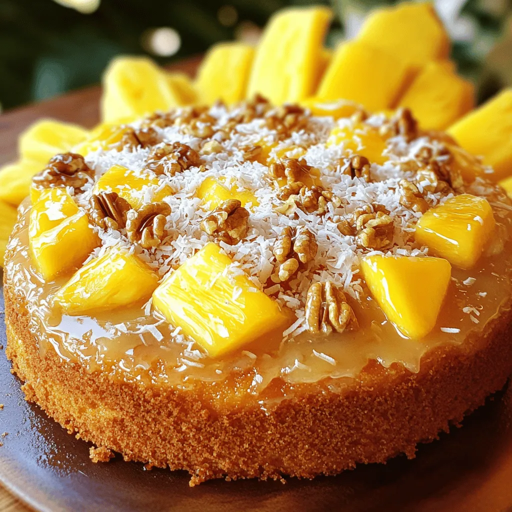To make the Calypso Rum Cake, gather these key ingredients: - 1 ½ cups all-purpose flour - 1 cup granulated sugar - ½ cup unsalted butter, softened - 2 large eggs - ½ cup coconut milk - ½ cup crushed pineapple, drained - 1 teaspoon baking powder - 1 teaspoon baking soda - 1 teaspoon vanilla extract - ¼ teaspoon salt - ½ teaspoon almond extract - ¼ cup shredded coconut (for topping) - ½ cup chopped walnuts or pecans (optional) These ingredients create a moist, flavorful cake that sings of tropical vibes and sweet memories. If you need substitutions, here are some ideas: - Use whole wheat flour for a nutty flavor and more fiber. - Swap coconut milk for almond milk or regular milk if you prefer. - You can replace unsalted butter with coconut oil for a richer taste. - For a vegan option, use flax eggs (1 tablespoon ground flaxseed mixed with 3 tablespoons water for each egg). - If you want a nut-free cake, skip the walnuts or pecans. These alternatives can help you adapt the recipe to your taste or dietary needs. You will need a few basic tools to make this cake: - Mixing bowls for combining ingredients - A whisk or electric mixer for beating the batter - A 9-inch round cake pan or bundt pan for baking - Measuring cups and spoons for accuracy - A spatula for smoothing the batter - A wire rack for cooling the cake Having the right tools will make your baking experience smooth and enjoyable. Don't forget to check the Full Recipe for detailed steps! Start by gathering your ingredients. You need all-purpose flour, granulated sugar, unsalted butter, and eggs. In a large bowl, cream the softened butter and sugar together. Mix until it looks light and fluffy. This step adds air, making the cake soft. Next, add the eggs one at a time. Mix well after each egg. This helps the batter blend nicely. In another bowl, whisk the flour, baking powder, baking soda, and salt. Now, slowly add this dry mix to the butter mix. Alternate this with coconut milk. This method keeps the batter smooth. After mixing, gently fold in the crushed pineapple, vanilla, almond extract, and nuts if you like. Be careful not to overmix. Preheat your oven to 350°F (175°C). Grease and flour a 9-inch round or bundt pan. Once your batter is ready, pour it into the pan. Smooth the top with a spatula. Sprinkle shredded coconut on top. This adds a nice touch. Bake for 30 to 35 minutes. Check if it’s done by inserting a toothpick into the center. If it comes out clean, your cake is ready! Once baked, take the cake out of the oven. Let it cool in the pan for 10 minutes. This step helps it firm up. Then, invert it onto a wire rack to cool completely. For a nice finish, dust the cake with powdered sugar or drizzle a glaze made of powdered sugar and coconut milk. You can also add slices of tropical fruit for a festive look. Enjoy your creation! To enhance flavor and texture in your Calypso Rum Cake, choose a good-quality rum. The rum adds depth and warmth. Use about 1/4 cup of rum to keep the cake moist. Mix the rum into the batter after adding the wet ingredients. This will let the rum blend well with the cake. You can also soak the cake with a rum syrup after baking for extra flavor. Just combine equal parts rum and sugar, simmer until dissolved, then brush it on the warm cake. Avoid overmixing the batter. This can make the cake tough. Mix until just combined for a light texture. Also, be careful with the oven temperature. An oven that is too hot can burn the cake. Use an oven thermometer to check accuracy. Always let the cake cool in the pan for 10 minutes. This helps it release easily without breaking. Lastly, don’t skip greasing the pan. It keeps your cake from sticking. Presentation can elevate your cake. After cooling, dust it with powdered sugar for a simple look. You can also drizzle a glaze made from powdered sugar and coconut milk for shine. For a tropical feel, top with fresh fruit like mango or pineapple slices. Arrange the fruit artfully around the cake. Shredded coconut adds a festive touch. Use a cake stand to display it nicely during special occasions. This adds charm to any gathering. {{image_2}} You can play with flavors in Calypso Rum Cake. Adding spices can change the whole cake. For example, try adding a pinch of nutmeg or cinnamon. They give warmth and depth. You can also mix in different fruits. Mango, banana, or even grated orange zest can add a fresh twist. Each fruit brings its own charm. Experiment and see what you love best. If you have dietary needs, don’t worry. This cake can fit many diets. For a gluten-free option, use a gluten-free flour blend. Make sure it has xanthan gum for texture. You can also make it vegan. Substitute eggs with applesauce or flaxseed meal. Use coconut oil instead of butter. For a low-sugar cake, try a sugar substitute like stevia. Each choice keeps the cake tasty while meeting your needs. Calypso Rum Cake shines at many events. It’s great for birthdays or family gatherings. The tropical flavors bring a fun vibe. Serve it at summer barbecues or beach parties. People love a slice after a big meal. It also makes a lovely gift for holidays. Share this cake with friends and family, and watch their smiles grow! To keep your Calypso Rum Cake fresh, wrap it well. Use plastic wrap or foil. Store it in an airtight container at room temperature. This helps preserve moisture and flavor. If your kitchen is warm, consider refrigerating it. Just remember that cold can dry it out. For long-term storage, freeze slices. This way, you can enjoy a piece anytime! When you want to enjoy leftovers, reheat your cake gently. Use the microwave for quick heating. Place a slice on a plate and cover it with a damp paper towel. Heat it for about 10 to 15 seconds. For oven reheating, preheat to 300°F (150°C). Wrap the cake in foil and warm for about 10 minutes. This keeps the cake moist and tasty. Your Calypso Rum Cake lasts about 4 to 5 days at room temperature. If stored in the fridge, it can last up to a week. Always check for signs of spoilage. Look for mold or an off smell. If it feels dry or hard, it’s time to toss it. For frozen cake, it can stay good for about 3 months. Just thaw it in the fridge before enjoying! Calypso rum cake has roots in the Caribbean. It blends rich flavors with a festive spirit. Many cultures celebrate with this cake during holidays and special events. The cake often includes rum, tropical fruits, and spices. It symbolizes fun and joy, making it a perfect treat for gatherings. People enjoy it for its moist texture and delightful taste. Yes, you can make Calypso rum cake ahead of time. This cake actually tastes better after a day or two. To prepare in advance, bake the cake, then cool it completely. Wrap it tightly in plastic wrap. Store it in the fridge for up to a week. You can also freeze it for longer storage. Just thaw it in the fridge before serving. The rum flavor in the cake is present but not overpowering. It adds depth and warmth to the dish. The baking process cooks out some alcohol, but you still get that great taste. If you want a stronger flavor, you can brush the cake with extra rum after baking. This enhances the overall experience while keeping it balanced and enjoyable. This blog post covered the key parts of making a great Calypso Rum Cake. I shared important ingredients, helpful tips, and useful tools. You learned how to prepare, bake, cool, and serve your cake. We also explored creative flavor twists and variations to suit dietary needs. Remember to store your cake properly to keep it fresh. By following these steps, you can bake with confidence and impress your friends. Enjoy your baking adventure and celebrate every delicious bite!