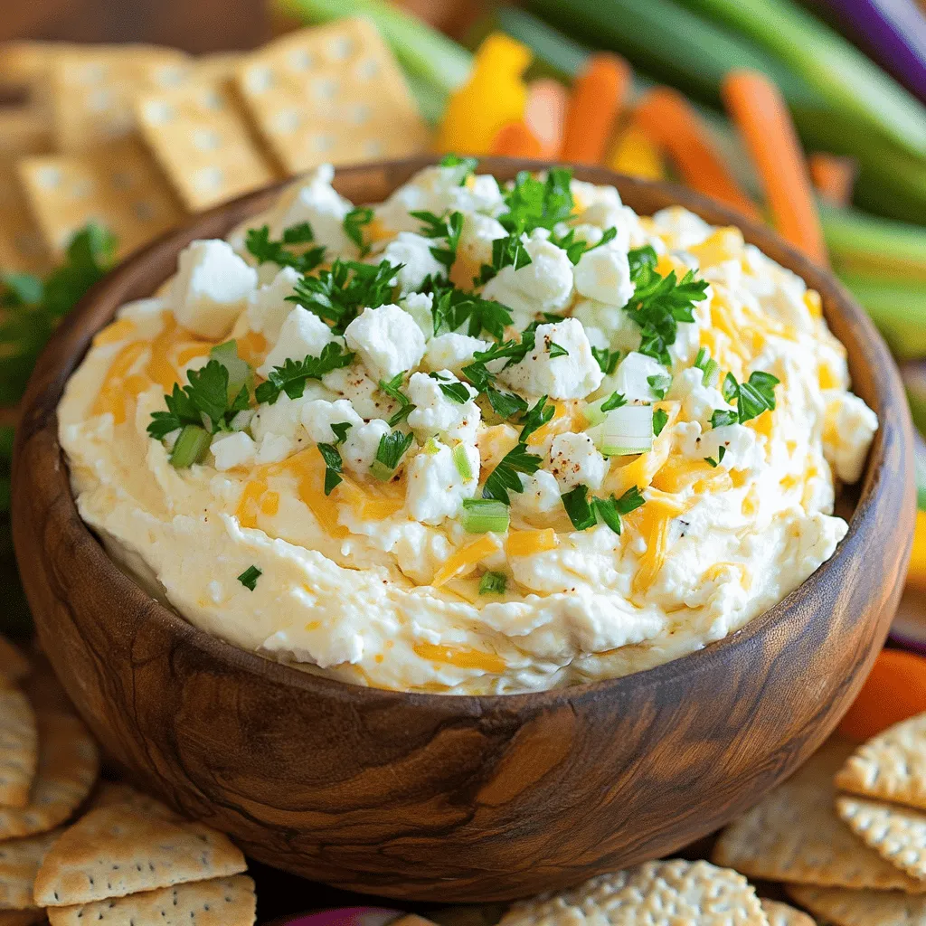 To make a tasty French Quarter cheese spread, you need a few key ingredients: - 8 oz cream cheese, softened - 1 cup shredded sharp cheddar cheese - 1/2 cup crumbled feta cheese - 1/4 cup sour cream - 1/4 cup mayonnaise - 2 green onions, finely chopped - 1/2 teaspoon garlic powder - 1 teaspoon Cajun seasoning - Salt and pepper to taste - Fresh parsley for garnish These ingredients blend well together. The cream cheese gives it a smooth base. Sharp cheddar adds a nice bite. Feta cheese brings a salty tang. Sour cream and mayo add creaminess. Green onions and garlic powder give a fresh flavor. Cajun seasoning adds a kick. Finally, parsley makes it pretty. If you want to change things up, here are some alternative ingredients: - Low-fat substitutes: Use low-fat cream cheese and yogurt in place of sour cream and mayo. - Vegan options: Swap cream cheese for a nut-based spread. Use vegan mayo and skip the cheese. - Flavor variations: Add jalapeños for heat or herbs like dill for freshness. These alternatives keep the spirit of the dish. You can still enjoy a delicious spread while making it your own. You can check the [Full Recipe] for more details. Mixing the cheese base Start by taking 8 ounces of softened cream cheese. Place it in a mixing bowl. Beat it with a hand mixer until it is smooth and creamy. This step is key for a great texture. Incorporating additional ingredients Next, add 1 cup of shredded sharp cheddar cheese and 1/2 cup of crumbled feta cheese. Then, mix in 1/4 cup of sour cream and 1/4 cup of mayonnaise. Blend these well until everything combines into a rich cheese base. Adjusting seasoning Now for the flavor! Stir in 2 finely chopped green onions, 1/2 teaspoon of garlic powder, and 1 teaspoon of Cajun seasoning. Sprinkle salt and pepper to taste. This will elevate the dish. Don’t forget to taste and adjust the seasoning if needed. Garnishing tips To make your cheese spread shine, garnish it with fresh parsley. This adds a nice touch and a pop of color. You might also sprinkle extra green onions on top for added flavor. Ideal serving dishes and utensils Serve this spread in a bowl, which makes it easy for guests to dip. Use a platter with an assortment of crackers, sliced baguette, and vegetable sticks. These pair well with the creamy cheese spread. You can also use small spoons for easy serving. For the full recipe, check the main article. Enjoy creating your French Quarter Cheese Spread! To make your French Quarter cheese spread shine, focus on balancing seasonings. Start with the Cajun seasoning. It adds a unique kick. If you want more heat, add a bit extra. Taste as you go to find the right mix. Next, think about creaminess. You want a smooth spread but not too runny. The cream cheese gives a great base. Adding sour cream and mayo helps too. If you want it creamier, use more sour cream. For a thicker spread, cut back on the mayo. Proper storage is key to keeping your spread fresh. Place it in an airtight container. This keeps moisture out and flavors in. It can last about five days in the fridge. If you want to reheat, do it gently. Microwave in short bursts. Stir in between to avoid hot spots. You want it warm but not too hot. This way, the cheese stays creamy. Make sure to try the [Full Recipe] for more details! {{image_2}} You can make your French Quarter Cheese Spread unique with simple tweaks. Here are some ideas: - Spicy addition ideas: Add diced jalapeños or hot sauce for heat. A dash of cayenne pepper gives a nice kick too. - Herb variations: Fresh herbs boost flavor. Try chopped chives, dill, or basil for a fresh twist. - Alternative cheese options: Swap sharp cheddar for pepper jack or gouda. Creamy goat cheese can add richness. These small changes let you personalize the spread to your taste. The right sides make your cheese spread shine. Here are my top picks: - Best crackers and bread choices: Serve with crunchy water crackers or toasted baguette slices. Pita chips also work great. - Complementary beverages: Pair with chilled white wine or a light beer. Sparkling water with lemon is a refreshing non-alcoholic choice. These pairings make your cheese spread even more enjoyable for your guests. Enjoy the flavors and feel free to explore! You can find the best ingredients for French Quarter cheese spread at local grocery stores. Look for cream cheese and cheddar cheese in the dairy aisle. Specialty food stores often carry high-quality feta cheese too. These stores may also have Cajun seasoning, green onions, and fresh parsley. If you want a premade version, check the deli section of your local market. Some stores offer a delicious, ready-to-eat cheese spread. Local farmers' markets are great for fresh herbs and vegetables. They may even have unique cheese options to try. If you prefer shopping online, several retailers have great options. Websites like Amazon, Walmart, and specialty food sites carry all the ingredients. You can easily compare prices and find the best deals. Buying online can save you time, especially if you need several items at once. Just make sure to check shipping costs. Some sites offer free shipping on orders over a certain amount. This can help you save even more while stocking up on ingredients for your French Quarter cheese spread. How to make French Quarter Cheese Spread from scratch? To make this cheese spread from scratch, gather your ingredients. You will need cream cheese, sharp cheddar, feta, sour cream, mayonnaise, green onions, garlic powder, and Cajun seasoning. Start by softening the cream cheese. Then, beat it until smooth. Gradually mix in the other cheeses and add the sour cream and mayonnaise. Stir in green onions and seasonings. Chill for one hour and serve. You can find the full recipe above for more details. Can I make this spread ahead of time? Yes, you can make this spread ahead of time. It tastes even better after chilling overnight. Just cover it tightly with plastic wrap after mixing. This helps the flavors blend well. You can store it in the fridge for up to three days. What are the best pairings for this cheese spread? This cheese spread pairs well with many items. Try serving it with an assortment of crackers, sliced baguette, or fresh vegetable sticks. You can also add some fruit for a sweet touch. For drinks, a crisp white wine or a refreshing iced tea works great. Caloric content and serving size Each serving of this cheese spread contains about 150 calories. The recipe serves 6 to 8 people. You can adjust the serving size based on your needs. Allergen information (gluten, dairy, etc.) This spread contains dairy, so it is not suitable for those with lactose issues. It also has gluten if served with traditional crackers. Opt for gluten-free crackers if needed. Always check labels to ensure safety for allergies. In this post, we explored how to make a delicious French Quarter Cheese Spread. We discussed key ingredients like cream cheese and sharp cheddar. You learned about alternatives, preparation steps, and serving tips. I shared ways to perfect the flavor and how to store your spread. With these insights, you can create a tasty spread for any occasion. Try different flavors and pairing options to make it your own. Enjoy sharing your creation with friends and family!