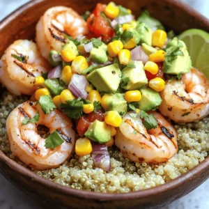 Grilled Shrimp Bowl with Avocado and Corn Salsa Delight