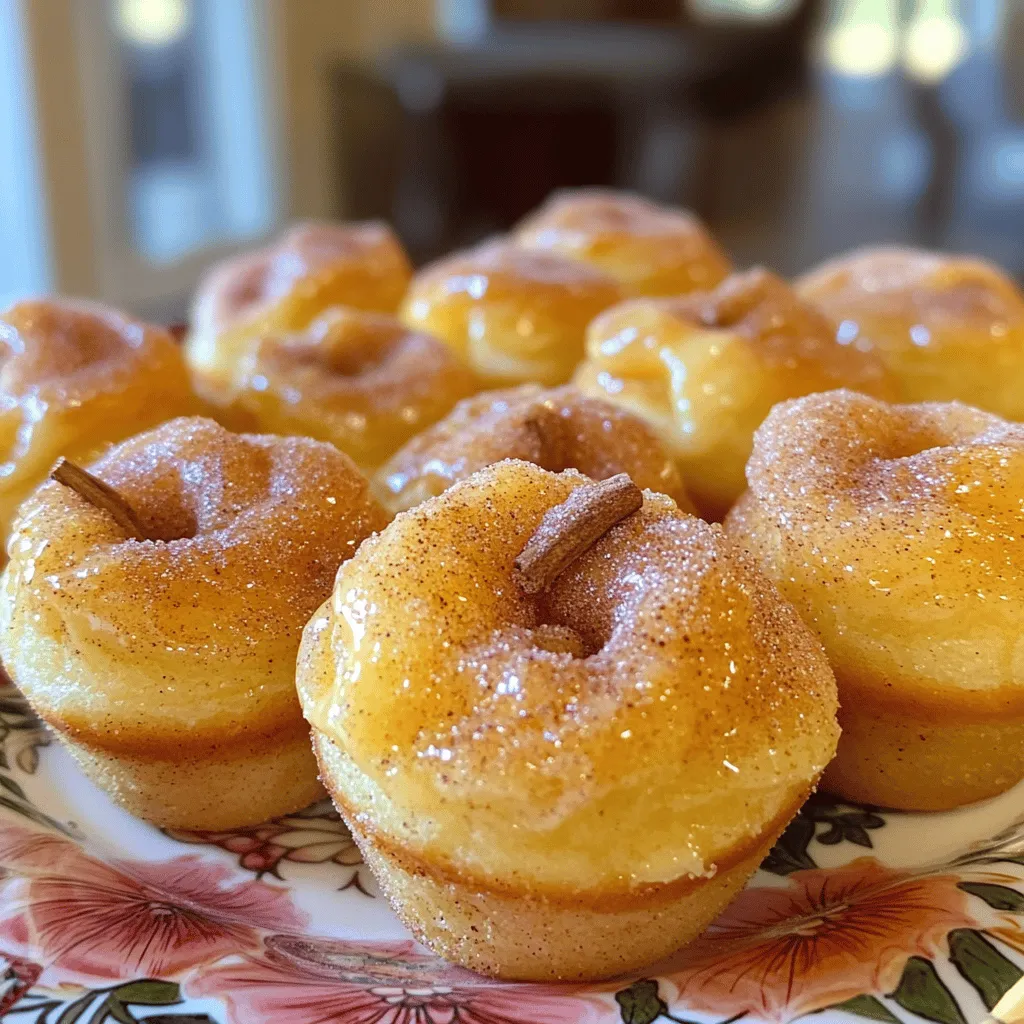 When making Cinnamon Sugar Donut Muffins, you need a handful of simple ingredients. Here’s what you will use: - 1 ½ cups all-purpose flour - ½ cup granulated sugar - 2 teaspoons baking powder - ½ teaspoon baking soda - ½ teaspoon salt - 1 teaspoon ground cinnamon (plus extra for topping) - 1 large egg - ½ cup buttermilk (or milk with 1 teaspoon vinegar) - ⅓ cup vegetable oil - 1 teaspoon vanilla extract - ¼ cup unsalted butter, melted (for coating) - ½ cup sugar mixed with 1 tablespoon ground cinnamon (for coating) These ingredients create a lovely mix. They blend well to give you soft, sweet muffins with a crunchy, cinnamon-sugar topping. The buttermilk adds richness, while the baking powder and baking soda help the muffins rise perfectly. You’ll love the aroma of cinnamon as you bake. For a full exploration of how to make these delightful treats, check out the Full Recipe. - Preheat your oven to 350°F (175°C). - Grease a muffin tin or line it with muffin liners. - In a medium bowl, whisk together: - 1 ½ cups all-purpose flour - ½ cup granulated sugar - 2 teaspoons baking powder - ½ teaspoon baking soda - ½ teaspoon salt - 1 teaspoon ground cinnamon Mix until all the dry ingredients are well combined. This step builds the base for our muffins. - In another bowl, beat one large egg. - Then add: - ½ cup buttermilk (or milk mixed with 1 teaspoon vinegar) - ⅓ cup vegetable oil - 1 teaspoon vanilla extract Stir until everything is smooth and blended. This creates a rich, flavorful mix. - Pour the wet ingredients into the dry ingredients. - Mix until combined. Be careful not to overmix; some lumps are just fine. This keeps your muffins light and fluffy. - Divide the batter among the muffin cups. - Fill each cup about two-thirds full. This lets the muffins rise nicely without spilling over. - Bake in the preheated oven for 15-18 minutes. - Check doneness by inserting a toothpick into the center. If it comes out clean, the muffins are ready. - While the muffins cool for five minutes, prepare a cinnamon-sugar mix. - In a small bowl, combine: - ½ cup sugar - 1 tablespoon ground cinnamon - Dip the tops of each muffin in melted butter. - Roll them in the cinnamon-sugar mixture to coat. This gives each muffin that irresistible sweet crunch. For the full recipe, check out the details above! To make your muffins great, avoid overmixing the batter. Overmixing makes muffins tough. Mix until just combined, and it's okay if some lumps remain. Also, check your oven temperature. Use an oven thermometer to confirm it’s accurate. A wrong temperature can lead to uneven baking. These muffins shine when paired with coffee or milk. They make a perfect snack at any time. For serving, use decorative plates to add a special touch. A sprinkle of extra cinnamon sugar on top looks inviting and tasty. For a healthier twist, consider using whole wheat flour. This option adds fiber and nutrients. You can also reduce the sugar slightly. It's a simple way to enjoy your muffins while still keeping them delicious. {{image_2}} You can make these muffins even more fun! Here are a few ideas: - Add chocolate chips: This gives a sweet and rich twist. Dark or milk chocolate works well. - Incorporate nuts: Try adding chopped pecans or walnuts for a crunchy texture. They add flavor and a nice bite. Want to change things up for dietary needs? Here are two great options: - Substitute buttermilk: Use plant-based milk for a dairy-free version. Almond or oat milk can work perfectly. - Use coconut oil: Swap vegetable oil with coconut oil. This adds a hint of coconut flavor and richness to your muffins. These simple variations allow you to customize your cinnamon sugar donut muffins. Check out the Full Recipe for all the details! You can keep your muffins fresh by storing them in an airtight container. They will stay good at room temperature for up to 3 days. This way, they remain soft and tasty, ready for your next snack. For longer storage, freeze your muffins in a freezer-safe bag. They will last for up to 3 months. When you're ready to enjoy one, simply reheat it in the microwave or oven. This makes it easy to have a warm muffin anytime you crave a sweet treat. You can make these muffins healthier by using whole grain flour. This adds fiber and nutrients. Another option is to reduce the sugar content. You can cut the sugar by a third without losing flavor. Yes, you can substitute several ingredients in this recipe. For example, use plant-based milk instead of buttermilk. You can also use coconut oil instead of vegetable oil. These swaps keep the muffins tasty and fun. Yes, you can transform this muffin recipe into mini donuts. Just adjust the baking time to about 10-12 minutes. A mini donut pan will help you shape them perfectly. If your donuts turn out dry, first check your baking times. Overbaking can dry them out. Ensure you measure your wet ingredients accurately. A little extra buttermilk can help add moisture, too. This blog covered how to make delicious cinnamon sugar donut muffins. We looked at key ingredients, step-by-step instructions, and storage tips. Adding extras like chocolate or nuts can make them unique. Remember, the right baking time and avoiding overmixing are crucial. These muffins are great with coffee or milk. Try different twists to suit your taste. Enjoy fresh or stored muffins for a delicious treat!