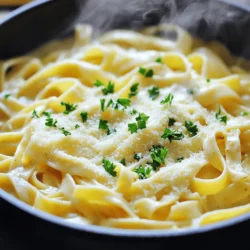 - 12 oz fettuccine pasta - 4 cups vegetable broth - 1 tablespoon olive oil - 4 cloves garlic, minced - 1 teaspoon Italian seasoning The base of this dish is simple and full of flavor. I love using fettuccine because it soaks up the sauce well. The vegetable broth brings a rich taste that adds depth. Garlic gives a wonderful aroma and flavor. Italian seasoning adds a nice herb mix that completes the profile. - 1 cup heavy cream - 1 cup grated Parmesan cheese - Salt and pepper to taste The heavy cream is what makes this pasta creamy and dreamy. It balances perfectly with the salty Parmesan cheese. Together, they create a smooth, rich sauce that coats every strand of pasta. Remember to adjust salt and pepper to match your taste. - 2 tablespoons chopped fresh parsley (for garnish) Fresh parsley adds a pop of color and a hint of freshness. It makes the dish look pretty and bright. You can skip it if you want, but I think it makes a lovely touch. You can find the Full Recipe to get started on making this delicious dish! First, grab a large pot or Dutch oven. Heat one tablespoon of olive oil over medium heat. Once the oil is hot, add four cloves of minced garlic. Sauté for about one minute. You want it fragrant but not browned. The garlic is the heart of this dish. It adds a great flavor that pairs well with the creamy sauce. Next, pour in four cups of vegetable broth. Bring it to a gentle boil. Add 12 ounces of fettuccine pasta and one teaspoon of Italian seasoning. Stir to make sure the pasta is fully submerged. Reduce the heat to medium-low and cover the pot. Cook for about 10 to 12 minutes. Stir occasionally. You want the pasta to be al dente, with most of the liquid absorbed. Now it's time for the creamy goodness. Stir in one cup of heavy cream and one cup of grated Parmesan cheese. Mix well until everything is creamy and smooth. Season with salt and pepper to taste. Adjust the creaminess and flavor to your liking. Let the pot sit off the heat for a couple of minutes. This helps it thicken slightly. Serve hot and enjoy your delicious pasta! You can find the Full Recipe for more details. To make your pasta creamy, you can adjust the cream-to-cheese ratio. If you want it richer, add more cream. For a lighter dish, use less cream. Be careful with the cheese. To avoid clumping, add the cheese slowly while stirring. This helps it melt evenly. If you notice clumps, whisk it gently to smooth it out. Cooking time can change based on your pasta type. Fettuccine takes about 10-12 minutes. If you use thin pasta, check it earlier. For thicker pasta, allow a few extra minutes. Always taste it to see if it’s al dente. Adjust the heat if needed to cook it just right. You can boost flavors with herbs and spices. Fresh basil or thyme add a nice touch. A pinch of red pepper flakes gives heat. For more depth, try adding a squeeze of lemon juice. Nutritional yeast can also enhance the taste and add a cheesy flavor. Feel free to experiment! {{image_2}} You can easily boost nutrition by adding veggies. Spinach works great. Toss in a few handfuls during the last few minutes of cooking. It wilts nicely and adds color. Mushrooms are another good choice. Slice them and add when you sauté the garlic. This gives them time to soften. Cherry tomatoes can add a fresh touch. Halve them and stir in right before serving. Their sweetness balances the savory flavors. Adding protein makes this dish heartier. Grilled chicken is a popular option. Dice it up and mix it in after cooking. Shrimp also pairs well. Just add them when you stir in the cream. Cook until they turn pink and opaque. For plant-based options, try chickpeas or tofu. They soak up flavors well and keep the dish filling. To make this dish vegan, swap out the cream and cheese. Use coconut milk or cashew cream instead of heavy cream. Nutritional yeast can replace Parmesan. It adds a cheesy flavor without dairy. Make sure your vegetable broth is vegan-friendly, too. With these swaps, you’ll enjoy a creamy pasta that fits your diet. To keep your One-Pot Garlic Parmesan Pasta fresh, store leftovers in an airtight container. This helps maintain flavor and texture. Refrigerate the pasta for up to three days. If you plan to keep it longer, freezing is a great option. Use freezer-safe containers or bags, and try to remove as much air as you can. This way, the pasta can last for up to three months in the freezer. When it’s time to enjoy your leftovers, reheating them properly is key. Start by adding a splash of water or broth to a skillet. Heat it on low, and then add the pasta. Stir gently until it warms through. This method helps avoid dry or clumpy pasta. You can also use the microwave. Just cover the bowl with a damp paper towel to keep moisture in. Heat in short bursts, stirring in between. If you want to prep this dish in advance, cook the pasta and sauce as usual. Then, let it cool before storing it in the fridge. You can also prepare the sauce without the pasta. This way, you can quickly cook fresh pasta when you’re ready to eat. It saves time and keeps the meal fresh. Just remember to add the cream and cheese right before serving for the best taste. This dish is quick to prepare. You need about 10 minutes to prep. The total time is 25 minutes. You can serve it fast! Yes, you can! Use gluten-free pasta instead of regular fettuccine. Many brands make gluten-free options. Look for ones made from rice, quinoa, or chickpeas. They taste great and cook well. If you need a substitute for heavy cream, several options exist. You can use full-fat coconut milk for a dairy-free choice. If you prefer lighter options, try whole milk or Greek yogurt. Both can give you creaminess without heavy calories. This blog post covered how to make One-Pot Garlic Parmesan Pasta. You learned about key ingredients, step-by-step cooking, and smart tips. I shared ideas for variations, like adding veggies or protein. Storing and reheating tips help you enjoy leftovers. Now, you can create a simple, tasty dish that suits your taste. With these methods, your pasta will be creamy and flavorful. Enjoy your cooking adventure!