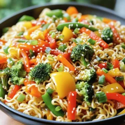 To make Chinese vegetable egg noodles, you need fresh and tasty ingredients. Here’s a detailed list: - 8 ounces egg noodles - 2 tablespoons vegetable oil - 3 cloves garlic, minced - 1 inch ginger, grated - 1 cup bell peppers (red and yellow), julienned - 1 cup carrots, julienned - 1 cup broccoli florets - 1 cup snow peas - 3 green onions, chopped - 3 tablespoons soy sauce - 1 tablespoon sesame oil - Salt and pepper to taste - Sesame seeds for garnish The key components here are the egg noodles and colorful vegetables. Egg noodles give the dish a rich flavor and chewy texture. The vegetables not only add color but also crunch and nutrition. You can customize this dish easily. Consider adding optional items like sliced mushrooms, bean sprouts, or baby corn. These can enhance flavors and textures in your dish. You can also swap out soy sauce for tamari for a gluten-free option. By using fresh ingredients, you ensure a vibrant and delicious meal. Explore your local market for the freshest choices. To start, bring a large pot of salted water to a boil. Add the 8 ounces of egg noodles. Cook them according to the package instructions until they are al dente. This usually takes about 5-7 minutes. Once cooked, drain the noodles in a colander and set them aside. Make sure not to rinse them, as you want the starch to stay on the noodles for better flavor. Next, grab a large wok or skillet. Heat 2 tablespoons of vegetable oil over medium-high heat until it shimmers. This is the right time to add the aromatics. Toss in 3 cloves of minced garlic and 1 inch of grated ginger. Stir quickly for about 30 seconds. You want to release those wonderful smells without burning them. Now it’s time to add the vegetables. Toss in 1 cup each of julienned bell peppers (both red and yellow), julienned carrots, broccoli florets, and snow peas. Stir-fry these for about 4-5 minutes. You want the vegetables to be tender but still crisp. Once the vegetables are ready, it’s time to add the noodles. Add the cooked egg noodles to the pan along with 3 tablespoons of soy sauce and 1 tablespoon of sesame oil. Toss everything together well. Make sure the noodles are coated with the sauce. Season with salt and pepper to taste. Finally, stir in 3 chopped green onions and remove the pan from heat. For the finishing touch, plate your noodles and sprinkle sesame seeds on top for garnish. Enjoy your flavorful dish! For the full recipe, check out the complete instructions. To keep your vegetables crunchy, use high heat. This helps them cook quickly. Stir them fast to avoid sogginess. You want them bright and crisp, not soft and mushy. Always cut your vegetables smaller. They will cook more evenly. Using a wok is great for this dish. The shape allows heat to circulate better. Want to boost the flavor? Try adding a splash of oyster sauce! It adds a rich taste. You can also mix in some chili paste for heat. A bit of vinegar can brighten the flavors too. If you prefer, toss in some sesame seeds while cooking. They add a nutty taste that works well with the noodles. Garnishing makes your dish pop! Use sesame seeds to add texture. Sprinkle them right before serving. Green onions are perfect for color and flavor. Chop them finely and scatter on top. For extra flair, try a drizzle of sesame oil. It enhances the aroma and taste. These small touches make a big difference! This dish is simple, but these tips will elevate your cooking. For more detailed instructions, check the Full Recipe. {{image_2}} You can easily add protein to your Chinese vegetable egg noodles. Chicken, shrimp, or tofu works great. For chicken, use thin slices and cook them before adding the vegetables. Shrimp adds a nice touch and cooks quickly. If you prefer a plant-based option, cubed tofu is perfect. Just sauté it until golden brown before mixing in with the noodles. Feel free to switch up the vegetables in this dish. If you don’t have bell peppers, try zucchini or mushrooms. You can also use spinach or kale for a different look. Cauliflower is another fun option. The key is to keep the colors vibrant and the crunch intact. This keeps the dish exciting and allows you to use what you have on hand. If you want a change from egg noodles, rice noodles are a great alternative. They soak up flavors well and offer a different texture. You could also use gluten-free noodles if you have dietary needs. Just remember to adjust the cooking time based on the type of noodles you choose. Each option gives the dish a unique twist while keeping it delicious. For the full recipe, check out the details above. To keep your Chinese vegetable egg noodles fresh, first let them cool completely. Then, transfer them to an airtight container. Place a piece of parchment paper between layers to prevent sticking. Store the container in the fridge. When you want to eat them, simply reheat in a skillet over medium heat. You can add a splash of water or soy sauce to help them warm up. Stir often until they are hot. If you want to freeze the dish, follow these steps. First, allow the noodles to cool completely. Then, portion them into freezer-safe bags or containers. Squeeze out as much air as possible to avoid freezer burn. Label the bags with the date and contents. You can freeze them for up to three months. To reheat, thaw in the fridge overnight. Then, heat in a pan or microwave, adding a bit of water if needed. Properly stored, the dish stays fresh in the fridge for about three to four days. In the freezer, it can last up to three months. Always check for any off smells or changes in texture before eating leftovers. Enjoy your flavorful meal without worry! Yes, you can prepare Chinese vegetable egg noodles ahead of time. Cook the noodles and stir-fry the vegetables as directed. Let them cool, then store them in the fridge. They will stay fresh for up to three days. When ready to serve, simply reheat in a pan over medium heat. Add a splash of soy sauce to keep them moist. These flavorful noodles pair well with many dishes. Consider serving them with: - Sweet and sour chicken - Stir-fried beef with broccoli - Crispy tofu with sesame sauce - A simple hot and sour soup These options will add variety and balance to your meal. Absolutely! This recipe is quite flexible: - Vegetarian: The noodles and veggies are naturally vegetarian. - Vegan: Simply omit the egg noodles and use a vegan noodle option. - Gluten-free: Substitute egg noodles with rice noodles for a gluten-free meal. Feel free to adjust the recipe to meet your dietary needs while still enjoying this tasty dish. In this post, we explored making Chinese vegetable egg noodles. We covered the key ingredients, cooking steps, and tips for the perfect stir-fry. You learned about optional protein and veggie swaps, plus best ways to store leftovers. Experimenting with flavors can elevate your dish. With this recipe, you'll serve a tasty meal that's easy to customize. Enjoy your cooking journey and share your variations. Simple steps lead to delicious results, and I hope you feel inspired to try it today!