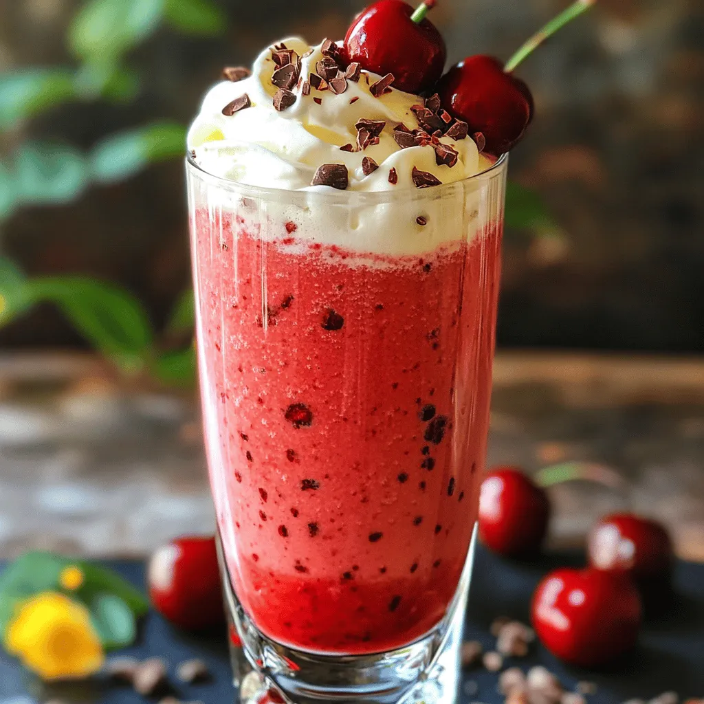For a delicious Cherry Cacao Nib Milkshake, gather the following ingredients: - 1 cup fresh or frozen cherries, pitted - 1 cup vanilla ice cream - ½ cup milk (dairy or non-dairy) - 2 tablespoons cacao nibs - 1 tablespoon honey or maple syrup (optional) - Whipped cream for topping - Extra cacao nibs and cherries for garnish These ingredients create a rich and smooth milkshake. The cherries give a sweet, fruity flavor. The cacao nibs add a deep chocolate taste and a nice crunch. You can use fresh cherries when they are in season. Frozen cherries work well too and keep the shake cold. Make sure to pick ripe cherries for the best flavor. Choose a high-quality vanilla ice cream for creaminess. The milk helps blend everything together, making the shake easy to pour. If you want a sweeter shake, add honey or maple syrup. This step is optional but recommended for those who love extra sweetness. The whipped cream on top adds a lovely finish. The extra cherries and cacao nibs make the shake look pretty and fun. Follow this [Full Recipe] to create your Cherry Cacao Nib Milkshake. Enjoy the process and savor every sip! - Step 1: Blend cherries, ice cream, and milk. Start by adding the pitted cherries, vanilla ice cream, and milk to your blender. Blend on high until the mix is smooth and creamy. - Step 2: Adjust thickness by adding more ice cream or milk. If you like a thicker shake, toss in more ice cream. For a thinner shake, add more milk. Blend again to mix. - Step 3: Incorporate cacao nibs and sweetener. Next, add the cacao nibs and honey or maple syrup if you want extra sweetness. Blend for about 10-15 seconds. You want the nibs chopped but not fully blended. - Step 4: Final blend and pour into glasses. Give it one last blend to make sure everything is well mixed. Pour the milkshake into your favorite tall glasses. - Step 5: Top with whipped cream and garnish. Finish by adding a swirl of whipped cream on top. Sprinkle extra cacao nibs and add whole cherries for a fun garnish. For more details, check the Full Recipe. Enjoy making your cherry cacao nib milkshake! - Choosing the right type of cherries: Fresh cherries add a bright flavor. They taste sweet and juicy. Frozen cherries make the shake cold and thick. Both choices work well, but I prefer fresh for a vibrant taste. - Adjusting sweetness to taste when blending: After blending, taste your shake. If it needs more sweetness, add honey or maple syrup. Start with a little, then blend again. You can always add more. - Tips for a thicker or thinner consistency: Want a thick milkshake? Use more ice cream. For a thinner shake, add more milk. Blend until smooth and creamy. Adjust until you find your perfect texture. - Suggestions for the best milk: Use whole milk for a rich flavor. Almond or oat milk works great too. Non-dairy milks give a unique taste. Choose what you enjoy most. For more tips, check out the Full Recipe. {{image_2}} You can easily change up the cherry cacao nib milkshake. Here are some tasty ideas. - Vegan Version: Use coconut ice cream and almond milk. This makes the shake creamy and rich. Coconut adds a nice flavor that pairs well with cherries. - Protein Boost: Add protein powder for a healthy twist. This works great for a post-workout snack. You can use vanilla or chocolate protein powder to match the flavor. - Mix in Fruits: Try adding other fruits like bananas or strawberries. Bananas make the shake extra creamy. Strawberries add a sweet and fruity taste. These variations keep your milkshake exciting and fun. You can mix and match to find your favorite combo. For the full recipe, check the details above. Enjoy these twists! If you have extra cherry cacao nib milkshake, store it in the fridge. Use an airtight container to keep it fresh. It is best to consume it within one day. The milkshake can lose its creaminess if left too long. For freezing, pour the milkshake into a freezer-safe container. Leave some space at the top to allow for expansion. You can freeze it for up to a month. When you want to enjoy it again, move it to the fridge overnight. This way, it thaws slowly and stays tasty. When checking the milkshake's shelf life, look for changes in smell or texture. If it smells off or separates, it's best to toss it. Always trust your senses. A good milkshake stays thick and creamy, even after freezing. For the best quality, enjoy your cherry cacao nib milkshake fresh or within a day. Find the full recipe to make a new batch whenever you want. Can I use other sweeteners instead of honey? Yes, you can use other sweeteners. Maple syrup works well. You can also try agave syrup or stevia. These options will give you the sweetness you want. Is it possible to substitute cacao nibs with chocolate chips? Yes, you can use chocolate chips. They add sweetness and a rich flavor. Cacao nibs offer a crunch and a deeper flavor, so keep that in mind when switching. How can I make the milkshake healthier? To make it healthier, use low-fat ice cream or yogurt. You can also add spinach or kale for extra nutrients. Using less sweetener will help cut calories too. Can I make this milkshake ahead of time? Yes, you can make this milkshake ahead. Blend it and store it in the fridge for a few hours. If you freeze it, let it sit at room temperature before serving. What can I serve with my milkshake? Serve your milkshake with fresh fruit or cookies. A slice of cake or brownies pairs well too. You can even add some nuts for extra crunch. For the full recipe, check below. In this post, we covered how to make a Cherry Cacao Nib Milkshake. We discussed the essential ingredients, easy steps to blend, and tips to perfect your drink. You learned about fun variations, storage tips, and answered common questions. Try this milkshake for a sweet treat or snack. It’s simple and fun to make. Enjoy experimenting and putting your twist on it!