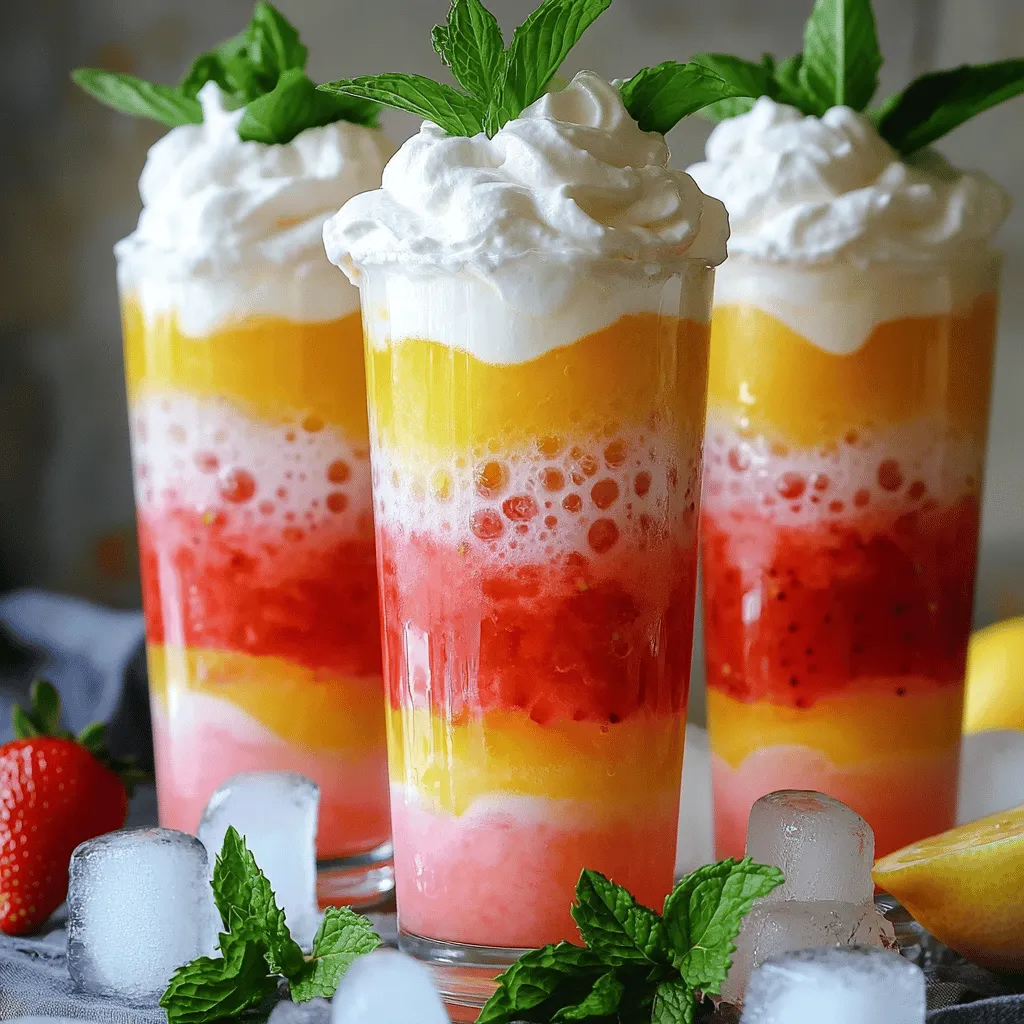 - Fresh lemon juice - Granulated sugar - Cold water - Coconut milk or milk of choice - Heavy whipping cream - Strawberries for puree - Ice cubes - Mint leaves for garnish Choosing the best lemons When picking lemons, look for bright yellow ones. They should feel heavy for their size. This means they have more juice. Avoid lemons with dull or green spots. Fresh lemons give the best flavor. Alternatives to granulated sugar If you want a healthier option, try honey or agave syrup. They add sweetness without refined sugar. You can also use stevia for a low-calorie choice. Adjust the amount based on your taste. Dairy-free substitutes for creamy texture Coconut milk is a great choice for that creamy taste. Almond milk or oat milk also works well. They make the drink smooth and tasty. If you want it extra rich, choose a thicker plant-based cream. 1. Mixing lemon juice and sugar Start by squeezing about 4 to 6 fresh lemons. You need 1 cup of lemon juice. Pour the juice into a pitcher. Add 1/2 cup of granulated sugar. Stir the mix until the sugar fully dissolves. This step is key for a sweet base. 2. Whipping cream technique Next, take 1 cup of heavy whipping cream. Use an electric mixer to whip it. Beat the cream until you see soft peaks form. This usually takes a few minutes. Then, gently fold in 1 cup of coconut milk. Make sure to mix carefully to keep it fluffy. 3. Layering the drink in a glass Now, grab a glass and fill it with ice cubes. Pour in your lemonade mixture until the glass is about half full. Then, add a layer of pureed strawberries on top of the lemonade. Finally, spoon the whipped cream mixture over the strawberry layer. This creates a lovely, fluffy cap. - How to present your whipped pink lemonade Serve in clear glasses to show off the layers. Add a mint leaf on top for color and freshness. This small touch makes your drink look special. - Making it a party drink You can make a big batch in a pitcher. Set up a drink station for guests. Provide fun straws, extra mint, and even fruit slices. This way, everyone can customize their own drink. - Drinkware recommendations Use tall, clear glasses for a stunning look. Mason jars also add a fun, rustic vibe. Choose drinkware that fits your style and the occasion. To get that perfect creaminess in your whipped pink lemonade, focus on two main steps: whipping and folding. - Whipping cream techniques: Start with cold heavy cream. Cold cream whips better. Use an electric mixer on medium speed. Whip until you see soft peaks. This means the cream holds its shape but still looks fluffy. - Folding methods for combining ingredients: After you whip the cream, don’t stir it too hard. Use a spatula to fold in the coconut milk gently. This keeps the air in the cream, making it light and fluffy. You can customize your whipped pink lemonade to match your taste. Here are some ideas: - Ideas for customizing flavor: Add more strawberry puree for a fruitier taste. You can also mix in a splash of vanilla or a hint of almond extract for a unique twist. - Alternative sweeteners to try: If you want to reduce sugar, try honey, agave syrup, or stevia. Each will give a different flavor. Adjust slowly to find what you like best. For the full recipe, check out the detailed instructions above. {{image_2}} You can play with flavors in whipped pink lemonade. Try adding different fruit purees for a twist. - Raspberry Puree: Swap strawberries for raspberries for a tart kick. - Peach Puree: Use ripe peaches for a sweet, juicy flavor. - Mango Puree: Add mango for a tropical vibe. You can also infuse herbs for extra flavor. Mint and basil pair well with lemon. Just muddle a few leaves in the lemonade before adding ice. This adds a fresh taste and a lovely aroma. You can make a vegan whipped pink lemonade. Replace heavy cream with coconut whipped cream. Use almond milk or oat milk instead of cow's milk. This keeps the drink creamy and delicious without dairy. If you want low-calorie or sugar-free options, try these tips: - Use a sugar substitute like stevia or monk fruit. - You can also reduce the amount of sugar in the recipe. - Choose unsweetened coconut milk to cut calories. These variations let everyone enjoy this refreshing drink! For the complete recipe, check out the Full Recipe section. To keep your whipped pink lemonade fresh, store it in the fridge. Use a glass jar or a pitcher with a lid. These containers help to keep flavors strong. If you have leftovers, seal them well. This prevents the drink from absorbing other odors. In the refrigerator, this drink lasts about three days. After that, it may lose its flavor and creaminess. Check for signs of freshness. If it smells sour or looks separated, it’s time to toss it. Enjoy your whipped pink lemonade while it’s at its best! You can find the full recipe above. Can I use bottled lemon juice instead of fresh? Yes, you can use bottled lemon juice. However, fresh lemons taste better. Bottled juice may lack flavor. If you choose bottled juice, pick a high-quality brand. How can I make whipped pink lemonade with less sugar? To lower sugar, use less granulated sugar. You can also try a natural sweetener, like honey or agave. Adjust the amount based on your taste preference. Can I freeze whipped pink lemonade for later use? Freezing whipped pink lemonade is possible, but it may lose some texture. To freeze, pour it into an airtight container. Thaw in the fridge before serving. What are the nutritional facts? Nutritional facts can vary based on your choices. A serving has about 200 calories, 10 grams of fat, and 30 grams of sugar. Adjust the ingredients for more accurate nutrition. Can I make this in advance? You can prepare the lemonade base ahead of time. Mix the lemon juice and sugar, and store in the fridge. Add whipped cream and strawberries just before serving. How to customize for children’s parties? For kids, make it fun! Use colorful straws and fun cups. You can add more fruit puree or use flavored sparkling water. Kids love bright colors and tasty flavors. For the full recipe, check out the Whipped Pink Lemonade section. In this post, I shared how to make a refreshing whipped pink lemonade. You learned about the key ingredients and tips for choosing the best options. Following step-by-step instructions, you can whip up this tasty drink easily. I also covered serving ideas, variations, storage tips, and answers to common questions. Enjoy this drink on warm days, or make it for a party. With simple tweaks, you can make it just how you like. Get ready to impress your friends and family with this delightful treat!