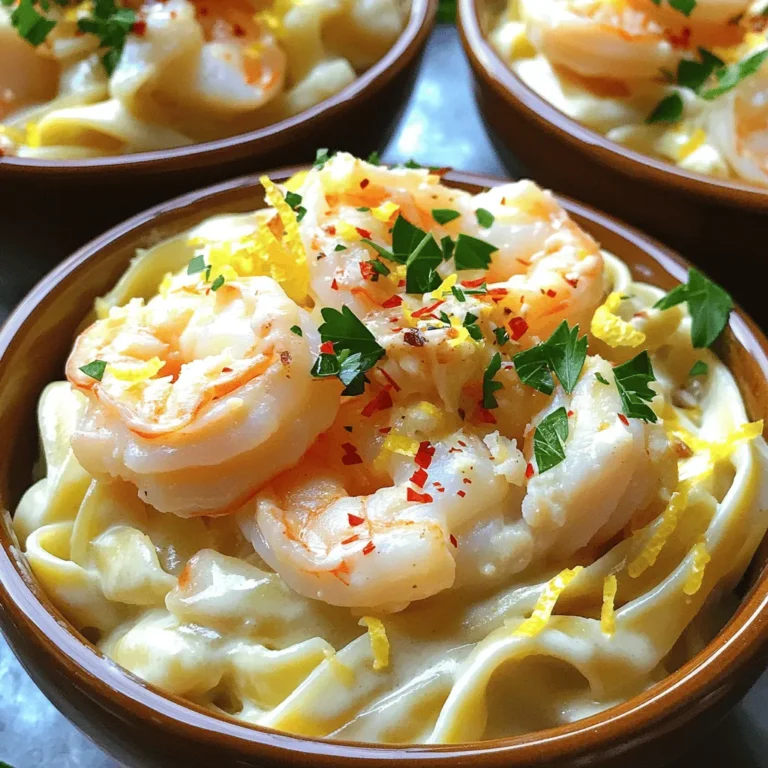 - 8 oz fettuccine pasta - 8 oz shrimp, peeled and deveined - 8 oz scallops - 8 oz crab meat - 1 tablespoon olive oil - 1 small onion, finely chopped - 2 cloves garlic, minced - Salt and pepper to taste - 1 teaspoon lemon zest - 1 cup heavy cream - 1 cup grated Parmesan cheese - Optional: pinch of red pepper flakes for heat - Fresh parsley, chopped for garnish Each ingredient plays a key role in making this dish shine. The fettuccine serves as the perfect base, while the seafood adds rich flavor and texture. Shrimp, scallops, and crab meat all bring their unique tastes to the table. Using fresh aromatics like onion and garlic enhances the sauce's depth. The cream and Parmesan create a smooth, velvety sauce that clings to the pasta. If you like a touch of heat, add red pepper flakes. The lemon zest brightens the dish and balances the richness. I recommend using the freshest seafood you can find. Also, using grated Parmesan will give you a better flavor than pre-packaged cheese. This will truly elevate your Seafood Lovers' Dream Alfredo! You can find the full recipe above to make this delightful dish. - Boil salted water and cook fettuccine according to package instructions. - Drain pasta and reserve 1/2 cup of pasta water. - Heat olive oil and sauté onion until translucent. - Add minced garlic and cook until fragrant. - Increase heat and add shrimp and scallops, sauté until cooked. - Fold in crab meat gently. - Pour in heavy cream and let it simmer. - Stir in grated Parmesan until melted and smooth. - Season with lemon zest, salt, pepper, and optional red pepper flakes. - Combine pasta with the seafood Alfredo sauce and heat together for 1 minute. - Plate and garnish with chopped parsley and extra Parmesan. For the full experience, check out the Full Recipe. Enjoy your creamy delight! To make a great Alfredo sauce, use freshly grated Parmesan. It gives the sauce a much better flavor and texture than pre-grated cheese. If your sauce turns out too thick, don't worry. You can adjust it by adding some of the reserved pasta water. This tip helps you get the perfect creamy consistency. When serving, choose shallow bowls. This adds a nice touch and makes the dish look elegant. For a burst of freshness, add a lemon wedge on the side. It brightens up the flavors and makes your meal pop. Want to take your dish to the next level? Add a dash of white wine while cooking. It gives the sauce more depth. You can also customize your Alfredo by adding seasonal veggies. Spinach or bell peppers work great and add color and nutrition. {{image_2}} To enhance your Seafood Lovers' Dream Alfredo, consider adding lobster or mussels. These additions create a luxurious twist. You can also mix different seafood types. Try clams or squid to bring diverse flavors to your plate. Each seafood type adds its unique taste, making each bite exciting. While fettuccine is fantastic, you can swap it for linguine or penne. These alternatives give a new texture. If you need gluten-free options, there are many gluten-free pasta types available. They work just as well in this dish, ensuring everyone can enjoy a creamy seafood Alfredo. For a vegan twist, replace seafood with sautéed mushrooms or roasted veggies. Both options add depth and flavor. You can also use cashew cream and nutritional yeast to make a rich, creamy sauce. This way, you keep the essence of Alfredo without using dairy or seafood. It’s a great option for plant-based diets. Store leftovers in an airtight container for up to 3 days. This keeps your Seafood Lovers' Dream Alfredo fresh and tasty. Make sure to let it cool down first. Keeping it sealed helps maintain the creamy texture. When reheating, do it slowly on the stove. Add a splash of cream or some reserved pasta water to keep the sauce smooth. Avoid using the microwave. It can cause the sauce to separate, which is not what you want. You can freeze portions of this dish for up to 2 months. Use freezer-safe containers or bags. When you are ready to eat it, thaw in the fridge overnight. This method helps maintain flavor and texture before reheating. Yes, prepare the Alfredo sauce separately and combine with fresh pasta before serving. This way, you keep the pasta and sauce fresh and tasty. You can try clams, squid, or shrimp for diversifying the seafood mix. Each type adds a unique touch to your dish. Yes, it can be made in advance, but best enjoyed fresh for optimal texture. The sauce may thicken when stored, so reheat gently. Use half-and-half instead of heavy cream for a lighter sauce. This change keeps the creaminess while lowering the fat content. Yes, you can use a vegan cheese substitute or omit cheese for a dairy-free version. This option still offers great flavor without dairy. For the full recipe, check the details above! In this blog post, we explored a delicious seafood Alfredo recipe. We covered key ingredients, from fettuccine to a creamy sauce. You learned step-by-step cooking instructions and tips to perfect your dish. Remember, using fresh ingredients enhances flavor. Feel free to customize your seafood and pasta types. This dish keeps well, making it great for meal prep. Enjoy your cooking journey and share your results with others!