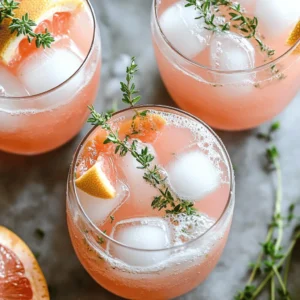Grapefruit Thyme Sparkler Refreshing Sparkling Drink