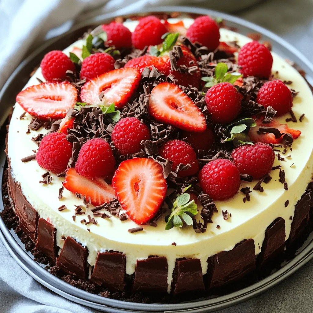 When making a No Bake Swiss Roll Cheesecake, you need simple ingredients that create a rich flavor. Here’s what you will need: - Swiss Roll Cake (chocolate or vanilla) - Cream Cheese - Powdered Sugar - Vanilla Extract - Heavy Whipping Cream - Cocoa Powder (optional) - Fresh Fruits for Garnish - Chocolate Shavings for Decoration These ingredients come together to create a delightful treat. The Swiss roll forms the base, while the cream cheese and whipped cream give it a creamy texture. You can use cocoa powder if you want a chocolate twist. Fresh fruits add color and taste, while chocolate shavings make it look fancy. To get the best results, ensure your cream cheese is softened. This step is key for smooth mixing. If you want to impress, choose colorful fruits like strawberries or raspberries. They add freshness and a pop of color. For the full recipe, look for more details on how to combine these ingredients effectively. Enjoy the process of creating this delicious dessert! - Line the springform pan with parchment paper. This helps with easy removal later. - Slice the Swiss roll into thin rounds. Aim for about half an inch thick for even layers. - Beat the cream cheese until smooth. This helps create a creamy texture. - Gradually add the powdered sugar and vanilla extract. Mix until well combined and creamy. - Whip the heavy cream until stiff peaks form. This gives the cheesecake its lightness. - Fold the whipped cream into the cream cheese mixture gently. Be careful not to deflate the whipped cream. - If desired, add cocoa powder for a rich chocolate flavor. Fold this in slowly to combine. - Pour the cheesecake mixture over the Swiss roll base. Spread it evenly with a spatula. - Refrigerate the cheesecake for at least four hours. Chilling helps it set. For the best taste, let it chill overnight. Enjoy this delightful treat! For the full recipe, check out the details above. To get a creamy and smooth cheesecake, start with room temperature cream cheese. This makes it easier to blend and prevents lumps. You can leave the cream cheese out for about an hour before mixing. For the whipped cream, you want stiff peaks. This means the cream should hold its shape. Chill your mixing bowl and beaters first. Pour in the heavy whipping cream and whip it on high speed. Stop when you see peaks that stay upright when you lift the whisk. Garnishing makes your cheesecake look special. Fresh fruits like strawberries or raspberries add color and flavor. You can also add chocolate shavings for a rich touch. When serving, add a dollop of whipped cream on top. A sprig of mint brings a nice pop of green. This makes your cheesecake not just tasty but also beautiful. For the full recipe, check the main section. {{image_2}} You can swap out the Swiss roll cake for different flavors. Try a strawberry or lemon Swiss roll for a fruity twist. Each flavor adds its own charm. You can also mix in flavors for the cheesecake. Consider coffee, caramel, or even a hint of almond extract. These choices give a fun spin to this dessert. If you need gluten-free options, look for gluten-free Swiss rolls. Many brands now offer these. You can also make the cheesecake lower in sugar. Use a sugar substitute like stevia or monk fruit. This keeps the dessert tasty while being kinder on your waistline. These simple swaps ensure everyone can enjoy this treat. To keep your No Bake Swiss Roll Cheesecake fresh, storage is key. Place the cheesecake in the fridge right after it sets. Cover the top with plastic wrap or use an airtight container. This helps it stay moist and keeps other odors out. If you have leftovers and want to freeze them, cut the cheesecake into slices. Wrap each slice in plastic wrap. Then, place the wrapped slices in a freezer bag. This way, you can enjoy a piece anytime! When stored properly, your cheesecake can last up to five days in the fridge. If frozen, it can last about two months. Just remember to thaw it in the fridge before serving. This keeps the texture nice and creamy. Enjoy your cheesecake! For the full recipe, refer to the section on ingredients and instructions. Yes, you can make this cheesecake ahead of time. It tastes even better after chilling. I suggest preparing it the night before your event. This allows the flavors to blend well. Just keep it covered in the fridge. It will stay fresh for up to three days. If you lack a springform pan, don’t worry! You can use a regular cake pan. Just line the bottom and sides with plastic wrap or parchment paper. This makes it easy to lift out the cheesecake. You can also use a pie dish if that’s what you have. The shape will change, but the taste stays the same! To avoid cracks, keep your cream cheese at room temperature. This helps it mix better. Make sure to fold the whipped cream gently. Overmixing can lead to cracks. Also, let the cheesecake chill slowly in the fridge. Rapid temperature changes may cause cracks too. Heavy cream gives the cheesecake a rich, smooth texture. If you want to skip it, you can use whipped topping. Another option is to use coconut cream for a dairy-free version. The cheesecake will still be tasty, but the texture may be different. For a lighter option, use half-and-half, but it won’t be as creamy. For the full recipe, check the main section above! This blog post showed you how to make a No Bake Swiss Roll Cheesecake. You learned about the ingredients, steps for mixing, and tips for perfect results. I offered variations to suit your taste and dietary needs. Now, you can store leftovers and keep your cheesecake fresh. Enjoy this easy dessert that impresses everyone. Happy baking!