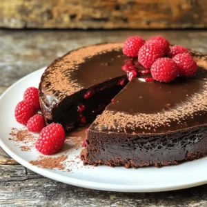 Flourless Chocolate Torte with Raspberry Swirl Delight