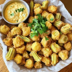 Fresh okra is the star of this dish. Choose 1 pound of fresh okra. Look for bright green pods without blemishes. Trim the ends and slice them into 1/2 inch pieces. Fresh okra gives you the best flavor and texture. The coating makes your okra crispy. Use 1 cup of cornmeal for crunch. Add 1/2 cup of all-purpose flour for a light texture. This mix helps the okra stay crispy. Seasonings bring the flavor. Use 1 teaspoon of paprika for a mild kick. Add 1/2 teaspoon of cayenne pepper if you like heat. Mix in 1 teaspoon each of garlic powder and onion powder. Don’t forget salt and black pepper to taste. These seasonings make the okra pop with flavor. For the full recipe, check out the details above. Start by soaking the sliced okra in buttermilk for about 30 minutes. This step helps the okra stay tender. It also makes the coating stick better. If you don’t have buttermilk, you can mix regular milk with a splash of vinegar as a substitute. The acidity helps with the tenderizing process. While the okra soaks, prepare the coating. In a large bowl, mix together the following ingredients: - 1 cup cornmeal - 1/2 cup all-purpose flour - 1 teaspoon paprika - 1/2 teaspoon cayenne pepper (or to taste) - 1 teaspoon garlic powder - 1 teaspoon onion powder - Salt to taste - Black pepper to taste Stir everything well until it blends evenly. This mix gives the okra its crispy texture and flavorful kick. Next, heat about 1 inch of vegetable oil in a large skillet over medium heat until it reaches 350°F (175°C). To check if the oil is ready, drop a bit of the coating mix in the oil. It should sizzle right away. Once the oil is hot, remove the okra from the buttermilk, letting the excess drip off. Dredge each piece in the coating mix, making sure it is fully covered. Carefully place the coated okra into the hot oil. Be careful not to overcrowd the pan. Fry the okra for about 3-5 minutes, turning it occasionally. You want the pieces to be golden brown and crispy. Once done, use a slotted spoon to remove the okra from the oil. Drain them on paper towels and add extra salt while they are still hot. Repeat this process until all the okra is cooked. For the full recipe, check out the details above. To make your fried okra extra crispy, follow these steps. First, soak the okra in buttermilk. This adds flavor and helps the coating stick. Use a mix of cornmeal and flour for the coating. The cornmeal gives a nice crunch. You can add a little baking powder to the mix. This adds air and makes it puff up when fried. One common mistake is overcrowding the pan. If you add too many pieces, the oil cools down. This leads to soggy okra. Fry in small batches instead. Another mistake is not heating the oil enough. Test the oil before frying. If the oil does not sizzle, let it heat more. Also, remember to drain the okra on paper towels after frying to remove excess oil. Using the right tools can help you fry better. A heavy skillet works well for even heat. A cast-iron skillet is a great choice. You’ll also need a slotted spoon for removing the okra. This helps drain the oil quickly. Finally, use a thermometer to check the oil's temperature. This ensures your okra fries perfectly every time. {{image_2}} Spices can change the taste of fried okra. You can try adding different spices to your coating mix. For a smoky flavor, add smoked paprika. If you like heat, use more cayenne pepper. You can also mix in some cumin or chili powder for a twist. Experimenting with spices makes the dish more fun and tasty. You can change the coating for crispy fried okra too. Instead of cornmeal and flour, try crushed crackers or panko breadcrumbs. They add a nice crunch. For a gluten-free option, use almond flour or chickpea flour. These swaps create different textures and flavors. Don't be afraid to mix and match! Serving crispy fried okra can be creative. Serve it as a snack with dipping sauces like ranch or hot sauce. You can also add it as a side dish to grilled meats. For a fun twist, toss fried okra in a salad for crunch. It works well in tacos too! The key is to enjoy and share your crispy fried okra with friends. For the full recipe, check out the detailed instructions above. You can store leftover fried okra to enjoy later. First, let it cool down to room temperature. Then, place the okra in an airtight container. Make sure to separate layers with paper towels to absorb any moisture. This keeps the okra crispy. Store it in the fridge for up to three days. When you're ready to eat the leftovers, don't just microwave them. This will make them soggy. Instead, preheat your oven to 350°F (175°C). Spread the okra on a baking sheet and heat for about 10 minutes. This helps regain its crispy texture. You can also use an air fryer for a quicker option. Just heat it for about 5 minutes at 400°F (200°C). If you want to keep fried okra longer, freezing is a great option. First, let the okra cool completely. Then, place it in a single layer on a baking sheet and freeze for about an hour. This prevents the pieces from sticking together. After freezing, transfer the okra to a freezer-safe bag or container. It can last up to three months in the freezer. To reheat, follow the same oven method. Enjoy your crispy fried okra any time! You can skip buttermilk by using regular milk combined with a splash of vinegar. This creates a similar tangy effect. Soak the okra in this mix for about 30 minutes. The coating will still stick well. Yes, you can bake okra for a healthier option. Preheat your oven to 425°F (220°C). Coat the okra as usual, then spread it on a baking sheet. Bake for 20-25 minutes, flipping halfway. It won't be as crispy but still tastes great. Crispy fried okra goes well with many sauces. Here are a few ideas: - Ranch dressing - Zesty remoulade - Hot sauce - Garlic aioli - Honey mustard These dips add flavor and make each bite even better. - Full Recipe You learned how to make crispy fried okra from scratch. We explored fresh ingredients, tasty seasonings, and simple steps. I shared tips for extra crispiness and common mistakes to watch for. You now know different flavor variations, how to store leftovers, and easy reheating methods. Enjoy creating your own fried okra! With these skills, you can impress any guest.