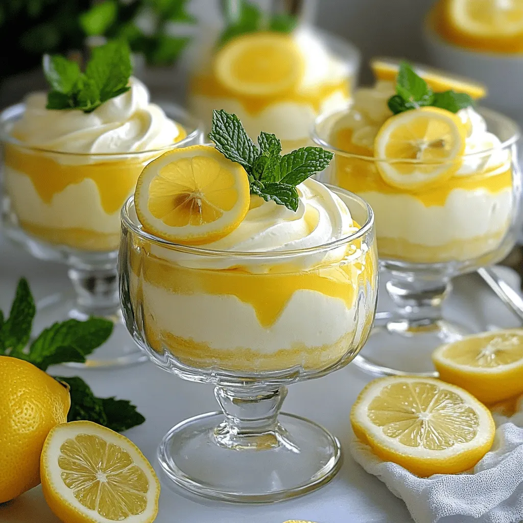 To make a tasty lemon cheesecake mousse, you need a few key items. Here is the list of essential ingredients: - 1 cup cream cheese, softened - 1/2 cup powdered sugar - 1 cup heavy whipping cream - 1/4 cup fresh lemon juice - Zest of 1 lemon - 1 teaspoon vanilla extract - 1/4 teaspoon salt These ingredients create the smooth and creamy texture that we love in this dessert. The cream cheese adds richness, while the heavy cream makes it light and fluffy. Fresh lemon juice and zest give that bright flavor. Using the right tools helps you create the best mousse. Here are some recommended tools: - Mixing bowls - Electric mixer - Spatula - Measuring cups and spoons - Serving glasses or dishes Having these tools ready will make your cooking time easy and fun. An electric mixer is great for beating the cream cheese and whipping the heavy cream. To make your dessert even better, consider some fun garnishes and add-ins: - Lemon slices - Fresh mint leaves - Berries (like blueberries or raspberries) - Crushed graham crackers These extras can add color and taste to your mousse. Lemon slices and mint leaves make it look pretty. Berries bring a nice burst of flavor. If you like a crunchy texture, sprinkle some crushed graham crackers on top. For the full recipe, refer to the section above. This mousse is a delight to make and eat! To start, gather your tools. You need a mixing bowl and an electric mixer. In the bowl, add 1 cup of softened cream cheese and 1/2 cup of powdered sugar. Beat them together on medium speed. Mix until smooth and creamy. Make sure there are no lumps. Next, slowly pour in 1/4 cup of fresh lemon juice. Add the zest of one lemon, 1 teaspoon of vanilla extract, and 1/4 teaspoon of salt. Mix until everything blends well together. This step makes your mousse rich and tangy. Now, take another bowl and pour in 1 cup of heavy whipping cream. It’s best if the cream is cold. Use your electric mixer again to whip the cream. Whip until medium to stiff peaks form. This process takes about 3 to 5 minutes. Be careful not to over-whip. You want a light and airy texture. This whipped cream adds fluffiness to your mousse. It’s time to combine the two mixtures. First, gently add the whipped cream to the cream cheese mixture. Use a spatula to fold them together. Be very gentle. You want to keep the air in the whipped cream. Fold until there are no streaks of cream left. This step is key to making your mousse light and fluffy. Once mixed, spoon the mousse into serving glasses. Chill in the fridge for at least 2 hours, or until set. This cooling time helps the flavors develop. For the full recipe, check the complete list of steps above. To get the lightest mousse, whip the cream until it forms medium to stiff peaks. This step adds air and makes your dessert fluffy. Be gentle when folding the whipped cream into the cheese mixture. Use a spatula and fold slowly to keep the air in the whipped cream. If you mix too hard, your mousse may become dense. You can easily change flavors in this recipe. Instead of lemon, try lime for a fresh twist. You can also use orange juice and zest for a sweet and tangy mousse. For a berry flavor, blend in pureed strawberries or raspberries. Just remember to adjust the sugar level based on the sweetness of your chosen fruit. Using the right tools makes this recipe easier. An electric mixer helps achieve the best texture for your whipped cream. A spatula is key for folding without losing air. I also recommend using serving glasses to layer the mousse. It makes a beautiful presentation, plus it’s easy for serving. Check out the Full Recipe for more details! {{image_2}} To make a gluten-free lemon cheesecake mousse, focus on the ingredients. All the items in the full recipe are naturally gluten-free. You can enjoy this treat without worry. Just ensure that any brand you choose for cream cheese and whipped cream is marked gluten-free. If you want a vegan option, substitute cream cheese with a plant-based spread. Look for brands made from nuts or soy. For whipping cream, use coconut cream. Chill a can of coconut milk overnight. Then, scoop out the solid cream. Whip it just like heavy cream. This will give you a light and creamy mousse, perfect for any vegan diet. Want to add more flavor? You can swirl in fresh berries like raspberries or strawberries. Just mash the berries slightly and fold them into the mousse before chilling. This creates a beautiful and tasty effect. You can also drizzle melted dark chocolate on top. It adds a rich taste that pairs well with lemon. Just make sure to let the chocolate cool slightly before drizzling. To keep your lemon cheesecake mousse fresh, store it in an airtight container. This protects the mousse from air and moisture. Use a glass or plastic container that seals well. Avoid touching the mousse with utensils to prevent contamination. Always chill the mousse in the refrigerator after making it. This helps maintain its fluffy texture. You can keep lemon cheesecake mousse in the refrigerator for about 3 days. If you want the best taste and texture, eat it within the first two days. After that, the mousse may start to lose its lightness. Always check for any changes in smell or texture before serving. You can freeze lemon cheesecake mousse, but it may change texture. To freeze, first, spoon the mousse into a freezer-safe container. Leave some space at the top for expansion. Wrap the container tightly to avoid freezer burn. You can store it for up to 2 months. When ready to eat, thaw it in the refrigerator overnight. After thawing, it might need a gentle stir to restore its creamy consistency. For the full recipe, refer to the earlier section. Mousse is light and airy. It has whipped cream or egg whites folded in. Cheesecake is denser and creamier. It uses cream cheese as the main base. You can think of mousse as a fluffy, light dessert. Cheesecake is rich and filling. They both have great flavors, but their textures and weights are quite different. You can use bottled lemon juice if you must. However, fresh lemon juice gives the best flavor. It tastes brighter and more vibrant. Fresh zest also adds a nice touch to the mousse. If you use bottled juice, ensure it is 100% lemon juice for better taste. To check if your mousse is set, gently touch the top. It should feel firm but still slightly soft. If it jiggles a little, that’s okay. Chill it longer if it seems too runny. After two hours in the fridge, it should be ready to serve. Enjoy your creamy treat! This blog post covered how to make lemon cheesecake mousse. We explored the essential ingredients, tools, and tasty garnishes. I shared step-by-step directions for preparing the dish and tips to perfect the texture. You now know how to customize the mousse to fit your needs, whether gluten-free or vegan. Proper storage tips will help keep it fresh. Enjoy making your mousse, experimenting with flavors, and impressing everyone with your new skill. Happy cooking!