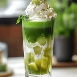 Matcha green tea powder is the star of this float. It gives a rich green color and a unique flavor. You need 2 teaspoons of matcha powder for one serving. Matcha is a finely ground powder of specially grown green tea leaves. It offers antioxidants and a smooth taste. Choose high-quality matcha for the best results. Sweeteners add the right touch to balance the matcha's earthy flavor. I suggest using 2 tablespoons of honey or agave syrup. You can adjust this to your taste. Honey brings a floral sweetness, while agave is lighter. Both mix well with the sparkling water. Feel free to experiment with other sweeteners, like maple syrup or stevia. Ice cream adds creaminess and fun to your float. Use 1 cup of vanilla ice cream for a classic taste. You can also try other flavors, like matcha or green tea, for an extra kick. Top your float with whipped cream for a special touch. If you want, sprinkle a little extra matcha powder on top for decoration. This makes your drink look pretty and adds more flavor. To start, gather your matcha green tea powder. Place two teaspoons in a small bowl. Add a few tablespoons of hot water, but not boiling. Whisk the mixture until it is smooth and free of lumps. This should take about a minute. Let it cool while you prepare the rest. Grab a tall glass and fill it halfway with ice cubes. Pour in one cup of cold sparkling water over the ice. Next, drizzle in two tablespoons of honey or agave syrup. Gently stir to mix the sweetener with the sparkling water. Now, carefully spoon the whisked matcha on top of the water. This will create a lovely green layer. Then, add a generous scoop of vanilla ice cream right on top of the matcha. If you want, you can top it with whipped cream and a sprinkle of matcha powder for a nice touch. Serve your Matcha Cream Soda Float with a straw and a long spoon. This makes it easy to sip and scoop. Enjoy it on a hot day or share it as a fun treat with friends. You can also pair it with light snacks or fruity desserts for a complete experience. Check the Full Recipe for more detailed steps. You can change the sweetness in your Matcha Cream Soda Float. Start with two tablespoons of honey or agave syrup. Taste it after mixing. If you want it sweeter, add more syrup. If you prefer less sweetness, use less. This makes it your perfect drink. Select high-quality matcha for the best flavor. Look for vibrant green powder. This means it is fresh and full of taste. Ceremonial grade matcha is great for drinks like this. If you want to save money, culinary grade works too. Just keep in mind it may not taste as rich. Make your float look amazing! Use a tall glass to show off the layers. Add ice cubes first, then pour in the sparkling water. Spoon the matcha gently on top. Finally, add the scoop of vanilla ice cream. Finish with whipped cream and a sprinkle of matcha powder. It will wow your friends! {{image_2}} For a dairy-free version, I suggest using coconut ice cream. It gives a rich, creamy taste. Almond milk ice cream is another great choice. Both options keep the float light and refreshing. You can also use a dairy-free whipped topping if you want that extra flair on top. You can play with flavors to make your float even more fun. Try adding a splash of fruit juice, like mango or passion fruit. This adds a bright twist to the matcha. You could also mix in some fresh mint leaves for a cool touch. If you love chocolate, drizzle some chocolate syrup on top for a sweet contrast. If you want to make an adult version, add a splash of vodka or rum. This pairs well with the matcha and soda. Just remember to mix it in gently so the bubbles stay. Serve this at a summer party for a fun treat. Enjoy responsibly! For the full recipe, check the Matcha Cream Soda Float 🥤 section. If you have leftovers, store them in the fridge. Use an airtight container. The float will lose some fizz, but it will still taste good. Enjoy it within one day for the best flavor. I do not recommend freezing the Matcha Cream Soda Float. The ice cream will become icy and change texture. However, you can freeze the matcha mixture separately. Just whisk it with a bit of water before using. Always use fresh matcha for the best taste. Store matcha powder in a cool, dark place. Keep it sealed tightly to avoid moisture. For the sparkling water, buy it fresh to keep the bubbles. This helps your float stay light and fizzy. A Matcha Cream Soda Float is a fun drink. It combines fizzy soda with creamy vanilla ice cream. The drink has a lovely green layer of matcha on top. You enjoy it with a straw and a spoon. The mix of flavors is both sweet and refreshing. It’s perfect for hot summer days. You can easily make one at home. Check out the Full Recipe for step-by-step guidance. Yes, you can. To make a vegan Matcha Cream Soda Float, use plant-based ice cream. Almond, coconut, or soy ice cream works well. Instead of honey, use agave syrup or maple syrup. Both options are great vegan sweeteners. This way, you can enjoy the float without dairy. Matcha offers many health benefits. It contains antioxidants, which help fight free radicals. These can damage your cells. Matcha also boosts your energy without the jitters. This is due to its unique blend of caffeine and an amino acid called L-theanine. Drinking matcha may improve focus and mental clarity. Plus, it supports metabolism and can aid in weight management. Enjoying matcha in a float makes it a tasty treat with benefits! We explored how to make a delicious matcha cream soda float. You learned about key ingredients like matcha powder, sweeteners, and toppings. I shared step-by-step instructions for preparing the drink and creative serving ideas. Tips for customizing your sweetness and choosing the right matcha can enhance your float. Don’t forget our fun variations, including dairy-free options. Enjoy experimenting with this recipe and make it your own. The possibilities are endless!