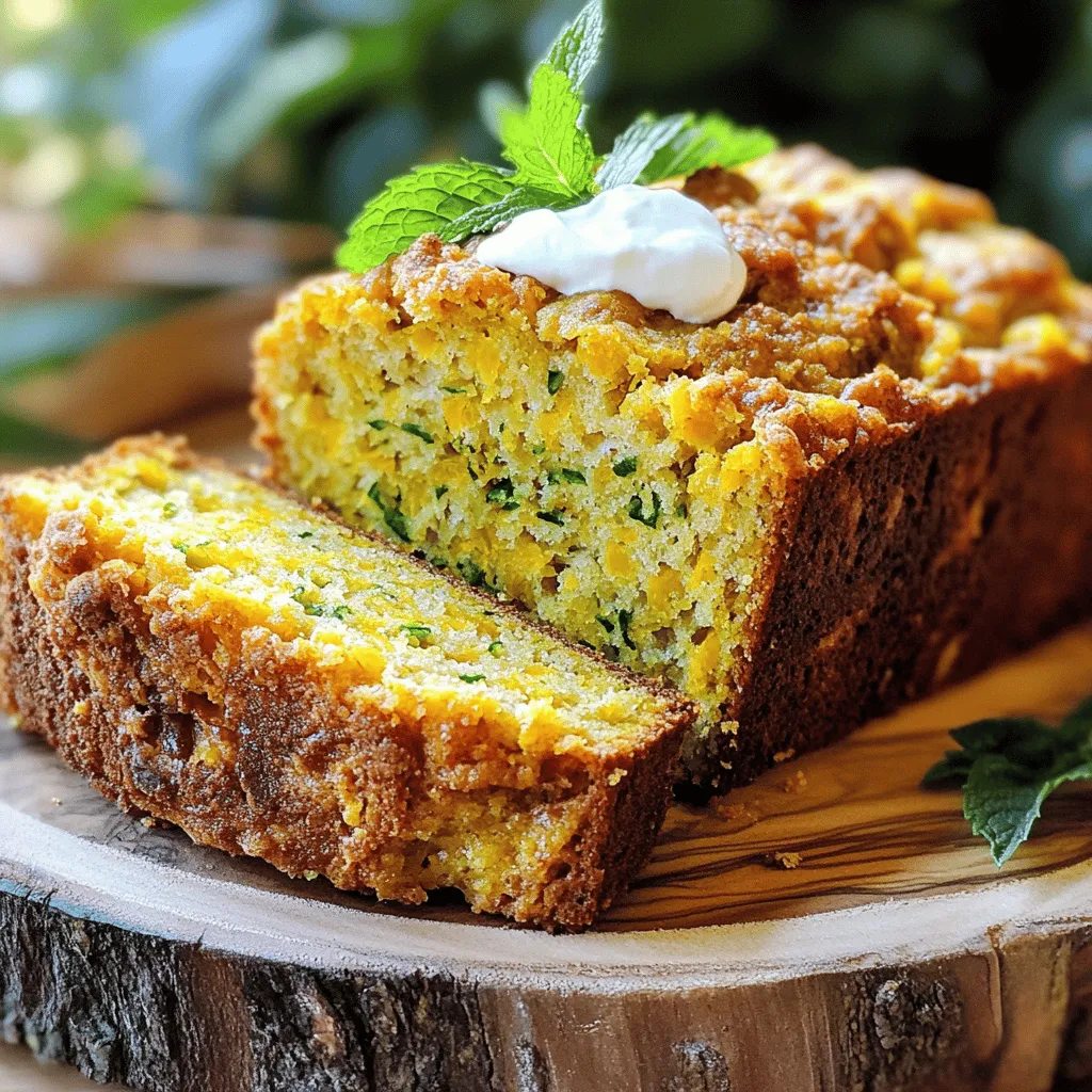 For this summery bread, you'll need these simple ingredients: - 2 cups grated summer squash (zucchini or yellow squash) - 1 ½ cups all-purpose flour - 1 teaspoon baking powder - ½ teaspoon baking soda - ½ teaspoon salt - 1 teaspoon ground cinnamon - ½ teaspoon nutmeg - ½ cup granulated sugar - ¼ cup brown sugar, packed - 2 large eggs - ½ cup vegetable oil - 1 teaspoon vanilla extract - ½ cup chopped walnuts or pecans (optional) - ½ cup raisins or chocolate chips (optional) Summer squash is the star of this dish. It adds moisture and a subtle flavor. You can use either zucchini or yellow squash. Grating it makes it easy to mix into the batter. Before you add it, let it sit with a little salt. This step helps draw out extra moisture. Squeezing it with a towel after helps keep your bread from getting too soggy. You can customize your summer squash bread with fun add-ins. Chopped walnuts or pecans add a nice crunch. They also bring a rich flavor that pairs well with the spices. If you have a sweet tooth, consider adding chocolate chips. They melt into the bread, creating little pockets of sweetness. Raisins are another option if you prefer dried fruit. Feel free to mix and match these add-ins to suit your taste! Start by preheating your oven to 350°F (175°C). Next, grease a 9x5-inch loaf pan. Grate 2 cups of summer squash, either zucchini or yellow squash. In a medium bowl, sprinkle a pinch of salt over the grated squash. Let it rest for 15 minutes. This step helps to draw out extra moisture. After 15 minutes, take a clean kitchen towel and gently squeeze out the excess water from the squash. In a large mixing bowl, whisk together: - 1 ½ cups all-purpose flour - 1 teaspoon baking powder - ½ teaspoon baking soda - ½ teaspoon salt - 1 teaspoon ground cinnamon - ½ teaspoon nutmeg In a separate bowl, combine: - ½ cup granulated sugar - ¼ cup brown sugar, packed - 2 large eggs - ½ cup vegetable oil - 1 teaspoon vanilla extract Beat these ingredients until smooth. Now, gently fold in the drained squash into the wet mixture. Gradually add the dry mixture to the wet one. Stir gently until just combined. Avoid overmixing. If you like, fold in ½ cup of chopped walnuts or pecans and ½ cup of raisins or chocolate chips. Pour the batter into the greased loaf pan. Spread the top evenly. Place it in the oven and bake for 45-55 minutes. Check for doneness by inserting a toothpick into the center. If it comes out clean, your bread is ready. Once baked, take it out and let it cool in the pan for 10 minutes. After that, transfer the bread to a wire rack to cool completely. Enjoy your Irresistible Summer Squash Bread! For the full recipe, refer back to the ingredients section. When picking summer squash, look for firm, smooth skin. Choose ones that feel heavy for their size. Avoid squash with soft spots or blemishes. Fresh squash has a bright color. Zucchini and yellow squash both work well in this recipe. You can grate them easily for the bread. For the best taste, use squash that is in season. One common mistake is overmixing the batter. Mix just until ingredients blend. Overmixing can make the bread tough. Another mistake is not measuring ingredients correctly. Use dry measuring cups for flour and sugar. Too much flour can dry out your bread. Always check your oven temperature with an oven thermometer. Baking at the wrong temperature can lead to uneven cooking. To store leftover squash bread, let it cool completely first. Wrap it in plastic wrap or foil. You can also place it in an airtight container. Keep it at room temperature for up to three days. For longer storage, freeze slices in a single layer. Once frozen, place them in a bag. You can enjoy your bread later as a tasty treat. For the full recipe, check the section above! {{image_2}} You can make summer squash bread gluten-free. Use a gluten-free flour blend instead of all-purpose flour. Many blends work well, but look for one that includes xanthan gum. This helps the bread hold its shape. The texture may be slightly different, but the taste will still shine through. To make this bread vegan, swap the eggs for flax eggs. Mix one tablespoon of ground flaxseed with three tablespoons of water. Let it sit until it thickens, about five minutes. Use a plant-based oil, like coconut or canola oil, instead of vegetable oil. This keeps the bread moist and delicious. You can boost the flavor of your summer squash bread easily. Add a teaspoon of vanilla or almond extract for a sweet touch. For spice lovers, consider adding a pinch of ginger or allspice. If you want a chocolate twist, fold in some cocoa powder or chocolate chips. You can also mix in dried fruit or citrus zest for a fun twist. For the full recipe, check out the details to create your own perfect loaf. You can store your summer squash bread at room temperature. Wrap it tightly in plastic wrap or place it in an airtight container. This keeps it fresh for up to three days. Make sure to keep it in a cool, dry place. If you live in a warm area, check for mold before eating. If you want to keep the bread longer, refrigeration is a good choice. Wrap the bread in plastic wrap and then in foil. This helps prevent it from drying out. In the fridge, it will stay fresh for about a week. Just be sure to let it come back to room temperature before serving. Freezing is the best way to save your summer squash bread for later. Slice the bread before freezing for easy serving. Wrap each slice in plastic wrap, then place them in a freezer-safe bag. This way, you can grab one slice or more as needed. The bread can last up to three months in the freezer. When you're ready to eat, thaw it in the fridge or on the counter. You can also pop it in the toaster for a warm treat! For the complete recipe, check out the full recipe. Yes, you can use zucchini instead of summer squash. Both have a similar texture and taste. Zucchini is often easier to find, so feel free to swap. Grate it just like you would with summer squash. The bread will still be moist and delicious. You can make this recipe healthier by using whole wheat flour instead of all-purpose flour. You can also reduce the sugar by half. Adding applesauce can replace some oil. For a boost of nutrition, mix in seeds or use less oil. These changes keep the bread tasty and nutritious. Summer squash bread is great warm or at room temperature. Slice it and spread a little cream cheese or butter for extra flavor. You can also serve it with fresh fruit. Pair it with a cup of tea or coffee for a lovely treat. For a fun twist, toast the slices and add toppings like avocado or hummus. This blog post covered everything about making summer squash bread. We explored ingredients, from favorite flavors to possible add-ins like nuts and chocolate chips. I walked you through each step, from preparation to cooling. You learned tips for selecting squash and avoiding common mistakes. We discussed tasty variations, storage methods, and answered your FAQs. In the end, summer squash bread is fun and simple to make. Try it, and enjoy sharing this treat with others. Your baking journey starts now!