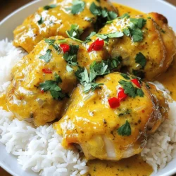 - 1.5 lbs chicken thighs (boneless and skinless) - 1 can (14 oz) coconut milk - 2 tablespoons olive oil - 1 medium onion, finely chopped - 4 cloves garlic, minced - 1-2 red chili peppers, finely chopped - 1 teaspoon ground cumin - 1 teaspoon paprika - 1 tablespoon fresh lime juice - Salt and pepper to taste - Fresh cilantro, chopped (for garnish) - Cooked rice (to serve) Gather these ingredients to create a rich and vibrant dish. The chicken thighs provide a tender base. Coconut milk adds a creamy texture. Olive oil keeps everything moist. Next, we have the aromatics. Onion, garlic, and chili peppers form a flavor-packed trio. They create a warm and inviting aroma as they cook. Now, let's talk about the spices. Ground cumin and paprika bring depth to the dish. A splash of lime juice brightens the flavors. Don't forget salt and pepper for balance. Fresh cilantro adds a lovely touch at the end. With these ingredients ready, you're set to make the Spicy Brazilian Coconut Chicken. Check the [Full Recipe] for detailed steps to follow. Enjoy the cooking journey! To start, you need to marinate the chicken. In a bowl, combine the chicken thighs, coconut milk, lime juice, ground cumin, paprika, salt, and pepper. Mix well to coat the chicken evenly. This step is key for flavor. Let the mixture sit for at least 30 minutes. If you have more time, let it marinate for up to 2 hours. The longer it sits, the better the taste. Next, it's time to sauté the aromatics. In a large skillet, heat the olive oil over medium heat. Add the finely chopped onion and sauté for about 5 minutes. You want the onion to become soft and translucent. After that, add the minced garlic and chopped chili peppers. Cook for another 2 minutes until everything smells amazing. Now, let’s cook the chicken. First, remove the chicken from the marinade. Make sure to set the marinade aside for later. Place the chicken thighs in the skillet. Cook them for about 5-6 minutes on each side until they are golden brown. This step gives the chicken a nice color and flavor. Once browned, pour the reserved marinade into the skillet with the chicken. Bring this to a gentle simmer. Cover the skillet and cook for 15-20 minutes. The chicken should be cooked through with an internal temperature of 165°F (75°C). After cooking, taste the dish and adjust the seasoning to your liking. You can add more salt or pepper if needed. For the final touch, garnish with fresh chopped cilantro. Serve your spicy coconut chicken over cooked rice. This helps soak up the delicious sauce. Enjoy your meal! To get the best flavor, marinate the chicken for at least 30 minutes. If you have time, let it sit for up to 2 hours. This lets all the spices soak in well. The coconut milk, lime juice, and spices work together to make the chicken tasty. Don't rush this step. For the best texture, start by browning the chicken. Heat your skillet on medium heat and add the chicken. Cook each side for about 5-6 minutes until it turns golden brown. This gives it a nice crust. After browning, pour in the reserved marinade. Let it simmer gently. This keeps the chicken tender and full of flavor. Serve your spicy Brazilian coconut chicken over cooked rice. It soaks up all the delicious sauce. You can also add some fresh cilantro on top for a pop of color. Other great sides include a simple green salad or roasted vegetables. They balance the rich flavors of the dish and add freshness. For a twist, serve with warm naan or crusty bread. This makes it even more fun to enjoy! For the full recipe, check out the [Full Recipe]. {{image_2}} If you want to change things up, try using shrimp or tofu instead of chicken. Shrimp cooks quickly and gives a nice, sweet flavor. Just sauté it until it turns pink, then follow the same steps as the chicken. Tofu is great for a plant-based meal. Use firm tofu, press it to remove extra water, and cut it into cubes. You can marinate it just like the chicken. This way, everyone can enjoy a tasty meal! You may want to adjust the spice level in your dish. If you like it mild, use only one chili pepper or remove the seeds. You can also add a bit of sugar or honey to balance the heat. For those who love spice, add more chili peppers or a dash of hot sauce. Experimenting with spice is a fun way to make the dish your own! To make this dish vegan, swap the chicken for tofu, as mentioned earlier. For the coconut milk, you can use a plant-based milk, like almond or cashew milk, but the flavor will change. Adding a bit of coconut cream can help keep that rich taste. This way, you can serve a delicious vegan meal that still feels indulgent. After enjoying your Spicy Brazilian Coconut Chicken, store leftovers in an airtight container. This keeps the chicken fresh and safe. Make sure to cool it to room temperature before refrigerating. Properly stored, it stays good for about 3 to 4 days. If you want to enjoy it longer, consider freezing. To freeze your Spicy Brazilian Coconut Chicken, place it in a freezer-safe container or bag. Remove as much air as possible to prevent freezer burn. It can last up to 3 months in the freezer. When you're ready to eat it, thaw it overnight in the fridge. Then, reheat it gently on the stove or in the microwave until it’s hot throughout. In the refrigerator, your Spicy Brazilian Coconut Chicken lasts for about 3 to 4 days. If you freeze it, it can remain fresh for up to 3 months. Always check for any off smells or discoloration before eating. If it doesn’t look or smell right, it’s best to toss it out. Enjoy your delicious meal with confidence! Spicy Brazilian Coconut Chicken is a tasty dish from Brazil. It blends coconut milk with chicken and spices. The dish has a rich, creamy texture with a hint of heat. The red chili peppers give it a nice kick. This meal is simple but full of flavor. You can taste the freshness from the lime juice and cilantro. The blend of spices makes every bite exciting. Yes, you can prepare this dish ahead. Marinate the chicken for a few hours or overnight. This will make the flavors deeper and richer. Cook the dish and let it cool. Store it in the fridge for up to three days. Reheat it gently on the stove before serving. This practice saves time and adds convenience for busy days. If you need a substitute for coconut milk, you have options. Almond milk or soy milk can work, but they will change the flavor. For a creamier texture, use cashew cream or dairy cream. If you are dairy-free, use oat milk. These alternatives can keep the dish tasty while meeting your dietary needs. The spice level depends on the chili peppers you choose. One chili adds mild heat, while two can make it medium spicy. If you want it less spicy, remove the seeds before adding. You can also reduce the number of chili peppers. For more heat, try adding a pinch of red pepper flakes. Adjust to your taste for the perfect balance. This blog post covered the key ingredients and steps for making Spicy Brazilian Coconut Chicken. You learned about marinating chicken and sautéing aromatics to build flavor. I shared tips for the best texture and serving ideas to elevate the meal. You also explored variations for different diets and preferences. Incorporating these methods will make your dish delicious and exciting. Enjoy cooking, and don’t be afraid to experiment!