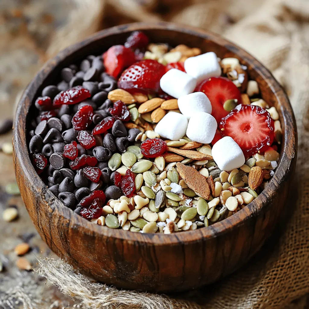 - Dark chocolate chips - Dried cranberries - Chopped almonds The main ingredients in Vampire Bite Trail Mix are not only tasty but also fun! Dark chocolate chips add a rich and sweet flavor. Dried cranberries bring a nice tartness that balances the sweetness. Chopped almonds give a great crunch and a nutty taste. Together, they make a mix that kids and adults love. - Sunflower seeds - Pumpkin seeds - Cinnamon and sea salt Next, we add some great flavors and textures. Sunflower seeds provide a light crunch and a nutty flavor. Pumpkin seeds add a bit of sweetness and healthy fats. A sprinkle of cinnamon gives warmth, while a touch of sea salt enhances all the flavors. These add-ins make the mix more exciting! - Freeze-dried strawberries - Mini marshmallows To give this mix a spooky twist, we add freeze-dried strawberries. They look like little vampire bites and taste great! Mini marshmallows add a fluffy touch that kids adore. These themed touches make the trail mix perfect for Halloween fun. For the full recipe, check out the recipe section above. 1. First, take a large mixing bowl. 2. Combine the following main ingredients: - 1 cup dark chocolate chips - 1/2 cup dried cranberries - 1/2 cup chopped almonds - 1/2 cup sunflower seeds - 1/4 cup pumpkin seeds 3. Make sure to mix these well. You want every bite to have a bit of everything. 4. Now, add flavorings. Sprinkle in 1/2 teaspoon cinnamon and 1/4 teaspoon sea salt. 5. Gently fold the mixture. This step helps to spread the flavors evenly. 1. It’s time for some fun! Add the themed ingredients: - 1/4 cup freeze-dried strawberries - 1/4 cup mini marshmallows 2. Carefully fold these in. Be gentle so you don’t crush the marshmallows. 3. Taste a handful and see if you want more salt or cinnamon. Adjust if needed. 1. To store your trail mix, use airtight containers or small bags. This keeps it fresh longer. 2. For presentation, think about using small mason jars. Add spooky labels for a fun touch! 3. You can also arrange the mix in a decorative bowl for your Halloween gatherings. For the full recipe, check out the section above. You can change the sweetness or saltiness of Vampire Bite Trail Mix. If you want it sweeter, add more chocolate chips or some honey. For less sweetness, cut back on the chocolate. If you like it salty, sprinkle in a bit more sea salt. For a milder taste, use unsalted nuts or seeds. You can also swap out ingredients. Don’t have cranberries? Try raisins or dried cherries instead. If you’re not a fan of almonds, use walnuts or pecans. Get creative with flavors and find your perfect mix! Presenting your trail mix can be fun! Use small mason jars for a cute touch. Label them with spooky names for a Halloween party. You can also serve the mix in a big decorative bowl. This invites people to grab a handful. Pair your trail mix with themed drinks, like a spooky punch or hot apple cider. This adds to the festive mood and makes your snacks more enjoyable. The right crunch is key! To keep your trail mix crunchy, make sure the nuts and seeds are fresh. Toasting them lightly can enhance their flavor and crunch. Just watch them closely so they don’t burn. To keep your trail mix fresh, store it in an airtight container. You can keep it at room temperature or in the fridge for a cold treat. If you store it well, your mix will stay tasty longer. Enjoy your Vampire Bite Trail Mix and let the Halloween fun begin! {{image_2}} You can make your Vampire Bite Trail Mix even more fun for Halloween. Add candy eyes for a spooky touch. Use pumpkin spice instead of cinnamon for a seasonal twist. You could also include gummy worms to give it an extra creepy vibe. These themed additions make your mix stand out at parties. If you need gluten-free snacks, use gluten-free oats instead of chocolate chips. This makes it safe for those with gluten sensitivities. For a vegan-friendly option, replace dark chocolate with dairy-free chocolate chips. This way, everyone can enjoy the mix without worry. You can spice things up! Try adding a pinch of cayenne for a hot kick. This gives your mix a unique twist. Sweet and savory is also a great combo. Add a sprinkle of sea salt with the chocolate for that perfect balance. This mix can please many taste buds! For the full recipe, please visit the [Full Recipe]. You can store Vampire Bite Trail Mix at room temperature. Keep it in an airtight container. This protects it from air and moisture. If you live in a warm area, refrigeration can help keep the mix fresh. Just remember to let it come back to room temp before eating. To keep ingredients fresh, avoid direct sunlight. Store them in a cool, dry place. High humidity can make the mix soggy. You want to keep that crunchy texture! This tasty trail mix lasts about two weeks at room temperature. If you store it in the fridge, it can last a bit longer. Check for any signs of spoilage. If it smells off or looks stale, it’s time to toss it. Best practices for longevity include using clean hands when serving. This prevents bacteria from getting in. Always seal the container tightly after each use. For gifts or parties, use fun packaging! Mason jars with spooky labels make great treats. You can also use clear bags tied with Halloween ribbons. For single-serving sizes, use snack-sized bags. They are easy to grab and go. Plus, they help with portion control. Your friends will love these little treats at Halloween gatherings! What is the origin of the name? The name "Vampire Bite" comes from the red cranberries and strawberries that look like blood. The mix combines sweet and savory flavors, perfect for Halloween. You can imagine it as a spooky snack that kids and adults enjoy alike. Can I make this trail mix ahead of time? Yes, you can make this trail mix ahead of time! It stays fresh for a week or two in an airtight container. This makes it great for parties or trick-or-treating. Just store it in a cool, dry place to keep the flavors intact. Is this recipe suitable for nut allergies? This recipe contains chopped almonds, so it is not safe for those with nut allergies. You can skip the almonds and replace them with extra seeds or dried fruit. This keeps the mix tasty while making it safe for everyone. Can I substitute for other dietary restrictions? Yes, you can customize this trail mix to fit various diets. Use dairy-free chocolate chips for a vegan option. You can also swap out any seeds or fruits to meet your needs. Just keep the balance of flavors in mind. How can I use this mix for Halloween parties? Serve the trail mix in small cups or spooky jars for a fun touch. You can also add some Halloween-themed decorations. Set it up on a table with other snacks. This makes it a fun centerpiece for any gathering. What drinks pair well with this trail mix? This trail mix goes well with apple cider or a fruity punch. You can also serve it with hot chocolate for a cozy vibe. Both drinks enhance the sweet flavors of the mix and make for a perfect Halloween treat. For more ideas and tips, check out the [Full Recipe]. This blog post covered how to make Vampire Bite Trail Mix. We explored main ingredients like dark chocolate, cranberries, and almonds. We talked about fun add-ins and themed touches to make it unique. I shared tips on storage, customizing flavors, and serving ideas. In conclusion, you can easily create a delicious trail mix for any occasion. Experiment with flavors and ingredients. Have fun and enjoy the process of making your own mix!
