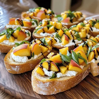 Peach Bruschetta with Whipped Ricotta Delightful Treat