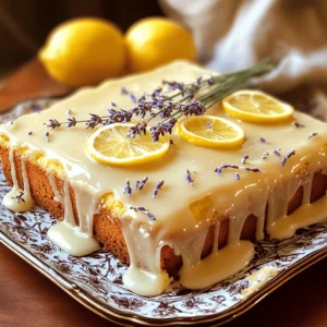 Lemon Lavender Sheet Cake with Drippy Glaze Delight