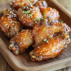 - 2 pounds chicken wings - 1/4 cup honey - 1/4 cup soy sauce - 2 tablespoons sriracha sauce - 1 tablespoon apple cider vinegar - 1 tablespoon garlic powder - 1 teaspoon ginger powder - 1 teaspoon ground black pepper - 1/2 teaspoon chili flakes (adjust to taste) - 2 tablespoons sesame oil - 2 green onions, chopped - Sesame seeds To make sweet spicy chicken wings, start with the right ingredients. You need fresh chicken wings for the best flavor. Use honey for sweetness. Soy sauce adds depth. Sriracha gives the wings their kick. Apple cider vinegar balances everything out. For seasoning, garlic powder brings richness. Ginger powder adds warmth. Ground black pepper gives a nice bite. Chili flakes let you control the heat level. Finally, sesame oil adds a nutty aroma that ties it all together. Garnishes like chopped green onions and sesame seeds not only add color but also enhance the taste. You can find the full recipe with step-by-step guidance to bring these flavors together. Enjoy the process and let your taste buds dance! - Preheat the oven to 400°F (200°C). - Line a baking sheet with aluminum foil or parchment paper for easy cleanup. Start by preparing your kitchen for a fun cooking session. Preheating the oven is key. It helps the wings cook evenly and get crispy. Lining your baking sheet makes cleanup a breeze. No one likes a messy kitchen after a delicious meal! - Whisk together marinade ingredients until well combined. - Coat the wings in the marinade and refrigerate. Now, let’s make the marinade. In a bowl, combine honey, soy sauce, sriracha, apple cider vinegar, garlic powder, ginger powder, black pepper, and chili flakes. Whisk it all together until smooth. This marinade packs a sweet and spicy punch. Pour it over the chicken wings in a large bowl or a zip-top bag. Make sure every wing gets coated. Seal it, then refrigerate for at least an hour. If you have time, let them marinate overnight for even more flavor. - Arrange wings on the baking sheet and bake for 40-45 minutes. - Flip wings halfway through for even cooking. After marinating, it's time to bake! Place the wings in a single layer on the baking sheet. Bake them for 40-45 minutes. Halfway through, flip the wings to ensure they cook evenly. This step helps them get that perfect golden brown color and crispy texture. - Heat remaining marinade to create a glaze. - Brush glaze on wings and bake for an additional 5-10 minutes. While the wings bake, prepare the glaze. Take the remaining marinade that you set aside before marinating the wings. Heat it in a small saucepan over medium heat. Bring it to a simmer and let it cook for about 5-7 minutes until it thickens a bit. This glaze adds a sticky, flavorful finish. Once the wings are done baking, brush them with the glaze. Pop them back in the oven for another 5-10 minutes. This final touch gives the wings a shiny, caramelized finish that you won’t be able to resist. For the full recipe, refer to the instructions above. Enjoy making these sweet spicy chicken wings! To get the right mix of sweet and spicy, adjust the sriracha and honey. If you want more heat, add extra sriracha. For more sweetness, increase the honey. You can also try adding a splash of apple cider vinegar to enhance the flavors during marination. This little trick helps bring out the best in both the sweet and spicy notes. Getting crispy skin is all about technique. Start by baking the wings at a high temperature of 400°F (200°C). Arrange the wings in a single layer on your baking sheet. Flip them halfway through cooking. This step ensures that both sides crisp up nicely. If you want extra crunch, broil them for the last few minutes. Sweet spicy chicken wings pair well with a variety of sides. Try serving them with celery sticks and carrot sticks for a fresh crunch. A cooling ranch or blue cheese dressing makes a great dip. For presentation, serve the wings on a large platter. Drizzle any leftover glaze on top and garnish with chopped green onions and sesame seeds. This makes your dish look even more inviting! {{image_2}} You can change the flavor of your sweet spicy chicken wings by adding different sauces or spices. For example, chipotle sauce gives a smoky taste. You might also try garlic aioli for a creamy touch. Each sauce adds its own twist to the dish. Using different types of vinegar can also change the flavor. Apple cider vinegar is great, but you could use rice vinegar for a milder taste. Each choice brings new depth to the wings. Experimenting is part of the fun! You can cook sweet spicy chicken wings in various ways. Grilling gives them that nice char and smoky flavor. Baking is easier and keeps them juicy. Both methods work well, but you should choose based on your time and tools. Air frying is another option. It cooks wings quickly and makes them crispy with less oil. If you want a healthier option, this is a great choice. The wings still taste amazing! When serving your wings, think about pairing them with different dipping sauces. Ranch and blue cheese are classic choices, but you could try a spicy mustard or a yogurt-based dip too. These add extra flavor and keep things exciting. Consider sides that complement your wings as well. Fresh veggies or a light salad work great. You could also serve them with fries or coleslaw for a hearty meal. Enjoy exploring different combinations to find your perfect match! To keep your sweet spicy chicken wings fresh, store them in an airtight container. This helps lock in their flavor and moisture. You can also wrap them tightly in aluminum foil. Make sure to refrigerate them within two hours of cooking. Ideally, consume the wings within three days for the best taste. For reheating, the oven works best. Preheat it to 350°F (175°C). Place the wings on a baking sheet and cover with foil. Heat for around 15-20 minutes. This method keeps them crispy and juicy. Avoid using the microwave, as it can make them rubbery. Always check that they reach an internal temperature of 165°F (74°C) to ensure they are safe to eat. You can freeze the wings for longer storage. First, let them cool completely. Then, place them in a freezer-safe bag. Squeeze out as much air as possible. They will last for up to three months in the freezer. To defrost, move them to the fridge overnight. Reheat them in the oven as mentioned above. This keeps them tasty and tender. For the full recipe, check out the Sweet Spicy Chicken Wings section. Yes, you can make sweet spicy chicken wings ahead of time. To prep in advance, marinate the wings the night before. This lets the flavors soak in deeply. Store the marinated wings in the fridge. When you’re ready to cook, just bake them as per the recipe. You save time and still enjoy great taste. If you need a honey substitute, try maple syrup or agave nectar. Both add sweetness but change the flavor a bit. You can also use brown sugar dissolved in water for a similar effect. Each option gives a unique twist to the wings. To change the heat level, modify the amount of sriracha or chili flakes. For milder wings, use less sriracha and omit chili flakes. If you like it hot, add more sriracha and chili flakes. Always taste as you go to find the right balance for your palate. Yes, this recipe works well for meal prep. The wings stay tasty even after a few days in the fridge. Cook a big batch and store them in meal prep containers. You can enjoy them for lunch or dinner throughout the week. Just reheat and savor the sweet and spicy goodness. For the full recipe, check out the details above! This post covered all you need for sweet spicy chicken wings. You learned about the key ingredients, easy steps for marinating and baking, and tips for perfecting flavor and texture. I shared ways to store leftovers and reheat them without losing taste. In the end, this recipe is simple, fun, and can impress anyone. You can adjust flavors and try new methods. Get cooking and enjoy delicious wings!