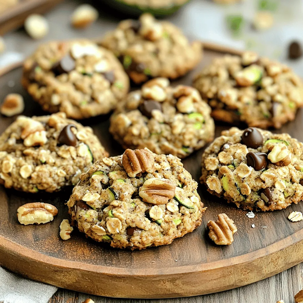 To make these tasty Zucchini Bread Breakfast Cookies, you will need: - 1 cup grated zucchini (about 1 medium zucchini, excess moisture squeezed out) - 1 cup rolled oats - 1 cup whole wheat flour - 1/2 teaspoon baking soda - 1/2 teaspoon baking powder - 1 teaspoon ground cinnamon - 1/4 teaspoon nutmeg - 1/2 cup brown sugar (packed) - 1/4 cup honey or maple syrup - 1/4 cup unsweetened applesauce - 1/4 cup vegetable oil or melted coconut oil - 1 egg (or flax egg for a vegan option) - 1/2 cup chopped nuts (walnuts or pecans) - 1/2 cup chocolate chips (optional) - Pinch of salt You can swap some ingredients if you need to. Here are a few ideas: - Flour: Use almond flour or gluten-free flour for a gluten-free option. - Sweeteners: Swap brown sugar for coconut sugar or use agave syrup. - Oil: Use applesauce instead of oil for a lighter cookie. - Nuts: Pecans can replace walnuts, or you can skip nuts entirely. - Egg: To make it vegan, a flax egg works great. Mix 1 tablespoon of ground flaxseed with 2.5 tablespoons of water. Let it sit for 5 minutes to thicken. Each cookie has about: - Calories: 150 - Protein: 2g - Fat: 6g - Carbohydrates: 23g - Fiber: 2g - Sugar: 5g This nutritional breakdown may vary based on the specific brands or substitutions you use. For a heartier breakfast, consider pairing these cookies with yogurt or fruit. You can find the Full Recipe to get started right away! First, gather all your ingredients. You need grated zucchini, oats, and whole wheat flour. Also, get baking soda, baking powder, cinnamon, nutmeg, brown sugar, honey or maple syrup, applesauce, oil, and an egg. Don’t forget nuts and chocolate chips if you like them! 1. Preheat your oven to 350°F (175°C). 2. Line a baking sheet with parchment paper. This makes cleanup easy. 3. In a big bowl, mix the grated zucchini, oats, flour, baking soda, and other dry items. Make sure to stir well to evenly combine. Now, let’s make the dough! In another bowl, whisk the wet ingredients together. Mix the brown sugar, honey, applesauce, oil, and egg until the mix is smooth. Next, pour the wet mix into the dry bowl. Stir just until they blend. Be careful not to overmix, or the cookies may be tough. Then, fold in the nuts and chocolate chips gently. Using a cookie scoop or spoon, drop spoonfuls of dough onto your baking sheet. Leave about 2 inches between each scoop. Flatten the dough slightly with the back of your spoon. This helps them bake evenly since they won’t spread much. Bake for 12-15 minutes. Keep an eye on them until the edges turn golden brown. To check if your cookies are ready, look for golden edges. You can also gently press the center. If it springs back, they are done. Let them cool on the baking sheet for a few minutes. Then, move them to a wire rack to cool completely. Enjoy your warm Zucchini Bread Breakfast Cookies! For the full recipe, refer to the earlier section. To get the best texture in your cookies, moisture control is key. Grate your zucchini finely and squeeze out extra water. This step keeps your cookies from being too wet. You want a slight chew, not a mushy bite. Use rolled oats for a hearty feel. They add a nice chewiness, which works well with the soft zucchini. If you want a crunch, add nuts or seeds. They create a lovely contrast in texture. Zucchini bread breakfast cookies are so flexible! You can change the flavor easily. Add spices like ginger or cardamom for a warm taste. If you love sweetness, mix in dried fruits like raisins or cranberries. For a nutty flavor, try almond extract instead of vanilla. You can also swap out half the sugar for mashed banana for a unique twist. Each change makes the cookies different yet delicious! One common mistake is overmixing the dough. This can make your cookies tough. Mix just until combined; lumps are okay! Another mistake is not using fresh spices. Old spices lose their punch, so always check freshness. Also, don’t skip the cooling step. Letting them cool on a rack helps keep them from becoming soggy. Finally, remember to space your cookies well on the baking sheet. They need room to spread slightly! For the full recipe, click here. {{image_2}} You can easily make these cookies vegan. Instead of using an egg, swap it for a flax egg. To make a flax egg, mix 1 tablespoon of ground flaxseed with 2.5 tablespoons of water. Let it sit for about 5 minutes until it thickens. This simple change keeps the texture and taste great! If you need a gluten-free option, you can use gluten-free flour. Substitute the whole wheat flour with a gluten-free blend. Make sure your oats are certified gluten-free, as some oats may contain gluten. This small change helps everyone enjoy these tasty cookies! Get creative with flavor! You can add different spices like ginger or cloves for a warm twist. Dried fruits like raisins or cranberries also work well. If you like nuts, try almonds or pistachios instead of walnuts. Want a chocolate boost? Use dark chocolate chips or cocoa powder. These fun swaps keep the recipe fresh and exciting! For a complete guide on how to make these cookies, check out the Full Recipe. Store your Zucchini Bread Breakfast Cookies in an airtight container. This keeps them fresh and moist. Place a piece of parchment paper between layers if you stack them. This helps to prevent sticking. Keep the container in a cool, dry place. They stay good for about 5 days at room temperature. Freezing these cookies is a great option for longer storage. Allow the cookies to cool completely before freezing. Place them in a single layer on a baking sheet. Freeze for about 1 hour until firm. Once frozen, transfer the cookies to a freezer-safe bag or container. Don't forget to label with the date! They can last up to 3 months in the freezer. To enjoy your frozen cookies, let them thaw at room temperature. This takes about 30 minutes. For a warm treat, preheat your oven to 350°F (175°C). Place the cookies on a baking sheet. Heat for about 5-10 minutes until warm. You can also use the microwave. Heat a cookie for about 15-20 seconds. Enjoy them fresh out of the oven or microwave! For the full recipe, check out the complete baking instructions. You can make these cookies healthier in a few simple ways. First, swap out the brown sugar for coconut sugar or use less sugar overall. You can also add more grated zucchini. This boosts nutrition and keeps them moist. Use whole grain flour instead of white flour for better fiber. Consider adding seeds like chia or flax for extra nutrients. You can replace the vegetable oil with unsweetened applesauce. This cut down on fat while keeping the cookies soft. Finally, use dark chocolate chips for added antioxidants. Yes, you can use yellow squash in place of zucchini. Both have similar textures and moisture levels. The flavor might be a bit different, but it will still taste great. Grate the yellow squash just like you would the zucchini. Make sure to squeeze out any extra moisture for the best results. These cookies are best served warm or at room temperature. I like to place them on a rustic wooden platter for a nice look. You can also sprinkle a little cinnamon on top for extra flavor. They pair well with coffee or tea. For a fun twist, serve them alongside yogurt or fresh fruit. For the full recipe, check out the details above. Enjoy! In this blog post, we explored the key ingredients for zucchini bread breakfast cookies and their substitutes. I shared easy, step-by-step instructions for making them, along with tips to perfect texture and flavor. We also discussed different variations, from vegan options to gluten-free recipes. Finally, I provided storage advice to keep your cookies fresh. These cookies are tasty and fun to make. With practice, you can create your own version! Enjoy baking!