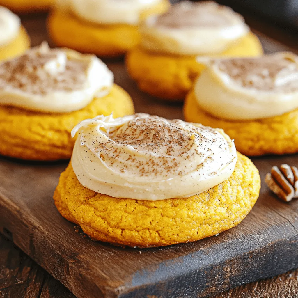 - 1 cup pumpkin puree (canned or homemade) - 1/2 cup coconut oil, melted - 1/2 cup brown sugar - 1/4 cup maple syrup - 1 teaspoon vanilla extract - 1 1/2 cups all-purpose flour - 1 teaspoon baking soda - 1 teaspoon baking powder - 1 teaspoon ground cinnamon - 1/2 teaspoon ground nutmeg - 1/4 teaspoon salt - 1/2 cup walnuts or pecans, chopped (optional) - 1 cup powdered sugar - 2 tablespoons coconut milk (or any plant-based milk) - 1/2 teaspoon vanilla extract - 1/2 teaspoon ground cinnamon You can swap any ingredient with a vegan alternative. For instance, use agave syrup instead of maple syrup. If you have nut allergies, skip the nuts altogether. Make sure to check the labels on all ingredients to avoid allergens. Using pumpkin puree is key. It adds moisture and a rich flavor. You can make your own by roasting fresh pumpkin. Just scoop out the flesh and blend until smooth. This recipe is simple yet delicious. You can find the full recipe for Vegan Pumpkin Cookies with Cinnamon Frosting in the next sections. Enjoy baking and experimenting with these ingredients! 1. Preheat your oven to 350°F (175°C). Make sure it’s hot before baking. 2. In a large mixing bowl, combine the wet ingredients. Add 1 cup of pumpkin puree, 1/2 cup of melted coconut oil, 1/2 cup of brown sugar, 1/4 cup of maple syrup, and 1 teaspoon of vanilla extract. Whisk until smooth. 3. In a separate bowl, mix the dry ingredients. Combine 1 1/2 cups of all-purpose flour, 1 teaspoon of baking soda, 1 teaspoon of baking powder, 1 teaspoon of ground cinnamon, 1/2 teaspoon of ground nutmeg, and 1/4 teaspoon of salt. Stir well. 4. Gradually add the dry mix to the wet mix. Stir gently until just combined. If you like nuts, fold in 1/2 cup of chopped walnuts or pecans. 5. Scoop tablespoon-sized portions of dough onto your baking sheet. Leave some space between each cookie for spreading. 6. Bake in the preheated oven for 12-15 minutes. You want the edges to turn lightly golden. Let them cool on the baking sheet for 5 minutes, then transfer to a wire rack. 7. In a medium bowl, whisk together the frosting ingredients. Combine 1 cup of powdered sugar, 2 tablespoons of coconut milk, 1/2 teaspoon of vanilla extract, and 1/2 teaspoon of ground cinnamon. Mix until smooth. 8. If the frosting is too thick, add a little more coconut milk. Adjust until you reach your desired frosting consistency. Now, once the cookies are cool, spread the cinnamon frosting generously on top of each cookie. For the full recipe, check out Vegan Pumpkin Cookies with Cinnamon Frosting. To get the best texture in your cookies, follow these tips: - Use room temperature ingredients. This helps the dough mix well. - Don’t overmix. Stir until just combined to keep cookies soft. - Space the dough. Leave space between each cookie on the sheet to allow for spreading. Common mistakes to avoid include: - Using cold ingredients. They can make the dough tough. - Skipping the chill. Letting dough chill can help flavors blend. - Not checking the oven. Ovens can vary, so keep an eye on your cookies. For the best frosting application, use these tips: - Use a spatula or knife. Spread frosting on cookies evenly. - Frost when cool. Make sure cookies are completely cool before frosting. When decorating, consider: - Adding sprinkles. They give a fun touch to your cookies. - Swirling the frosting. This adds a nice visual appeal. Using fresh spices is key. They boost flavor and aroma. Old spices can lose their punch. Pumpkin puree is another important ingredient. You can use: - Canned pumpkin. It’s convenient and consistent. - Homemade puree. This gives a fresher taste but can vary in moisture. Check out the full recipe for more details. {{image_2}} You can change up the flavor of these cookies easily. Adding chocolate chips gives a rich taste. You can use dark, semi-sweet, or even white chocolate chips. Dried fruit like cranberries or raisins adds a nice chewiness. For spices, try adding ginger or allspice for a warm twist. Cinnamon is great, but mixing in cardamom can make it special too. Each option allows you to create a new twist on this classic cookie. If you need gluten-free cookies, swap the all-purpose flour for a gluten-free blend. Make sure it has xanthan gum for the right texture. For nut-free cookies, just leave out the walnuts or pecans. You can also use sunflower seed butter instead of coconut oil if you need to avoid nuts. These changes keep the cookies tasty while fitting different diets. These cookies taste great with drinks. Pair them with almond milk or a warm cup of chai. They also go well with coffee or tea for a cozy feel. For gatherings, arrange them on a platter with colorful fruits. You can even stack them with some cinnamon sticks for a fun look. These ideas make serving your cookies more enjoyable and creative. For the full recipe, check out Vegan Pumpkin Cookies with Cinnamon Frosting. To keep your vegan pumpkin cookies fresh, store them in an airtight container. This helps keep moisture in and prevents them from going stale. I recommend using glass or plastic containers with tight-fitting lids. You can also layer parchment paper between cookies to avoid sticking. If you want to save some cookies for later, freezing is a great option. First, let the cookies cool completely. Then, place them in a single layer on a baking sheet. Freeze for about an hour until firm. Once frozen, transfer the cookies to a freezer-safe bag. To thaw, simply take them out and let them sit at room temperature for 15-20 minutes. Enjoy them fresh! At room temperature, these cookies last about 5 days. Keep them in an airtight container for the best taste. For frosted cookies, I recommend eating them within 3 days. The frosting may soften and lose its texture over time, so enjoy those sweet treats while they are at their best! For the full recipe, check out "Vegan Pumpkin Cookies with Cinnamon Frosting." Yes, you can skip nutmeg or swap it for more cinnamon. Other good options include ginger or allspice. Each spice adds its own warm flavor. If you use ginger, start with a smaller amount since it can be strong. You can use vegetable oil or canola oil. These oils keep the cookies soft. They may change the flavor slightly, making it less coconutty. If you want a richer taste, try using vegan butter instead. Yes, you can use whole wheat flour or gluten-free flour. Whole wheat adds a nutty flavor and makes the cookies denser. Gluten-free flour blends will work but might need more liquid. Always check the texture of the dough. Look for the edges to turn light golden brown. The center may appear soft but will firm up as they cool. A toothpick should come out clean when inserted in the center. Absolutely! They can help mix ingredients and frost the cookies. Use kid-safe utensils and let them choose fun toppings. It’s a great way to bond while baking. You can find the full recipe for Vegan Pumpkin Cookies with Cinnamon Frosting in the earlier sections of this article. Enjoy baking! Vegan pumpkin cookies with cinnamon frosting are easy and tasty. We covered all key ingredients and step-by-step instructions. You learned about tips for perfecting cookies and storing them, along with fun variations. Now, gather your ingredients and bake! Having these cookies at your next gathering will impress everyone. Enjoy making this delightful recipe and share it with friends!
