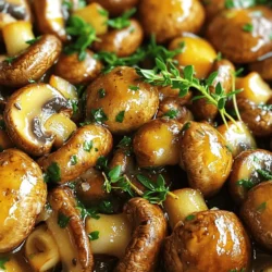 - 500g mixed mushrooms (cremini, shiitake, and button mushrooms), sliced - 4 tablespoons unsalted butter - 4 garlic cloves, minced - 1 tablespoon fresh thyme leaves (or 1 teaspoon dried thyme) - Salt and pepper to taste - 1 tablespoon lemon juice - Fresh parsley, chopped (for garnish) Using quality ingredients makes a big difference. Fresh mushrooms bring out the best flavor. Look for firm, unblemished mushrooms. This ensures your dish tastes amazing. If you cannot find fresh thyme, dried thyme works well. Just use less. You can also swap mushrooms. Try portobello or oyster mushrooms for a different taste. For a dairy-free version, use olive oil instead of butter. It adds a nice flavor too. Remember, the right ingredients create the best results for your browned butter garlic thyme mushrooms. Check the [Full Recipe] for more details. To make the best browned butter garlic thyme mushrooms, follow these steps carefully. Cooking the Browned Butter 1. Start by melting the unsalted butter in a large skillet over medium heat. 2. Watch the butter closely as it begins to foam. 3. Keep swirling the pan gently. You want the butter to turn a nice golden brown. 4. This process takes about 4 to 5 minutes. 5. Pay attention to the nutty aroma; it tells you the butter is ready. 6. Be careful not to burn the butter, as it can turn bitter. Tips for Perfect Butter Color - Use a light-colored pan. This helps you see the butter color change. - If you see brown bits forming at the bottom, that’s a good sign. - Always keep the heat on medium to avoid burning. Cooking the Mushrooms 1. Once your butter is browned, add the minced garlic. 2. Sauté the garlic for about 30 seconds. Stir constantly to keep it from burning. 3. Add the sliced mushrooms to the skillet. Toss them well in the garlic-butter mix. 4. Cook the mushrooms for about 5 to 7 minutes. They should become browned and tender. 5. Stir occasionally to ensure even cooking. 6. After they’re cooked, sprinkle fresh thyme over the mushrooms. 7. Season with salt and pepper to taste. 8. Finally, drizzle lemon juice on top and stir. Cook for one more minute. 9. Remove from heat, and garnish with chopped parsley before serving. Enjoy this easy and delicious recipe from the Full Recipe! Selecting the best mushrooms for this recipe Start with fresh mushrooms. Look for firm ones that feel heavy for their size. Choose a mix like cremini, shiitake, and button. This blend gives a rich flavor and nice texture. Avoid mushrooms with dark spots or sliminess; they are old and not good. How to enhance flavor with additional herbs While thyme is great, you can add other herbs too. Try rosemary or oregano for a different taste. Fresh herbs work best. Chop them finely and add them just before serving. This keeps their bright flavor intact. Common mistakes to avoid Do not overcrowd the pan. If you pack mushrooms too tightly, they will steam instead of brown. Cook in batches if needed. Also, be careful with the butter. Watch it closely to avoid burning. You want golden brown, not black. Lastly, do not forget to season. A pinch of salt and pepper makes a big difference in flavor. For a full recipe with detailed cooking steps, check out the [Full Recipe]. {{image_2}} You can play with this recipe in fun ways. First, think about adding other vegetables or proteins. Spinach, asparagus, or even sweet bell peppers work great. They add color and nutrients. If you want protein, grilled chicken or shrimp fits nicely. Just cook them before adding the mushrooms. Next, let’s talk about changing the herbs and spices. You can swap thyme for rosemary or oregano. Each herb brings a unique flavor. Try adding a pinch of red pepper flakes for a bit of heat. Experimenting with spices can make this dish your own. For those who are vegan or dairy-free, you can still enjoy this dish! Use olive oil instead of butter. It adds a rich flavor. You can also replace the lemon juice with lime juice for a fresh twist. The essence of this recipe stays intact, and it fits your dietary needs. These variations keep the dish exciting. You can find the full recipe in this article to explore the classic version. To keep your browned butter garlic thyme mushrooms fresh, store leftovers in an airtight container. Wait for them to cool down before sealing the lid. They will stay good in the fridge for up to three days. If you want to save them for longer, freezing is a great option. Place cooled mushrooms in a freezer-safe bag or container. Make sure to label the bag with the date. They can last up to three months in the freezer. When you are ready to enjoy them again, reheating is easy. For the best results, heat them in a skillet over medium heat. You can add a splash of water or broth to keep them moist. Stir until they are heated through, about 5 minutes. This method will help keep their flavor and texture intact. For a quick meal, you can also microwave them. Use a microwave-safe dish and cover it with a damp paper towel. Heat in short bursts of 30 seconds, stirring in between, until warm. Enjoy your delicious mushrooms without losing quality! For the full recipe, check out the link. Can I use dried mushrooms instead of fresh? Yes, you can use dried mushrooms. Just remember to rehydrate them first. Soak them in warm water for about 20-30 minutes. This will help them regain their texture and flavor. How long will leftovers last in the fridge? Leftovers can last for about three to four days in the fridge. Store them in an airtight container. When reheating, warm them gently to keep the mushrooms tender. What dishes pair well with this recipe? These mushrooms taste great with pasta, rice, or grilled meats. They also work well as a topping for steak or as a filling in a savory tart. You can even serve them on toast for a quick snack. Can I prepare this dish in advance? You can prepare the mushrooms a few hours ahead. Just reheat them gently before serving. The flavors will deepen, making them even tastier. For the best results, cook them fresh if you can. For the full recipe, check out the details above. Enjoy your cooking! In this blog, we covered how to make browned butter garlic thyme mushrooms. We looked at the key ingredients and their quality, plus substitutes. You learned cooking steps for perfect butter and mushrooms, along with expert tips. We discussed fun ways to change the recipe and proper storage methods. Finally, we answered common questions. Try this dish to impress friends and family. Enjoy the rich flavors that come from simple steps. Happy cooking!