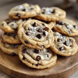 - 1 cup unsalted butter - 1 cup brown sugar, packed - 1/2 cup granulated sugar - 2 large eggs - 2 teaspoons vanilla extract - 3 cups all-purpose flour - 1 teaspoon baking soda - 1/2 teaspoon salt - 1 1/2 cups semi-sweet chocolate chips - Optional: Flaky sea salt for topping To make the best brown butter chocolate chip cookies, you need great ingredients. Each one plays a big role in the taste and texture of your cookies. The unsalted butter is vital. It gives the cookies a rich flavor. Brown sugar adds a warm, caramel note. Granulated sugar helps with the cookie's crispness. The two large eggs bind the dough together. They also help the cookies rise. Vanilla extract gives a lovely aroma and enhances the flavor. All-purpose flour is the main base. Baking soda helps the cookies rise and stay soft. Salt balances the sweetness. Finally, semi-sweet chocolate chips are a must. They bring a sweet bite to every cookie. If you want to add a sprinkle of flaky sea salt on top, it enhances the flavor even more. Gather these ingredients, and you'll be on your way to baking a cookie that everyone loves! To start, melt the butter in a medium saucepan over medium heat. Keep stirring constantly. You will see the butter begin to foam. Watch closely as it turns a deep golden brown. You will smell a nutty aroma that tells you it’s ready. Remove it from the heat and let it cool slightly. In a large mixing bowl, combine the brown butter, brown sugar, and granulated sugar. Whisk them until smooth and creamy. Next, add the eggs one at a time. Beat well after each egg. Then mix in the vanilla extract until it is fully combined. In another bowl, whisk together the flour, baking soda, and salt. Gradually add the dry mix to the wet mixture. Fold gently until just combined. Now stir in the semi-sweet chocolate chips. Chill the dough for 30 minutes to an hour. While it chills, preheat your oven to 350°F (175°C) and prepare two baking sheets with parchment paper. Once chilled, use a cookie scoop or tablespoon to portion the dough onto the prepared baking sheets. Leave about 2 inches between each cookie. If you like, lightly sprinkle them with flaky sea salt. Bake the cookies for 10-12 minutes. The edges should be golden, but the centers remain soft. After baking, let them cool on the sheets for 5 minutes before moving them to a wire rack. Chilling the dough is key. It helps the cookies hold their shape. If you skip this step, the cookies may spread too much. I recommend chilling for 30 minutes to an hour. Baking time can also change based on your oven. Some ovens run hot, while others are cooler. Start with 10 minutes. Check for golden edges and soft centers. You can add nuts like walnuts or pecans for crunch. They pair well with the chocolate. You can also try different chocolate types. Dark chocolate adds a rich flavor, while milk chocolate is sweeter. Using high-quality chocolate chips makes a big difference. They melt better and taste richer. Always choose chocolate that you love to eat straight from the bag. Serve the cookies on a nice platter. Stack them high for a tempting look. You can also sprinkle a few more chocolate chips on top. For a special touch, add flaky sea salt. It enhances the sweet flavor and looks beautiful. Enjoy the cookies warm for the best taste experience! {{image_2}} If you want a gluten-free option, you can still enjoy these cookies! Use almond flour or coconut flour instead of all-purpose flour. Almond flour gives a nice nutty taste. Coconut flour absorbs more moisture, so use less of it. When using coconut flour, try 1 cup and add an extra egg. This helps keep the dough from being too dry. You can switch up the chocolate in your cookies. Try dark chocolate chips for a richer flavor. They add a nice depth that pairs well with brown butter. If you prefer milk chocolate, that works too! It gives a sweeter taste. For a fun twist, add some white chocolate chips. The creaminess of white chocolate contrasts well with the brown butter flavor. Feel free to get creative with your cookies! You can add nuts like walnuts or pecans for a crunch. If you love caramel, chop some up and mix it in. Dried fruit like cranberries or cherries can also add a nice touch. Just remember to keep the mix-ins balanced so the cookies stay soft and chewy. To keep your cookies fresh, use air-tight containers. These containers lock in moisture. This keeps them soft and chewy. Cookie jars can be fun, but they may let air in. Air can dry out your cookies. Choose a container that seals tightly for best results. Freezing unbaked dough is a smart move! First, scoop the dough into balls. Place them on a baking sheet. Freeze the balls for about an hour. This step helps them hold their shape. Once frozen, transfer the dough balls to a freezer bag. They can last for up to three months. When you're ready to bake, just pop them in the oven. No need to thaw! Baked cookies can last for about a week at room temperature. Store them in an air-tight container. If you need them to last longer, use the fridge. They can stay fresh for about two weeks there. Just remember, the fridge can make them a bit firmer. If you prefer a soft cookie, enjoy them at room temperature! You can use salted butter, but it changes the taste. Salted butter may add too much salt to your cookies. If you choose to use it, reduce the added salt in the recipe. This helps balance the flavors. Unsalted butter is best for baking as you control the salt level. Cookies can spread too much for a few reasons. Using too much butter or not chilling the dough can cause this. Make sure you measure your butter correctly. Chilling the dough for at least 30 minutes helps firm it up. If you see spreading, try adding a bit more flour to the dough. Look for golden edges and soft centers. The cookies will look slightly underbaked in the middle. They will continue to cook on the baking sheet after you take them out. For best results, let them cool for a few minutes before moving them. You can use white sugar or coconut sugar instead of brown sugar. White sugar makes cookies crisper and less chewy. Coconut sugar adds a hint of caramel flavor but may change the texture. If you swap sugars, keep an eye on the baking time and dough consistency. Making brown butter chocolate chip cookies is fun and rewarding. You learned about key ingredients and step-by-step instructions for perfect cookies. Chilling the dough is essential, and you have tips for flavor and presentation. Variations, like gluten-free options, let you customize your treat. Proper storage ensures your cookies stay fresh. Enjoy baking these cookies and share them with friends. The warmth of fresh cookies brings joy to any occasion. Happy baking!