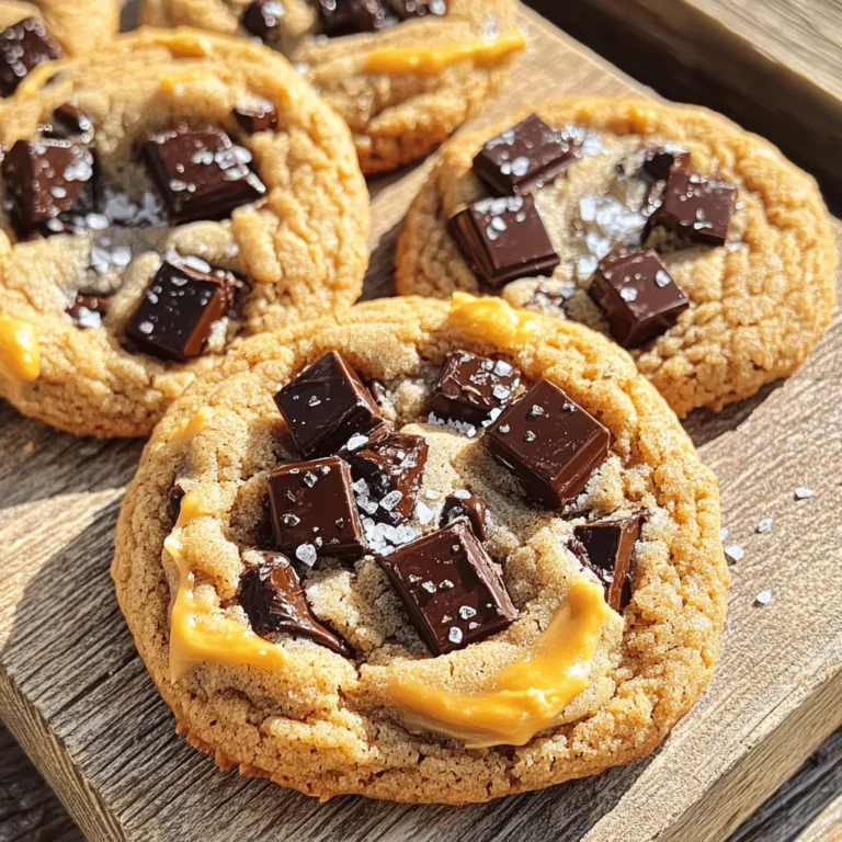 To make Brown Butter Toffee Chocolate Chunk Cookies, gather these key ingredients: - 1 cup unsalted butter - 1 cup brown sugar, packed - 1/2 cup granulated sugar - 2 large eggs - 1 teaspoon vanilla extract - 2 1/4 cups all-purpose flour - 1 teaspoon baking soda - 1/2 teaspoon salt - 1 cup toffee bits - 1 cup dark chocolate chunks (or chocolate chips) - Sea salt for sprinkling (optional) Each ingredient plays a vital role. The unsalted butter gives a rich flavor. Brown sugar adds moisture and a slight chew. Granulated sugar helps with the perfect spread. Eggs bind the mix and add fluff. Vanilla brings warmth to each bite. All-purpose flour provides structure. Baking soda helps the cookies rise. Salt enhances all the flavors. Toffee bits give a delightful crunch, and dark chocolate chunks melt into gooey pockets of joy. Finally, a sprinkle of sea salt on top adds a touch of magic. When you mix these ingredients, you create a cookie that is not just sweet but complex in flavor. Each bite offers a blend of textures and tastes that keep you coming back for more. Enjoy the process of gathering these ingredients. Each one contributes to the deliciousness of the final cookie. To start, melt the butter in a medium saucepan over medium heat. Stir it often. Keep cooking until the butter turns a lovely golden brown and smells nutty. This takes about 5-7 minutes. Don’t rush; this step adds a rich flavor. Once done, remove it from the heat and let it cool for a bit. Next, grab a large mixing bowl. Combine the packed brown sugar and granulated sugar. Pour in your cooled brown butter. Mix well until it is smooth. Now, add the eggs, one at a time, mixing after each addition. Then, stir in the vanilla extract until everything is creamy and well blended. In another bowl, whisk together the all-purpose flour, baking soda, and salt. Slowly add this dry mix to your wet ingredients. Stir just until they are combined. Be careful not to overmix; you want a nice dough texture. Cover the bowl with plastic wrap. Place it in the fridge for at least 30 minutes to an hour. This helps the dough firm up and makes shaping easier. Plus, it enhances the flavors. Preheat your oven to 350°F (175°C) and line a baking sheet with parchment paper. Scoop heaping tablespoons of dough onto the sheet, leaving about 2 inches between each cookie. If you like, sprinkle a pinch of sea salt on top for extra flavor. Bake for 10-12 minutes. The edges should be golden brown, and the centers will look set. Let them cool on the baking sheet for about 5 minutes before moving them to a wire rack. Enjoy the delightful aroma as they cool! To make brown butter, melt unsalted butter in a medium saucepan. Stir it often as it cooks. Keep an eye on it. After about 5-7 minutes, it should turn a golden brown color. The butter will have a rich, nutty smell. This step adds depth to your cookies. Make sure to cool the butter slightly before mixing it with the sugars. For soft cookies, do not overmix the dough. Mixing too much can make them tough. Use a light hand when folding in the toffee bits and chocolate chunks. This keeps them soft and chewy. If you want crisp edges, bake them a bit longer. Aim for golden edges and soft centers. Chilling the dough is key to great cookies. This step helps the flavors blend well. It also makes the dough easier to handle. Cover the bowl with plastic wrap and chill for at least 30 minutes. If you have time, chill for an hour. The longer you chill, the better your cookies will taste. {{image_2}} You can switch up the chocolate in your cookies. Dark chocolate adds rich flavor. Milk chocolate brings sweetness. White chocolate offers a creamy touch. You can even mix them! Each type gives a unique taste. Experiment to find your favorite combo. If you can't find toffee bits, don't worry! You can use chopped chocolate bars for a similar crunch. Use caramel chips for a chewy twist. For a nutty flavor, try chopped nuts. Each option makes the cookies special. Want gluten-free cookies? Swap all-purpose flour for a gluten-free blend. Make sure it has xanthan gum for texture. For vegan cookies, replace butter with coconut oil or vegan butter. Use flax eggs instead of regular eggs. These swaps keep the cookies tasty and fun! To keep your Brown Butter Toffee Chocolate Chunk Cookies fresh, use an airtight container. Place the cookies in a single layer. If you stack them, put parchment paper between each layer. This helps prevent them from sticking together. Store them at room temperature for up to one week. You can freeze the cookie dough if you want to bake later. After mixing the dough, scoop it into balls. Place the balls on a baking sheet lined with parchment paper. Freeze them for about one hour. Once frozen, transfer the cookie dough balls to a freezer bag. They can last for up to three months in the freezer. When ready to bake, you can bake straight from frozen. Just add a couple of minutes to the baking time. Baked cookies stay fresh for about one week at room temperature. If you want them to last longer, consider freezing them. Baked cookies freeze well for up to three months. Just remember to store them in an airtight container or freezer bag to keep them fresh. Yes, you can use salted butter. It will add a salty taste. If you do, skip the added salt in the recipe. This change might alter the cookie's flavor, so keep that in mind. To get chewy cookies, follow these tips: - Use brown sugar instead of all granulated sugar. - Chill your dough before baking. - Do not overbake. Pull them out when the edges are golden. These steps help keep moisture in the cookies. You can use chopped chocolate bars, nuts, or even caramel chips. Each option changes the flavor a bit, so choose what you like best. Mix it in just like you would with toffee bits. To make fewer cookies, cut the ingredients in half. This will give you about 12 cookies. You can also try using a kitchen scale for precise measurements. Adjust baking time based on cookie size to keep them perfect. This blog shared how to make delicious cookies with simple steps and ingredients. We explored the importance of using unfrozen butter, the right sugars, and how to chill your dough. You learned tips for perfect texture and variations to suit your taste. Remember, proper storage keeps your cookies fresh. With this knowledge, you can bake cookies that impress. Enjoy the sweet rewards of your hard work!