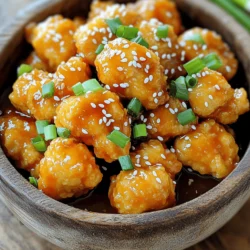 - 1 pound boneless, skinless chicken thighs, cut into bite-sized pieces - 1/2 cup all-purpose flour - 1/2 cup cornstarch - 1 teaspoon baking powder - 1 teaspoon garlic powder - 1/2 teaspoon salt - 1/4 teaspoon black pepper - 1 egg, beaten - 1/4 cup orange juice (freshly squeezed if possible) - 1/4 cup soy sauce (low sodium preferred) - 2 tablespoons honey - 1 teaspoon grated fresh ginger - 1 teaspoon sesame oil I love using boneless, skinless chicken thighs. They stay juicy and tender when cooked. The mix of flour and cornstarch creates a crispy layer you will enjoy. Baking powder makes the chicken puff up and adds to the crunch. Garlic powder, salt, and black pepper give it a nice, savory kick. The key flavorings in this dish are orange juice, soy sauce, and honey. Orange juice adds a fresh, zesty taste. Low sodium soy sauce keeps it savory without being too salty. Honey brings a touch of sweetness that balances the flavors. - Green onions - Sesame seeds Garnishes are fun! Green onions add a pop of color and a mild onion taste. Sesame seeds give a nice crunch and a nutty flavor. You can sprinkle them on top for a pretty finish. - Air fryer - Mixing bowls - Cooking utensils You need an air fryer to make this dish crisp and delicious. Mixing bowls help you combine all the ingredients easily. Using good cooking utensils makes the process smooth, so make sure you have the right tools ready! - First, gather your chicken thighs. Cut them into bite-sized pieces. - In a bowl, mix flour, cornstarch, baking powder, garlic powder, salt, and black pepper. - In another bowl, combine the beaten egg, orange juice, soy sauce, honey, ginger, and sesame oil. - Add chicken pieces to the wet mix. Make sure each piece gets coated. - Gradually add the dry mix to the chicken. Toss until all pieces are well-covered with batter. - Preheat your air fryer to 400°F (200°C) for about 5 minutes. - Place the coated chicken in the air fryer basket. Keep them in a single layer. - Cook the chicken for 12-15 minutes. Flip them halfway through for even crispiness. - For the sauce, you need extra orange juice, soy sauce, and honey. - In a small saucepan, simmer the sauce ingredients for about 5 minutes. Cook until the sauce thickens slightly. - Once the chicken is done, drizzle the sauce over it. Gently toss to coat. To get the best crispy orange chicken, cook the chicken in a single layer. This helps the hot air circulate around each piece, giving you that golden crunch. If you stack the chicken, it will steam instead of fry. For cooking time, aim for 12 to 15 minutes. If your pieces are larger, add a few extra minutes. Always flip the chicken halfway through for even cooking. If you need a soy sauce alternative, try tamari or coconut aminos. They both add a nice flavor. For gluten-free options, use gluten-free flour for the batter. You can also use gluten-free soy sauce to keep the dish safe for those with gluten allergies. To kick up the taste, add spices like paprika or cayenne. A bit of zest from an orange can also add brightness. For deeper flavor, marinate the chicken for 30 minutes before cooking. This allows the flavors to soak in, making the chicken even tastier. {{image_2}} You can change up the flavors in your orange chicken. Try adding sriracha or chili flakes for heat. A little spice makes the dish exciting. You can also swap orange juice for other citrus juices like lime or lemon. Each juice brings a different taste, letting you explore new flavors. If you want a lighter option, try air fryer cauliflower instead of chicken. Simply coat the cauliflower in the same batter and cook it. You can also make a vegetarian version with tofu. Just press the tofu to remove moisture and cut it into cubes. This way, you can enjoy the same great flavor without the meat. Pair your crispy orange chicken with rice or noodles for a full meal. White rice, fried rice, or even whole grain options work well. Add some steamed broccoli or snap peas on the side for color and crunch. These sides balance the dish and make it more satisfying. To store leftover orange chicken, let it cool first. Place it in an airtight container. Make sure to keep it in the fridge. It will last for about three days. If you want to keep it longer, freezing is a better choice. When freezing cooked chicken, use freezer-safe bags or containers. Remove as much air as possible. This helps prevent freezer burn. For best texture, eat frozen orange chicken within three months. To reheat, thaw it overnight in the fridge. Then, warm it in the air fryer. This keeps the chicken crispy. For meal prep, consider cooking chicken in advance. Store cooked chicken separately from the sauce. This helps keep everything fresh. You can also pre-chop veggies or prepare rice. This way, you make meal assembly quick and easy. How long can I keep leftover orange chicken? You can keep leftover orange chicken in the fridge for three to four days. Make sure to store it in an airtight container. Reheat it in the air fryer or oven to keep it crispy. Can I use chicken breast instead of thighs? Yes, you can use chicken breast. However, thighs are juicier and more flavorful. If you choose breast, watch the cooking time to prevent dryness. What temperature is best for cooking chicken in an air fryer? The best temperature for cooking chicken in an air fryer is 400°F (200°C). This high heat helps create a crispy outside while keeping the inside juicy. Why is my chicken not getting crispy? Your chicken may not be crispy if it’s overcrowded in the basket. Make sure to cook it in a single layer. Also, check that your batter is thick enough and that you have enough oil. Calories and macros for crispy orange chicken One serving of crispy orange chicken has about 350 calories. You get around 20 grams of protein, 15 grams of fat, and 30 grams of carbs. This meal can fit well into a balanced diet. Health benefits of air-frying vs deep-frying Air-frying uses less oil than deep-frying. This means fewer calories and fat. It also keeps the chicken crispy without adding extra grease, making it a healthier choice. You learned how to make crispy orange chicken in an air fryer. We covered main ingredients, cooking steps, and helpful tips. Remember, adjust cooking times for the best results. Try adding your favorite spices for a twist. Keep leftovers stored properly to enjoy later. By following this guide, you can make delicious meals that fit your taste. Have fun cooking and experimenting with your own variations!
