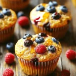To make these fluffy berry oatmeal breakfast muffins, gather the following: - 1 cup rolled oats - 1 cup Greek yogurt (plain or vanilla) - 2 large eggs - 1/2 cup honey or maple syrup - 1/2 cup milk (dairy or non-dairy) - 1 teaspoon vanilla extract - 1 teaspoon baking powder - 1/2 teaspoon baking soda - 1/4 teaspoon salt - 1 cup mixed berries (blueberries, raspberries, or chopped strawberries) - Optional: 1/4 cup chopped nuts (e.g., walnuts or almonds) Each muffin offers a good balance of nutrients. Here’s what you get per muffin: - Calories: 130 - Protein: 5g - Carbohydrates: 20g - Fat: 4g - Fiber: 2g - Sugar: 5g These muffins are a tasty and healthy choice for breakfast! You can easily adapt this recipe to fit your needs: - Dairy-Free: Use coconut yogurt in place of Greek yogurt and almond milk instead of regular milk. - Nut-Free: Skip the nuts or use seeds like sunflower or pumpkin seeds for crunch. These swaps keep the muffins delicious while meeting dietary needs! Start by preheating your oven to 350°F (175°C). This step is key for even baking. Next, take a muffin tin and line it with paper liners. If you don’t have liners, lightly grease the tin with oil or butter. This helps the muffins come out easily after baking. In a large mixing bowl, combine the rolled oats, Greek yogurt, and eggs. Then add honey or maple syrup, milk, and vanilla extract. Mix these well until they blend together. In a separate bowl, whisk together the baking powder, baking soda, and salt. This helps to evenly distribute the leavening agents. Gradually fold this dry mix into the wet ingredients. Be gentle here. Overmixing can make the muffins tough. Finally, add in the mixed berries and nuts if you choose. Stir carefully to keep the berries intact. Spoon the batter into the prepared muffin tin, filling each cup about two-thirds full. This gives them room to rise without spilling over. Bake the muffins for 18 to 20 minutes. To check if they are done, insert a toothpick into the center of a muffin. If it comes out clean, they are ready. Let the muffins cool in the tin for 5 minutes. After that, transfer them to a wire rack to cool completely. Enjoy your warm, fluffy breakfast muffins! To get fluffy muffins, use fresh baking powder and baking soda. These help the muffins rise. Mix the wet and dry ingredients separately. This keeps the baking powder active until baking. Do not overmix the batter. Stir until just combined. This keeps air in the batter, making it fluffy. When mixing, start with the wet ingredients first. Use a large bowl for this. Then, add the dry mix gradually. Stir gently to combine. Be careful not to beat the batter. This makes the muffins dense. For added texture, fold in berries and nuts last. This keeps them intact and evenly spread. Serve your muffins warm for the best taste. A drizzle of honey adds sweetness. You can also add a dollop of yogurt on top. Fresh berries make a lovely touch. For a special twist, try a sprinkle of cinnamon. It brings warmth and flavor. Enjoy these muffins with your favorite drink! {{image_2}} You can add many fruits to your breakfast muffins. Bananas are a great choice. They make the muffins sweet and moist. You can mash one ripe banana and mix it into the wet ingredients. Apples also work well. Chop them into small pieces and add them to the batter. Other fruits like peaches, pears, or even diced mango can bring a nice twist to your recipe. Spices can enhance the flavor of your muffins. Adding a teaspoon of cinnamon gives warmth and sweetness. It pairs well with fruits like apples and bananas. Nutmeg is another great option. A pinch can add depth and a cozy feel to your muffins. Feel free to mix and match spices to find your favorite blend. If you want to change the sweetness, try different sweeteners. Agave syrup is a nice alternative. It is sweet and easy to mix in. Coconut sugar is another option. It has a caramel-like flavor that adds richness. You can also use stevia or monk fruit sweetener for a lower-calorie option. Adjust the amount based on your taste. Store your muffins at room temperature for the best taste. Place them in an airtight container. This keeps them fresh for about three days. If your kitchen is warm or humid, consider placing them in the fridge. This can help them last up to a week. Just remember, cold muffins may lose some fluffiness. Freezing muffins is a smart option. First, let them cool completely. Then, wrap each muffin in plastic wrap. Place them in a freezer bag, removing as much air as possible. They stay fresh for up to three months. When you are ready to eat one, take it out and let it thaw at room temperature. You can also microwave it for a quick warm-up. Just heat for about 15-20 seconds. These breakfast muffins have a good shelf life. At room temperature, they last about three days. In the fridge, they can stay fresh up to a week. If frozen, they can last for three months. Always check for mold or off smells before eating. If you follow these tips, you’ll enjoy tasty muffins every time! Yes, you can make these muffins ahead of time. I love prepping them for busy mornings. Just bake the muffins and let them cool. Then, store them in an airtight container. They stay fresh for about three days at room temperature. You can also freeze them for up to three months. To enjoy them later, just thaw and warm them in the oven or microwave. To make these muffins gluten-free, swap the rolled oats for certified gluten-free oats. You can also use a gluten-free all-purpose flour blend. Make sure to check the labels for hidden gluten in other ingredients, like baking powder. Using gluten-free oats still gives you the fluffy texture you want in your muffins. To keep your muffins from sinking, avoid overmixing the batter. Mix until just combined. Also, make sure to measure your baking powder and baking soda accurately. Old leavening agents can cause sinking. Lastly, don’t skip the eggs; they help bind the batter and add lift. These easy breakfast muffins are simple and fun to make. We covered key ingredients, like nutritious fruits and spices. I shared step-by-step instructions, from mixing to baking. You learned tips for fluffy muffins and great serving ideas. With variations and storage tips, you can adapt these muffins to your taste. Overall, these muffins make breakfast quick and tasty. Experiment with flavors and enjoy your creations!