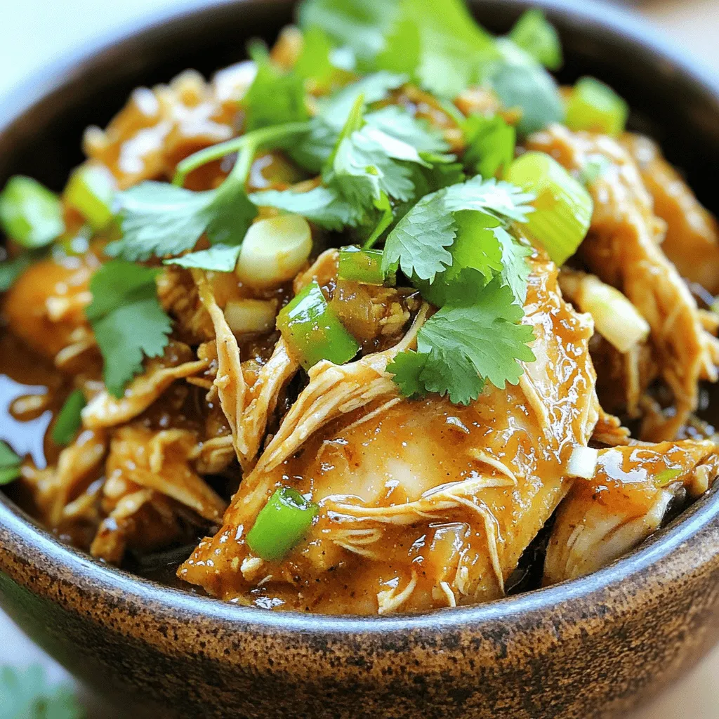 To make this dish, you need a few key items. Here’s what you need: - 4 chicken thighs (skinless and bone-in) - 1 tablespoon olive oil - 1 onion, chopped - 4 cloves garlic, minced - 2-3 scallions, chopped - 1-2 habanero peppers (depending on desired heat level), chopped - 1 teaspoon fresh ginger, grated - 2 teaspoons dried thyme - 2 teaspoons allspice - 1 tablespoon brown sugar - 1 tablespoon soy sauce - 2 tablespoons lime juice - Salt and pepper to taste - Fresh cilantro for garnish These ingredients come together to create a bold flavor. The chicken thighs are juicy and tender, making them perfect for this recipe. While the main ingredients shine, some optional items can boost the taste. Consider adding: - Pineapple chunks for sweetness - Bell peppers for extra crunch - Coconut milk for creaminess - Extra lime zest for brightness These ingredients can enhance the dish and add unique flavors. Feel free to mix and match based on your taste. Jerk chicken is all about the heat. The habanero peppers provide a kick. Adjust the spice level by changing the amount you use. - For mild jerk chicken, use one habanero or skip it. - For medium heat, use two habaneros. - For extra heat, go for three. You can also remove the seeds from the peppers. This can help reduce the spiciness while still keeping the flavors. Enjoy adjusting the heat to suit your palate! First, gather your ingredients. You need garlic, scallions, habanero peppers, ginger, thyme, allspice, brown sugar, soy sauce, and lime juice. In a bowl, mix these well. This will create a tasty marinade. The blend of spices gives the chicken its bold flavor. Next, take your chicken thighs. Rub the marinade all over the chicken. Make sure each piece is covered well. For the best taste, cover and refrigerate the chicken. Let it marinate for at least 30 minutes. Longer is better, so overnight is ideal. Now, heat olive oil in a skillet over medium heat. Place the marinated chicken in the skillet. Sear each side for about 3-4 minutes until browned. This step adds extra flavor but is not required. If you skip it, your chicken will still taste great. Transfer the chicken to your slow cooker. Pour any leftover marinade over the chicken. Add chopped onions and sprinkle with salt and pepper. Cover the slow cooker and cook. Set it on high for 3-4 hours or low for 6-8 hours. The chicken should be tender and fully cooked when done. Once cooked, use two forks to shred the chicken right in the slow cooker. This allows the chicken to soak up the juices. Stir everything well to mix it. Serve the jerk chicken hot. Top with fresh cilantro for a pop of color and flavor. Enjoy your easy and flavorful dish! Marinating is key for great jerk chicken. Start by mixing your marinade well. Use garlic, scallions, and habanero peppers for bold flavor. Make sure to coat the chicken thighs fully. The longer you marinate, the better the taste. Aim for at least 30 minutes but try overnight for the best results. Store the chicken in the fridge while it marinates. This keeps it fresh and safe. Adjust the spice to fit your taste. Habanero peppers bring heat. Use one for mild and two for more spice. If you want less heat, remove the seeds from the peppers. You can also use bell peppers for a milder flavor. Taste your marinade before using it. This way, you can tweak it as needed. Remember, you can always add more spice later, but it’s hard to take it away. Searing the chicken before slow cooking adds depth to the flavor. Heat olive oil in a skillet and brown the chicken on both sides. Just 3 to 4 minutes per side is enough. This step is optional but makes a big difference. It locks in juices and creates a nice crust. If you skip it, your chicken will still taste good, but it won't have that extra richness. {{image_2}} If you want to switch up your jerk chicken, you can use other cuts. Chicken breasts work well but may dry out faster. Drumsticks can add a fun twist, giving you juicy bites. Just remember, cooking times may change based on the cut you choose. Check for doneness with a meat thermometer. Aim for 165°F to keep it safe. For a meat-free option, try using jackfruit or tofu. Jackfruit mimics the texture of pulled chicken well. Use firm tofu to soak up all the flavors. Marinate them just like the chicken. Cook in the slow cooker until tender. You’ll get a tasty, plant-based jerk dish that everyone can enjoy. Adjusting the heat level is easy. If you like spicy food, add more habanero peppers. For a milder dish, use fewer or remove the seeds. You can also swap in jalapeños for a different flavor. Experiment with the spice to find what suits your taste. Everyone's palate is unique, so make it your own! For best taste, store your jerk chicken in the fridge. Place it in an airtight container. It will stay fresh for up to 4 days. Make sure it cools down before sealing. This helps keep the moisture locked in. You can freeze jerk chicken for longer storage. Place it in a freezer-safe bag or container. Remove as much air as you can before sealing. It will last for about 3 months in the freezer. Label the bag with the date. This way, you know when to use it. When you are ready to eat the leftovers, you can reheat them easily. Use the microwave or stovetop. If using a microwave, heat in short bursts. Stir between each burst to ensure even heating. On the stovetop, place the chicken in a pan over low heat. Add a splash of water or broth to keep it moist. Stir often until it is hot all the way through. Enjoy the same great flavor again! You can serve Slow Cooker Jerk Chicken with many sides. Here are some great options: - Rice and peas - Fried plantains - Coleslaw - Grilled vegetables - Cornbread These dishes complement the spicy flavor of the jerk chicken. Enjoying them together makes a full meal. To serve more people, you can easily adjust the recipe. Here’s how: - Double the amount of chicken thighs. - Increase the marinade's ingredients by the same amount. - Keep the same cooking time, but check the chicken for doneness. This way, you can serve a crowd without losing any flavor. Yes, you can use other methods! Here are some ways to cook jerk chicken: - Grilling: Give it a smoky flavor by grilling the marinated chicken. - Baking: Spread the chicken on a baking sheet and bake at 375°F for about 40 minutes. - Stovetop: Sear the chicken in a skillet and then simmer with the marinade. Each method brings out unique tastes, so try them all! Jerk chicken comes from Jamaica. It has roots in the Taino and Arawak tribes. They used spices to preserve meat. Today, jerk chicken is famous for its spicy, rich flavor. The marinade often includes ingredients like allspice and Scotch bonnet peppers, which are key to its unique taste. In this guide, I covered how to make slow cooker jerk chicken. We explored the main and optional ingredients, along with adjusting spice levels. The step-by-step instructions showed how to prepare, marinate, and cook your chicken. I shared tips for the best flavor and offered helpful variations and storage info. With these easy steps, you can enjoy tasty jerk chicken any time. Start cooking and have fun with this delicious dish!