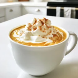 To make a delicious Pumpkin Spice Chai Latte, gather these simple ingredients: - 2 cups almond milk (or your preferred milk) - 1/2 cup brewed chai tea (strong) - 1/4 cup pure pumpkin puree - 2 tablespoons maple syrup (or honey) - 1 teaspoon pumpkin pie spice - 1/2 teaspoon vanilla extract - Whipped cream (for topping, optional) Each ingredient plays a key role in creating a warm and cozy drink that you will love. Almond milk gives a creamy base. The strong chai tea adds rich flavor. Pumpkin puree brings a smooth texture and a hint of sweetness. Maple syrup or honey sweetens the drink, while pumpkin pie spice gives it that classic fall taste. The vanilla extract adds a touch of warmth. Feel free to mix and match these ingredients. You can use any milk you enjoy. If you want a sweeter drink, add more syrup or honey. Don't hesitate to adjust the spices to your taste. This recipe is all about making it your own! First, pour 2 cups of almond milk into a small saucepan. Heat it over medium heat. Stir it often to keep it from burning. You want it steaming, not boiling. This step gives your latte a creamy base. In a bowl, combine 1/4 cup of pure pumpkin puree, 2 tablespoons of maple syrup, 1 teaspoon of pumpkin pie spice, and 1/2 teaspoon of vanilla extract. Whisk these ingredients together until you achieve a smooth consistency. This mixture brings rich flavor to your latte. Now, add 1/2 cup of strong brewed chai tea to the saucepan with the warm almond milk. Stir it well to mix. Next, gradually add the pumpkin blend to the chai and almond milk mixture. Use an electric frother or whisk to create a light foam on top. Pour your pumpkin spice chai latte into cups. If you like, top with whipped cream. Finish with a sprinkle of pumpkin pie spice for an elegant touch. Enjoy your creation! For this Pumpkin Spice Chai Latte, I love using almond milk. It adds a nice nutty flavor. Almond milk is also lower in calories. If you prefer other milks, you can use oat milk or soy milk. These choices still give a great taste and froth well. Dairy options like whole milk or cream work too, but they add more calories. Frothing your milk makes your drink special. To get the best foam, heat your milk but do not let it boil. Use a whisk or an electric frother. If you don’t have a frother, a jar with a lid works. Just shake it well for a few minutes. This method creates a lovely foam, making your latte fun to drink! Sweetening your latte is easy. You can add maple syrup or honey to taste. Start with two tablespoons and adjust as needed. For spice, feel free to play around! If you want a stronger pumpkin flavor, add more pumpkin puree. If you love spice, increase the pumpkin pie spice a bit. Be brave and try different flavors to find your perfect mix! {{image_2}} To make a vegan version of this drink, start with almond milk. You can swap out any milk for almond. If you want an extra creamy taste, try coconut milk. Instead of honey, use maple syrup. It keeps the flavor rich and sweet. This way, your latte stays vegan and delicious. You can mix your own spice blend. If you want more warmth, add a bit of nutmeg or ginger. For a milder taste, reduce the amount of pumpkin pie spice. You can also use different chai teas. Try a vanilla chai for a sweeter note or a spicy chai for more kick. Experiment and find what you love! To make this drink cold, start with brewed chai tea. Let it cool to room temperature, then chill it in the fridge. For the milk, use cold almond milk. Mix your pumpkin blend and chai together, and pour it over ice. Top with whipped cream and a sprinkle of spice. This refreshing drink is perfect for warm days! To store leftovers, pour your pumpkin spice chai latte into a clean container. Seal it tightly with a lid. This keeps it fresh and safe. You can keep it in the fridge for up to two days. After that, the flavors may fade. For reheating, the best method is to use the stove. Pour the latte into a small pot. Heat over low to medium heat. Stir often to prevent burning. You can also use a microwave. Heat in short bursts of 30 seconds. Stir in between to help mix everything. This keeps your latte creamy. Avoid letting it boil. Boiling can cause the ingredients to separate. To save time, prep your ingredients in advance. You can make the pumpkin blend a day before. Store it in the fridge in a sealed container. This makes assembly quick on busy days. Just heat the almond milk, mix in the chai and pumpkin blend, and froth. This way, you enjoy a tasty drink without the wait. Pumpkin spice is a mix of warm spices. It usually has cinnamon, nutmeg, ginger, and allspice. This blend gives a cozy flavor. It's popular in fall recipes, especially in lattes and desserts. You can often find it in stores, or you can mix your own at home. Yes, you can use different types of tea. Chai tea works best for a rich flavor. You can also try green tea or even herbal teas if you want. Each tea adds a unique taste. Just keep in mind that chai tea has strong spices, which pair well with pumpkin. To make the drink sugar-free, use sugar alternatives. Stevia or erythritol are good options. You can use about half the amount of these sweeteners, as they are sweeter than sugar. Taste as you go to find your perfect sweetness level. This way, you enjoy the drink without added sugar. This blog post showed you how to create a delicious Pumpkin Spice Chai Latte. You learned about the key ingredients, from almond milk to pumpkin puree. The step-by-step guide helped you master the making process. I offered tips on choosing milk and perfecting foam. Variations and storage info ensure your latte stays fresh and tasty. Enjoy this cozy drink, whether warm or iced. With these simple steps and ideas, you can delight in a comforting treat any time. Happy brewing!