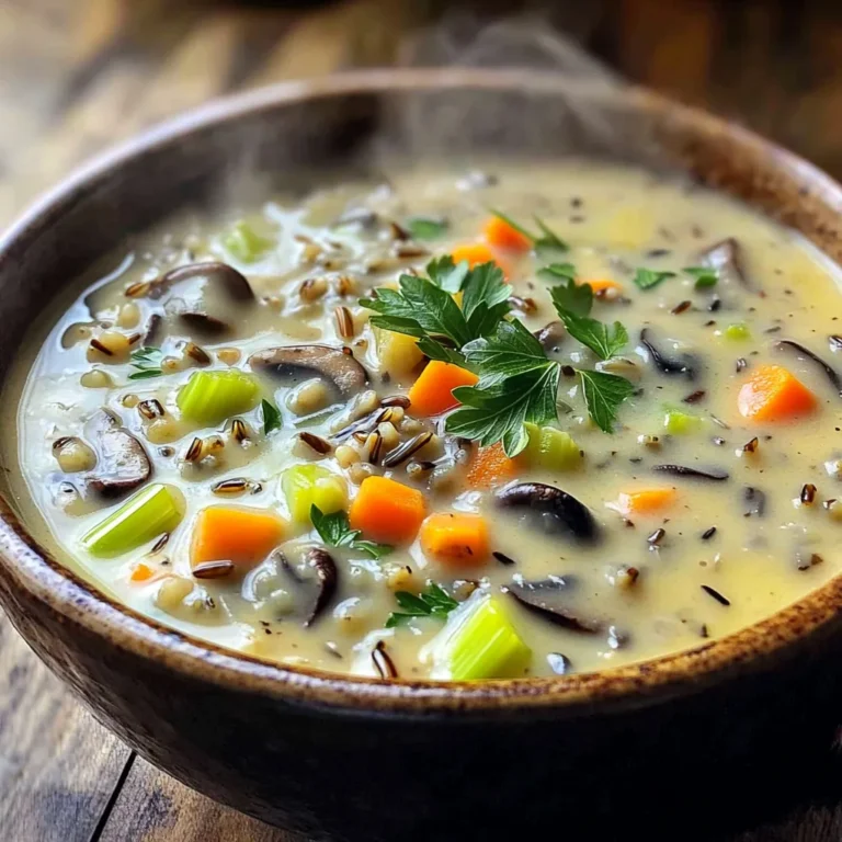- 1 cup wild rice, rinsed and drained - 1 tablespoon olive oil - 1 medium onion, diced - 3 cloves garlic, minced - 2 cups mushrooms, sliced (such as cremini or button) - 2 medium carrots, diced - 2 celery stalks, diced - 1 teaspoon dried thyme - 1 teaspoon dried rosemary - 6 cups vegetable broth - 1 cup heavy cream (or coconut cream for a dairy-free option) - Salt and pepper to taste - Fresh parsley, chopped (for garnish) These ingredients create a rich, creamy soup full of flavor. Wild rice gives a nutty taste and chewy texture. The olive oil enhances the flavor of the sautéed vegetables. Using onion and garlic adds depth to the soup. Mushrooms provide earthiness, while carrots and celery add sweetness and crunch. Thyme and rosemary bring an aromatic touch to the mix. For a creamy finish, heavy cream or coconut cream works wonders. The choice of broth brings everything together, making it savory. Lastly, fresh parsley brightens the dish and adds a lovely color. Gather these ingredients before you start. It makes cooking smoother and more fun. Sautéing the Vegetables First, heat 1 tablespoon of olive oil in a skillet over medium heat. Add 1 medium diced onion. Cook until it turns soft and clear, about 5 minutes. Next, add 3 cloves minced garlic and 2 cups sliced mushrooms. You can use cremini or button mushrooms. Then, add 2 diced carrots and 2 diced celery stalks. Cook for another 5 to 7 minutes. Stir often until the veggies start to soften. This step builds great flavor! Transferring to the Slow Cooker Once the vegetables are ready, transfer them to your slow cooker. Now, rinse and drain 1 cup of wild rice. Add it to the slow cooker with the veggies. Sprinkle in 1 teaspoon dried thyme and 1 teaspoon dried rosemary. Pour in 6 cups of vegetable broth. This will create a rich base for your soup. Setting Up the Slow Cooker Cover the slow cooker with its lid. If you want to cook slowly, set it to low heat. If you’re in a hurry, set it to high heat. Cooking Time and Temperatures Let it cook on low for 6 to 8 hours or on high for 3 to 4 hours. The wild rice should be tender when done. This long cooking time allows all the flavors to blend well. Adding Cream and Seasoning About 30 minutes before serving, stir in 1 cup of heavy cream. You can also use coconut cream for a dairy-free choice. Season with salt and pepper to taste. Mix well and let it heat through on low. Serving Recommendations Serve the soup hot. Top each bowl with fresh chopped parsley for a nice touch. This adds color and flavor! Enjoy your creamy wild rice mushroom soup with some crusty bread. Using Fresh Herbs vs. Dried Fresh herbs add brightness to the soup. Use them if you can. For best flavor, add fresh parsley at the end. Dried herbs work well too. Just use less, as they are stronger. A teaspoon of dried thyme or rosemary is perfect. Recommended Mushroom Varieties Mushrooms give depth to the soup. I love using cremini or button mushrooms. They blend well with other flavors. If you want something special, try shiitake mushrooms. They add a rich, umami taste. Adjusting Creaminess Levels To make the soup creamier, add more cream. Start with one cup and taste. If you want it richer, add another half cup. Adjust based on your preference. Coconut cream is a great dairy-free option. Thickening Tips if Needed If the soup is too thin, don't worry! You can thicken it easily. Blend a cup of soup until smooth, then stir it back in. This gives a nice texture. Another option is to add a slurry of cornstarch and water. Cleaning the Slow Cooker Cleaning your slow cooker is easy. Let it cool down before washing. Use warm, soapy water for the insert. Avoid using steel wool, as it can scratch. For stuck-on bits, soak the insert for a bit. Optimal Cooking Settings For this soup, low heat works best. Cook on low for 6-8 hours. If you’re short on time, high heat cooks it in 3-4 hours. Just remember, the low setting gives better flavor. {{image_2}} Dairy-Free Options: Coconut Cream If you want a creamy soup but avoid dairy, try coconut cream. Simply swap the heavy cream for one cup of coconut cream. This adds a rich flavor and a hint of sweetness. Your soup will still be thick and tasty. Gluten-Free Alternatives This soup is naturally gluten-free. Just be sure to check your vegetable broth. Some brands may contain gluten. Always choose a certified gluten-free broth to keep the soup safe for those with gluten sensitivities. Adding Protein: Chicken or Tofu Want to make the soup heartier? Add cooked chicken or tofu. If you choose chicken, shred it and stir it in before serving. For tofu, cut it into cubes and add it to the slow cooker during the last hour of cooking. Both options will give you a filling meal. Incorporating Spices: Cayenne or Nutmeg To change the flavor, add spices like cayenne or nutmeg. Cayenne gives a nice kick if you like heat. Start with a pinch and adjust to taste. Nutmeg adds warmth and depth to the soup. Just a little goes a long way. Spring Options: Asparagus or Peas In spring, add fresh asparagus or peas for a bright touch. Chop the asparagus into bite-sized pieces and stir it in during the last hour. Peas can be added at the same time. They add color and sweetness. Fall Favorites: Pumpkin or Squash In the fall, make it cozy with pumpkin or squash. Use pureed pumpkin or diced squash. Add it to the slow cooker with the broth. This adds a lovely creaminess and a hint of sweetness that pairs well with the mushrooms. To keep your Slow Cooker Creamy Wild Rice Mushroom Soup fresh, use airtight containers. Glass jars or plastic containers work great. Fill them while the soup is still cool. Leave some room at the top for expansion if freezing. When you store the soup in the fridge, it lasts about 4-5 days. For longer storage, freeze it. In the freezer, it can last up to 3 months. Just make sure to label the containers with the date. For reheating, the best method is on the stove. Pour the soup into a pot and heat it on low. Stir often to avoid sticking. You can also use a microwave. Heat in short bursts, stirring in between. After storage, the soup may be thicker. You can add a splash of broth or water to adjust the consistency. Stir well after adding liquid. You can keep the soup in the fridge for 4-5 days. In the freezer, it stays good for about 3 months. Always check for signs of spoilage. If it smells off or has mold, throw it out. Look for changes in color or texture as well. If the soup looks very different than when you made it, it's best to discard it. Always prioritize safety when it comes to food! Can I use brown rice instead of wild rice? You can use brown rice, but it will change the texture. Wild rice has a nutty flavor and chewy bite. Brown rice is softer and cooks faster. If you use brown rice, reduce the cooking time to 4-6 hours on low. How can I make the soup spicier? Add crushed red pepper flakes or a dash of hot sauce. You can also use fresh jalapeños for a kick. Start with a small amount, then taste and adjust as you like. Can I use a stovetop instead of a slow cooker? Yes, you can make this soup on the stovetop. Just follow the same steps but cook it in a pot over medium heat. Stir often and check the rice until it's tender, about 30-40 minutes. What size slow cooker do I need for this recipe? A 6-quart slow cooker works best for this recipe. It gives enough space for the ingredients to cook evenly. If your slow cooker is smaller, you may need to adjust the recipe. What can I use instead of heavy cream? Coconut cream is a great dairy-free option. You can also use half-and-half or cashew cream for a rich taste. For a lighter option, try whole milk or unsweetened almond milk. Are there any vegetable broth alternatives? Yes, you can use homemade broth or store-bought chicken broth. If you want a richer flavor, try using mushroom broth. Just remember to adjust the salt since some broths are saltier than others. This blog post covers a delicious wild rice soup made in a slow cooker. We discussed essential ingredients like wild rice, olive oil, and fresh vegetables. The step-by-step guide helped you prepare, cook, and serve the soup perfectly. You learned tips for enhancing flavor, making dietary modifications, and storing leftovers properly. Final thoughts: Experiment with ingredients to find your perfect flavor. Enjoy your cooking!