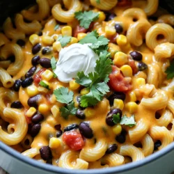 - 1 pound ground beef (or turkey) - 8 ounces elbow macaroni (or pasta of choice) - 1 can (15 oz) black beans, drained and rinsed - 1 cup diced tomatoes (canned or fresh) - 1 small onion, diced - 2 cloves garlic, minced - 1 tablespoon taco seasoning - 3 cups low-sodium chicken broth - 1 cup corn (fresh, canned, or frozen) - 1 cup shredded cheddar cheese - 1 cup shredded Monterey Jack cheese - Fresh cilantro, chopped - Sour cream for serving - Optional toppings like tortilla chips Start by heating a large pot over medium heat. Add one pound of ground beef or turkey. Cook until the meat is brown, using a spoon to break it into small bits. This should take about five to seven minutes. If there is extra fat, drain it off. Next, add one small diced onion and two minced garlic cloves to the pot. Cook these for about three to four minutes. You want the onion to turn soft and clear. This step adds great flavor to your dish. Now, it’s time to mix in the taco seasoning. Add one tablespoon and stir well to coat the meat and onion. This adds that classic taco flavor you love. Pour in three cups of low-sodium chicken broth. Bring the mixture to a simmer. This helps to cook the pasta evenly. Then, add eight ounces of elbow macaroni, one can of drained black beans, one cup of corn, and one cup of diced tomatoes. Stir everything well to mix. Cover the pot and let it cook for about ten to twelve minutes. Stir occasionally. You want the pasta to cook and absorb most of the liquid. After that, reduce the heat to low. Now, fold in one cup each of shredded cheddar cheese and Monterey Jack cheese. Stir until the cheese melts and makes the dish creamy. Season with salt and pepper to taste. When done, let it cool for a few minutes before serving. Enjoy this dish warm, topped with fresh cilantro and a scoop of sour cream! - To avoid overcooking pasta, check it a minute or two early. It should be al dente. - Taste the dish before serving. Adjust seasoning with salt, pepper, or taco seasoning. A little can make a big difference! - For a rustic look, serve the pasta directly from the pot. It feels cozy and inviting. - Pair it with tortilla chips for a fun crunch. A dollop of sour cream adds creaminess. - You can make this dish ahead. Store it in the fridge for up to three days. - To reheat, warm it on the stove over low heat. Stir it gently to keep it creamy. - For leftovers, freeze portions in airtight containers. It stays good for about three months. {{image_2}} You can change the protein in this dish easily. Ground turkey is a great choice for a leaner meal. It has less fat than beef but still gives great flavor. Chicken is another option. It cooks quickly and pairs well with taco seasoning. For a plant-based option, use meat substitutes made from soy or pea protein. These options keep the meal tasty and fun! If you're looking for gluten-free options, try using gluten-free pasta. Many brands offer great choices that cook just like regular pasta. Whole grain pasta is another healthy swap. It adds fiber and nutrients while keeping the dish filling. Both options work well in this cheesy taco pasta recipe! Adding veggies makes this dish even better. Try bell peppers, zucchini, or spinach for extra nutrients. You can also add some heat. A diced jalapeño or a sprinkle of cayenne pepper gives a spicy kick. For a fresh taste, mix in some lime juice or fresh herbs. These small changes make the dish exciting and full of flavor! After enjoying your One Pot Cheesy Taco Pasta, store any leftovers right away. Let the dish cool to room temperature first. Then, place it in an airtight container. This keeps the pasta fresh for up to three days. Be sure to label the container with the date. Always check for any off smells or changes in color before eating. If you want to save some for later, freezing is a great option. Spoon the cooled pasta into freezer-safe bags or containers. Make sure to remove as much air as possible. This helps prevent freezer burn. The dish can stay frozen for up to three months. When you're ready to eat, thaw it in the fridge overnight before reheating. To warm up your pasta without losing its creamy texture, use the stovetop. Heat it on low in a pot, stirring gently. Add a splash of chicken broth or water if it seems dry. You can also microwave it in a bowl, but cover it to keep moisture in. Heat in short bursts, stirring in between, until it's hot all the way through. Enjoy your delicious meal! One Pot Cheesy Taco Pasta lasts about 3 to 5 days in the fridge. Make sure to store it in an airtight container. Look for signs of spoilage, like a bad smell or mold. If it smells off or shows any discoloration, throw it away. Yes, you can make this dish vegetarian! Use black beans or lentils instead of ground meat. For added texture, try chopped mushrooms or tempeh. You can also add more veggies, like bell peppers or zucchini, to enhance the dish. This pasta pairs well with many sides. Consider serving it with a simple green salad for freshness. Tortilla chips add a nice crunch. You can also serve it with guacamole or salsa for extra flavor. Enjoy it with some fresh fruit for dessert! In this blog post, we explored how to make One Pot Cheesy Taco Pasta. We covered the main and additional ingredients, along with garnishes that enhance flavor. I shared easy step-by-step cooking instructions and useful tips to improve your dish. Plus, I provided variations and storage info to help you customize it. Cooking can be fun and simple! With these tips and guidance, you can enjoy a tasty meal anytime. Experiment with flavors and remember to have fun in the kitchen.