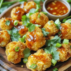 For these tasty wings, gather the following items: - 1 large head of cauliflower, cut into florets - 1 cup all-purpose flour - 1 cup plant-based milk (or regular milk) - 1 teaspoon garlic powder - 1 teaspoon onion powder - 1 teaspoon paprika - 1/2 teaspoon salt - 1/2 teaspoon black pepper - 1 cup panko breadcrumbs - 1/2 cup sweet chili sauce - 1 tablespoon olive oil These ingredients create a great base for your wings. The cauliflower gives you that satisfying crunch. The flour and milk mix makes the batter stick well. The panko breadcrumbs add extra crispiness. Sweet chili sauce brings the flavor to life. You can make your wings even better with these garnishes: - Fresh cilantro - Green onions These add color and freshness. They also enhance the taste. Sprinkle them on right before serving. Feel free to mix things up with these options: - Use almond or oat milk instead of regular milk for a dairy-free option. - Substitute gluten-free flour for all-purpose flour to make it gluten-free. - Try different sauces like buffalo or barbecue if you want a new flavor. These swaps help you customize the recipe to fit your diet. Each option brings a unique twist to the dish. First, gather all your ingredients. You will need a large head of cauliflower, flour, plant-based milk, garlic powder, onion powder, paprika, salt, black pepper, panko breadcrumbs, sweet chili sauce, and olive oil. 1. Cut the cauliflower into small florets. This helps them cook evenly. 2. In a bowl, whisk the flour, milk, garlic powder, onion powder, paprika, salt, and black pepper. Mix until the batter is smooth. 3. Dip each cauliflower floret into the batter. Let the extra batter drip off. 4. Roll the battered cauliflower in panko breadcrumbs, ensuring they are fully coated. Now, it’s time to cook the wings. 1. Preheat your air fryer to 400°F (200°C). 2. Lightly spray or brush the air fryer basket with olive oil. This prevents sticking. 3. Place the coated cauliflower wings in the basket in a single layer. Make sure they aren’t overcrowded. 4. Air fry the wings for 12-15 minutes. Shake the basket halfway through for even cooking. They should turn golden brown and crispy. After cooking, it’s time to add the sweet chili sauce. 1. In a separate bowl, toss the air-fried cauliflower wings with the sweet chili sauce. Make sure they are well-coated. 2. Return the sauced wings to the air fryer. Cook for an additional 3-5 minutes to caramelize the sauce. 3. Carefully remove the wings and garnish them with fresh cilantro or sliced green onions. For a fun touch, serve the wings on a platter with extra sweet chili sauce for dipping and sprinkle sesame seeds on top. Enjoy these delightful snacks! To get that perfect crunch, use panko breadcrumbs. They are lighter and crispier than regular breadcrumbs. Make sure to coat each floret well. Shake off any extra batter before rolling in breadcrumbs. This step helps keep them from getting soggy. Preheat your air fryer to 400°F (200°C) for the best results. Air fry in a single layer, so hot air can circulate well. This will help each wing cook evenly and get crispy. The right seasonings make a huge difference. I love adding garlic powder, onion powder, and paprika for depth. Feel free to adjust these to suit your taste. Try adding a pinch of cayenne for heat or a sprinkle of sugar for sweetness. Toss the wings with sweet chili sauce right after cooking. This adds a sticky, flavorful glaze that elevates the dish. Don’t forget to garnish with fresh cilantro or green onions for a fresh finish. One common mistake is overcrowding the air fryer. This can lead to uneven cooking and less crispiness. Always leave space between the wings. Another mistake is not shaking the basket halfway. This helps the wings cook evenly. Lastly, don’t skip the oil. A light spray helps the wings brown nicely. Follow these tips, and you will enjoy crispy, tasty cauliflower wings every time! {{image_2}} You can change the sauce for more flavor. Try barbecue sauce or buffalo sauce. For a spicy kick, add hot sauce to the sweet chili sauce. You can also mix in some soy sauce for a savory twist. If you love herbs, mix fresh herbs like basil or parsley into your sauce. Spice it up with cayenne pepper or chili flakes for a heat boost. To make these wings vegan, use plant-based milk and flour. For a gluten-free option, swap all-purpose flour with almond flour or gluten-free flour. Use gluten-free panko breadcrumbs to keep the crunch. This way, everyone can enjoy this tasty snack! Pair these wings with fresh veggies. Carrot and celery sticks add a nice crunch. You can also serve them with a cool dip, like ranch or hummus. For a fun meal, add some rice or quinoa on the side. This makes a great dinner or party snack. Serve on a platter with more sweet chili sauce for dipping! To keep your cauliflower wings fresh, let them cool first. Place them in an airtight container. Layer parchment paper between wings to prevent sticking. Store in the fridge for up to three days. Reheat the wings in the air fryer at 350°F for about 5-7 minutes. This helps them regain their crispiness. You can also use an oven. Place them on a baking sheet and heat for 10-12 minutes. If you want to freeze the wings, do so before saucing. Lay the wings on a baking sheet and freeze them for 1-2 hours. Then, transfer them to a freezer bag. They can last up to three months. When ready to eat, air fry straight from the freezer. Cook for an extra few minutes to ensure they heat through. You can bake cauliflower wings in the oven. First, preheat your oven to 425°F (220°C). Follow the same steps to prepare the batter and coat the florets. Place the wings on a baking sheet lined with parchment paper. Bake for 20-25 minutes, flipping halfway. This method gives you a nice crunch. Yes, you can use frozen cauliflower. Just make sure to thaw and drain it well. Pat it dry with a towel to remove excess moisture. This helps the batter stick better and keeps the wings crisp. Sweet chili cauliflower wings pair well with various dips. Consider serving with extra sweet chili sauce, ranch, or blue cheese dressing. You can also serve them on a platter with fresh veggies like carrots and celery. If you want a side, try rice or a simple salad. You now have all you need to make delicious air fryer sweet chili cauliflower wings. We covered the essential ingredients, preparation steps, and tips for the perfect cook. I shared tasty variations and storage options to keep your wings fresh. Embrace creativity with your sauces and sides. Enjoy experimenting and making this dish your own! You will impress friends and family with this easy recipe. Happy cooking!