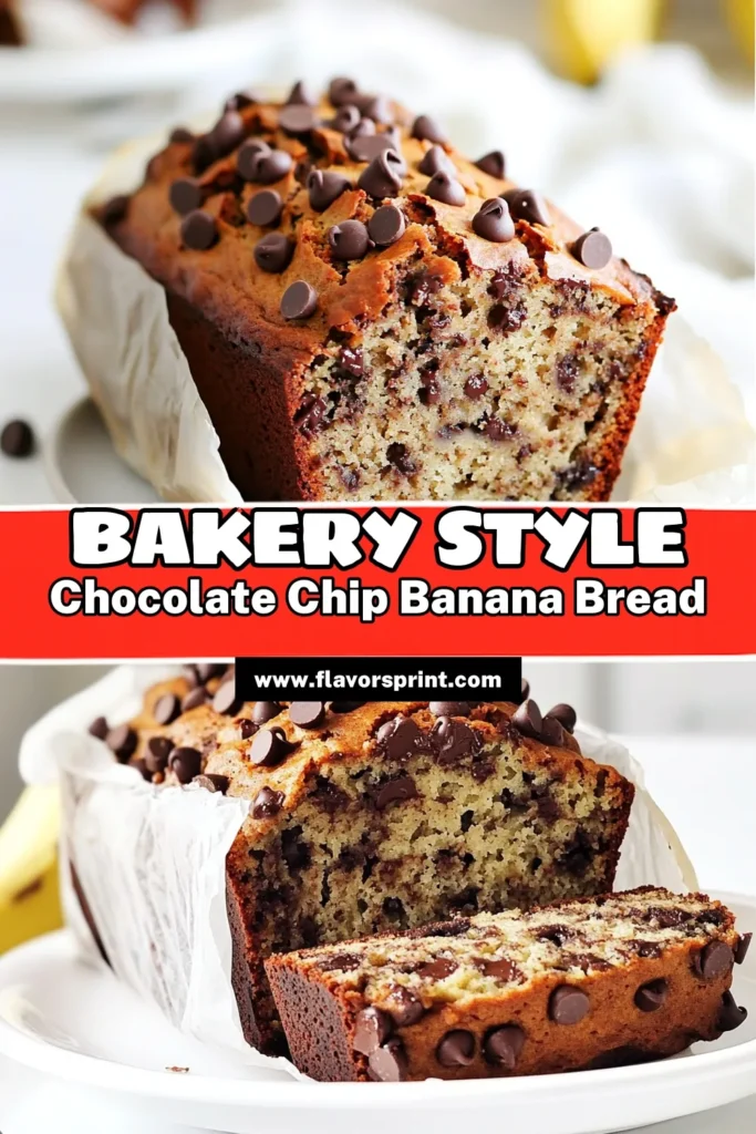 Indulge in this delicious bakery-style chocolate chip banana bread that combines the sweetness of ripe bananas with rich chocolate chips for a delightful treat! Perfect for breakfast or a sweet snack, this easy recipe is sure to impress your family and friends. Ready in just over an hour, you can enjoy your homemade masterpiece soon! Click through to explore the full recipe and start baking today! #BananaBread #ChocolateChip #BakingRecipes #SweetTreats