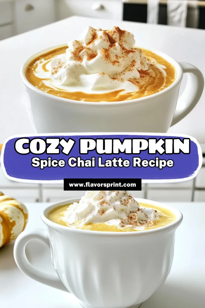 Cozy up with a delicious Pumpkin Spice Chai Latte that’s perfect for fall! This easy recipe combines creamy almond milk, spiced chai tea, and pumpkin puree for a warm, flavorful drink. Ready in just 15 minutes, it's a delightful treat to savor any time of day. Click through for the full recipe and start enjoying this irresistible latte! #PumpkinSpice #ChaiLatte #FallRecipes #CozyDrinks