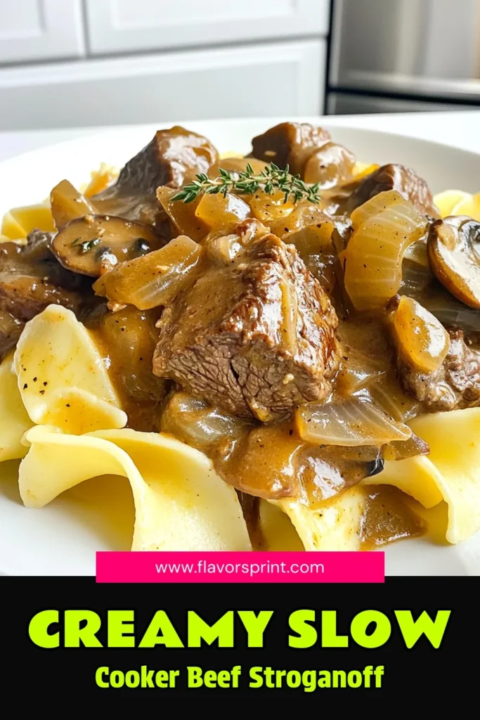 Savor the deliciousness of savory slow cooker beef stroganoff with this easy recipe! Learn how to prepare tender beef, mushrooms, and a creamy sauce that will impress your family or guests. Perfect for any day of the week, this comforting dish pairs wonderfully with egg noodles or rice. Ready to elevate your dinner game? Click through to explore the full recipe and bring warmth to your table! #SlowCookerRecipes #BeefStroganoff #DinnerIdeas #ComfortFood
