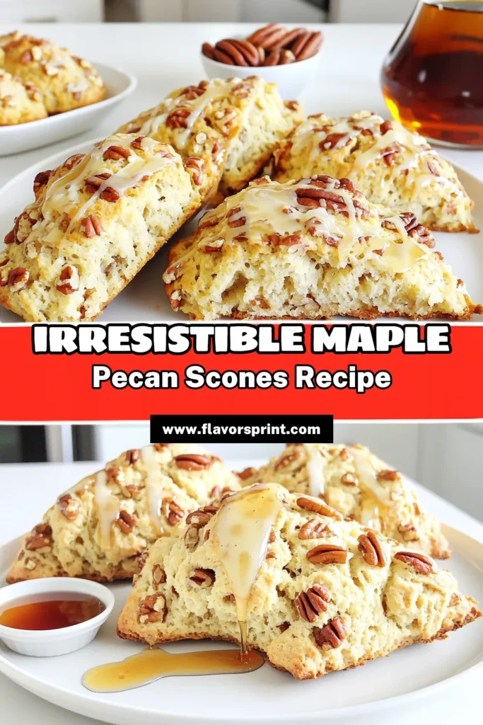 Indulge in the delightful flavors of Maple Pecan Scones with this easy-to-follow recipe! Perfectly golden and irresistibly sweet, these scones are made with simple ingredients like flour, butter, and pure maple syrup, featuring a delicious crunch from chopped pecans. Serve them warm and drizzle with extra maple syrup for the ultimate treat. Click through to discover how to make these delightful scones today! #MaplePecanScones #Baking #HomemadeTreats #SconeRecipe