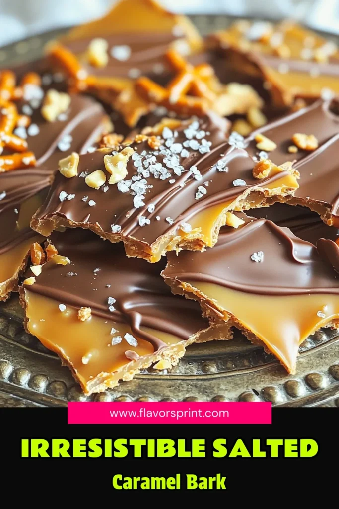 Indulge in the ultimate treat with this delicious Salted Caramel Pretzel Bark recipe! Combining sweet chocolate, gooey caramel, and a satisfying crunch from pretzels, this dessert is perfect for any occasion. Easy to make and irresistibly tasty, it will have everyone coming back for more. Ready to create your own batch? Click through to explore the full recipe and impress your friends and family! #SaltedCaramel #DessertRecipes #SweetTreats #YummySnacks