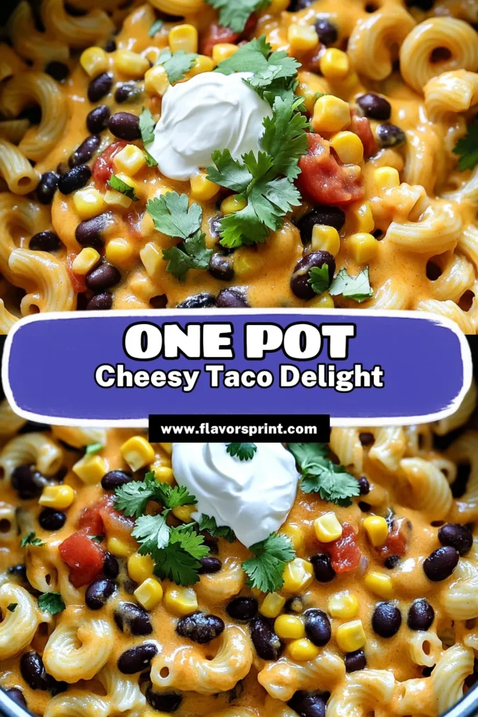 Dive into the deliciousness of One Pot Cheesy Taco Pasta! This easy recipe combines ground beef, vibrant veggies, and cheesy goodness all in one pot, making dinner a breeze. Perfect for busy weeknights, this dish is packed with flavor and can be served in just 25 minutes. Ready to impress your family? Click through for the full recipe and elevate your mealtime! #OnePotMeal #TacoPasta #DinnerIdeas #CheesyGoodness