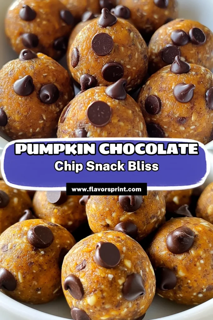 Fuel your day with these delicious Pumpkin Chocolate Chip Energy Balls! Packed with nutritious ingredients like pumpkin puree, oats, and almond butter, they're perfect for a quick snack or a sweet treat. In just 15 minutes of prep, you can enjoy these delightful bites that combine the cozy flavors of fall with chocolatey goodness. Click through for the easy recipe and discover how to make these tasty energy balls at home! #PumpkinSpice #HealthySnacks #EnergyBalls #FallRecipes