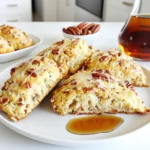 - 2 cups all-purpose flour - 1/4 cup granulated sugar - 1 tablespoon baking powder - 1/2 teaspoon salt - 1/2 cup unsalted butter, cold and cubed - 3/4 cup heavy cream - 1/4 cup pure maple syrup - 1/2 cup pecans, chopped - 1 teaspoon vanilla extract - 1 egg (for egg wash) - Extra maple syrup for drizzling To create these delightful maple pecan scones, you need a few simple ingredients. The all-purpose flour forms the base. Sugar adds sweetness, while baking powder helps the scones rise. Salt enhances the flavors. Cold butter gives the scones a flaky texture, and heavy cream adds richness. Pure maple syrup brings sweetness and a lovely flavor. Chopped pecans add crunch and nutty taste, and vanilla extract gives a warm note. Lastly, an egg wash helps achieve a golden finish. Each scone offers about 200 calories. They have roughly 8 grams of fat, 28 grams of carbs, and 3 grams of protein. The scones also provide calcium and iron from the ingredients. Enjoy them as a treat, but be mindful of portion sizes, especially if you're watching calories. You can swap all-purpose flour for a gluten-free blend if needed. For dairy-free scones, use coconut cream or almond milk instead of heavy cream. If you prefer a different nut, try walnuts or almonds. For sweetness, honey can replace maple syrup, but the flavor will change. Always remember that substitutions can alter texture and taste. 1. Start by preheating your oven to 400°F (200°C). This helps the scones bake evenly. 2. Line a baking sheet with parchment paper. This prevents sticking and makes cleanup easy. 3. In a large bowl, whisk together these dry ingredients: - 2 cups all-purpose flour - 1/4 cup granulated sugar - 1 tablespoon baking powder - 1/2 teaspoon salt 4. Next, add 1/2 cup of cold, cubed unsalted butter to the dry mix. 5. Use your fingers or a pastry cutter to blend the butter into the flour. Aim for coarse crumbs. 6. In a separate bowl, whisk together: - 3/4 cup heavy cream - 1/4 cup pure maple syrup - 1 teaspoon vanilla extract 7. Pour the wet mixture into the dry mix. Add 1/2 cup of chopped pecans. 8. Gently fold the ingredients together. Do not overmix; this keeps the scones light. 1. Turn the dough onto a floured surface. Shape it into a disc about 1 inch thick. 2. Cut the dough into 8 wedges, like a pizza. 3. Place each wedge on your prepared baking sheet. 4. Beat 1 egg and brush it on top of the scones. This gives them a nice golden color. 5. Bake the scones for 15-20 minutes. They should be golden brown and firm. 6. Use a toothpick to check if they are done. If it comes out clean, they are ready. 1. Once baked, let the scones cool on a wire rack for a few minutes. 2. Drizzle extra maple syrup over the warm scones for added flavor. 3. Serve them on a rustic wooden board. Add whole pecans and a small bowl of maple syrup for dipping. To make your scones fluffy, keep your butter cold. Cold butter helps create air pockets. Use a pastry cutter or your fingers to mix it in quickly. Avoid overmixing the dough. It should be just combined, not smooth. This helps keep the scones light. A common mistake is using warm butter. Warm butter makes dense scones. Another mistake is overworking the dough. This can lead to tough scones. Also, don’t skip the egg wash. It gives the scones a nice shine and color. For a golden finish, brush the tops with egg wash. This adds color and a beautiful sheen. Bake the scones until they are golden brown. Keep an eye on them in the oven. Each oven is different, so watch for that nice golden color. {{image_2}} You can make gluten-free scones by switching the flour. Use 2 cups of gluten-free all-purpose flour. Make sure it has a binding agent, like xanthan gum. This will help hold your scones together. The rest of the recipe stays the same. You can enjoy the same great taste without gluten. To make vegan scones, swap the butter for coconut oil or vegan butter. Use plant-based milk in place of heavy cream. Almond milk or oat milk works well. Skip the egg wash and brush the tops with more maple syrup instead. These changes keep the flavor rich and perfect for everyone. Want to mix it up? You can add chocolate chips or dried fruit. Dark chocolate adds a nice contrast to the sweet maple and nuts. Dried cranberries or cherries offer a fruity burst. Just fold in about 1/2 cup of your choice when you combine the wet and dry ingredients. Each variation brings a new twist to your scones! To keep your Maple Pecan Scones fresh, place them in an airtight container. This helps maintain their soft texture. Store them at room temperature for up to three days. If you live in a humid area, consider refrigerating them to prevent any sogginess. Freezing is a great option for longer storage. To freeze the scones, let them cool completely. Wrap each scone in plastic wrap. Then place them in a freezer bag or airtight container. They can stay in the freezer for up to three months. For the best taste, label the bag with the date. When you're ready to enjoy your scones again, reheating is simple. Preheat your oven to 350°F (175°C). Unwrap the scones and place them on a baking sheet. Heat for about 10 minutes or until warm. This method keeps them nice and fluffy. You can also microwave them for about 15-20 seconds, but the oven is best for texture. Enjoy with a drizzle of maple syrup! Yes, you can make Maple Pecan Scones ahead of time. You can prepare the dough, cut it into wedges, and store it in the fridge. Wrap each wedge in plastic wrap. This keeps them fresh for up to 24 hours. When you are ready to bake, just take them out and brush with egg wash. Bake as usual. You’ll enjoy fresh scones in no time! If you don’t have heavy cream, you can use half-and-half. This gives a similar richness but with less fat. Another option is to use whole milk with melted butter. Mix 1/4 cup of melted butter with 3/4 cup of whole milk. It works well in the recipe, too. These substitutes keep the scones moist and tasty. Maple Pecan Scones last for about two days at room temperature. Keep them in an airtight container to prevent them from getting dry. If you want to keep them longer, consider freezing them. Just wrap each scone tightly and store them in the freezer. They can last for up to three months frozen! In this blog post, we explored how to make delicious maple pecan scones. We broke down the key ingredients and their nutritional value, and offered substitution ideas. The step-by-step instructions made baking easy. I shared tips for making fluffy scones and avoiding common mistakes. We also looked at fun variations and storage tips. You now have the tools to bake scones that impress. Enjoy your baking and share these treats with friends!