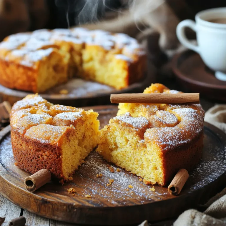 - 2 cups all-purpose flour - 1 cup granulated sugar - 1/2 cup unsalted butter, softened - 1 cup buttermilk - 3 large eggs - 1 tablespoon baking powder - 1 teaspoon baking soda - 1 teaspoon ground cinnamon - 1 teaspoon ground ginger - 1/2 teaspoon ground cardamom - 1/2 teaspoon ground cloves - 1/2 teaspoon nutmeg - 1 teaspoon vanilla extract - 1/2 teaspoon salt - 1/2 cup chopped walnuts or pecans (optional) - Powdered sugar for dusting When measuring flour, use a spoon to scoop it into your cup. This helps keep it light. Level off the top with a knife for accuracy. For butter, let it soften at room temperature. This makes it easier to cream. Use a liquid measuring cup for buttermilk. Always check the measurement at eye level. Use fresh spices for the best flavor in your cake. Look for whole spices and grind them if you can. They give a more vibrant taste. Choose unsalted butter to control salt levels. Use real vanilla extract instead of imitation for a richer flavor. If you can, buy organic eggs and dairy. Quality ingredients make a big difference in taste. To start, preheat your oven to 350°F (175°C). This step ensures even baking. While the oven heats, prepare your baking pan. Grease and flour a 9x13 inch pan or line it with parchment paper. This helps the cake come out easily after baking. Next, take a large mixing bowl. Add the softened butter and granulated sugar. Use an electric mixer on medium speed. Mix until the mixture is light and fluffy. This should take about 2-3 minutes. Then, add the eggs one at a time. Beat well after each addition. This helps to incorporate air into the mixture. Finally, stir in the vanilla extract. Now, grab a separate bowl. In it, whisk together the all-purpose flour, baking powder, baking soda, ground cinnamon, ground ginger, ground cardamom, ground cloves, nutmeg, and salt. Mix well to ensure all spices are combined. Gradually add this dry mixture to the wet ingredients. Alternate with the buttermilk. Start and end with the flour mixture. Mix on low speed until just combined. If you want extra crunch, fold in the chopped nuts. Pour the batter into the prepared pan and spread it evenly. Bake for 30-35 minutes. Check for doneness by inserting a toothpick into the center. It should come out clean. Once baked, cool in the pan for about 10 minutes. Then transfer it to a wire rack to cool completely. Dust the cooled cake with powdered sugar for a sweet finish. When baking Chai Spice Coffee Cake, watch for these common mistakes: - Overmixing the batter: This can make your cake tough. Mix just until combined. - Incorrect oven temperature: Always preheat your oven. A hot oven makes for a fluffy cake. - Not measuring flour correctly: Use a spoon to scoop flour into a cup, then level it off. This keeps your cake from being too dense. - Skipping the greasing step: Grease and flour your pan to avoid sticking. You want easy removal! Chai spices bring warmth and depth to your cake. Here’s how to make them shine: - Use fresh spices: Ground spices lose flavor over time. Buy small amounts for the best taste. - Adjust spice levels: If you love a strong flavor, add more cinnamon or ginger. Start with a half teaspoon more and taste. - Mix spices well: Combine the spices with the flour before adding. This helps distribute the flavors evenly. - Consider steeping: For a deeper chai flavor, steep the spices in the buttermilk for 30 minutes. Strain before using. Presentation and pairing can elevate your coffee cake experience: - Dust with powdered sugar: This adds a sweet touch. Use a fine sieve for an even coat. - Serve with coffee or chai: Pairing your cake with a warm drink enhances the flavors. - Add a cinnamon stick: Place it on the side of the plate for a cozy feel. - Garnish with nuts: Chopped walnuts or pecans add texture and crunch. Sprinkle them on top just before serving. {{image_2}} You can make this chai spice coffee cake nut-free and gluten-free. To go nut-free, just skip the walnuts or pecans. For gluten-free cake, use a gluten-free flour blend. This blend works well in recipes like this. Make sure to check the label for extra ingredients. You can change the spices for new tastes. Try adding more ginger or even some allspice. For a sweeter kick, add a bit of cocoa powder. You can also mix in dried fruits like raisins or cranberries. Each choice will make your cake unique. Serve your chai spice coffee cake with fun toppings. A sprinkle of powdered sugar adds sweetness. For a rich flavor, try a drizzle of honey or maple syrup. You can also serve it with whipped cream or a scoop of ice cream. Pair it with coffee or chai tea for a cozy treat. To keep your chai spice coffee cake fresh, store it in an airtight container. This method helps prevent it from drying out. If you do not have a container, wrap the cake tightly in plastic wrap. Place it in a cool, dry spot, away from sunlight. The cake can stay fresh for up to three days at room temperature. For longer storage, the fridge is a good option. However, this might change the texture slightly. To freeze your chai spice coffee cake, first let it cool completely. Then, slice the cake into squares for easy serving later. Wrap each slice tightly in plastic wrap, and then place them in a freezer bag. Make sure to remove as much air as possible. You can freeze the cake for up to three months. When you are ready to enjoy it, simply thaw the slices in the fridge overnight. Once you've stored or frozen the cake, you can revive its flavors. If you stored it at room temperature, just slice and serve. For a warm treat, heat slices in the microwave for about 15 seconds. If thawed from the freezer, let the slices sit at room temperature for about 30 minutes before serving. Dust with powdered sugar for a sweet touch. Enjoy with a hot cup of coffee or chai tea to bring out the flavors! To check if the cake is done, use a toothpick. Insert it into the center. If it comes out clean, the cake is ready. This usually takes 30 to 35 minutes. Keep an eye on it after 25 minutes. Every oven is different, so check early. Yes, you can use different flour. Whole wheat flour is a good option. It gives a nutty flavor. Almond flour can work too, but it may change the texture. If you use gluten-free flour, see if it has xanthan gum. This helps the cake rise well. If you don’t have all the chai spices, don't worry. You can use pumpkin pie spice as a quick fix. This mix often has cinnamon, nutmeg, and ginger. You can also use just cinnamon and ginger if that’s what you have. Another option is to add vanilla for extra flavor. This blog post covered key parts of baking with chai spice. We discussed ingredients, measurement tips, and quality options. You learned step-by-step instructions for mixing and baking. I shared common mistakes and ways to enhance the chai flavor. We explored nut-free and gluten-free options, flavor variations, and storage tips. Don’t hesitate to experiment with your spices and toppings. Enjoy the joy of baking!