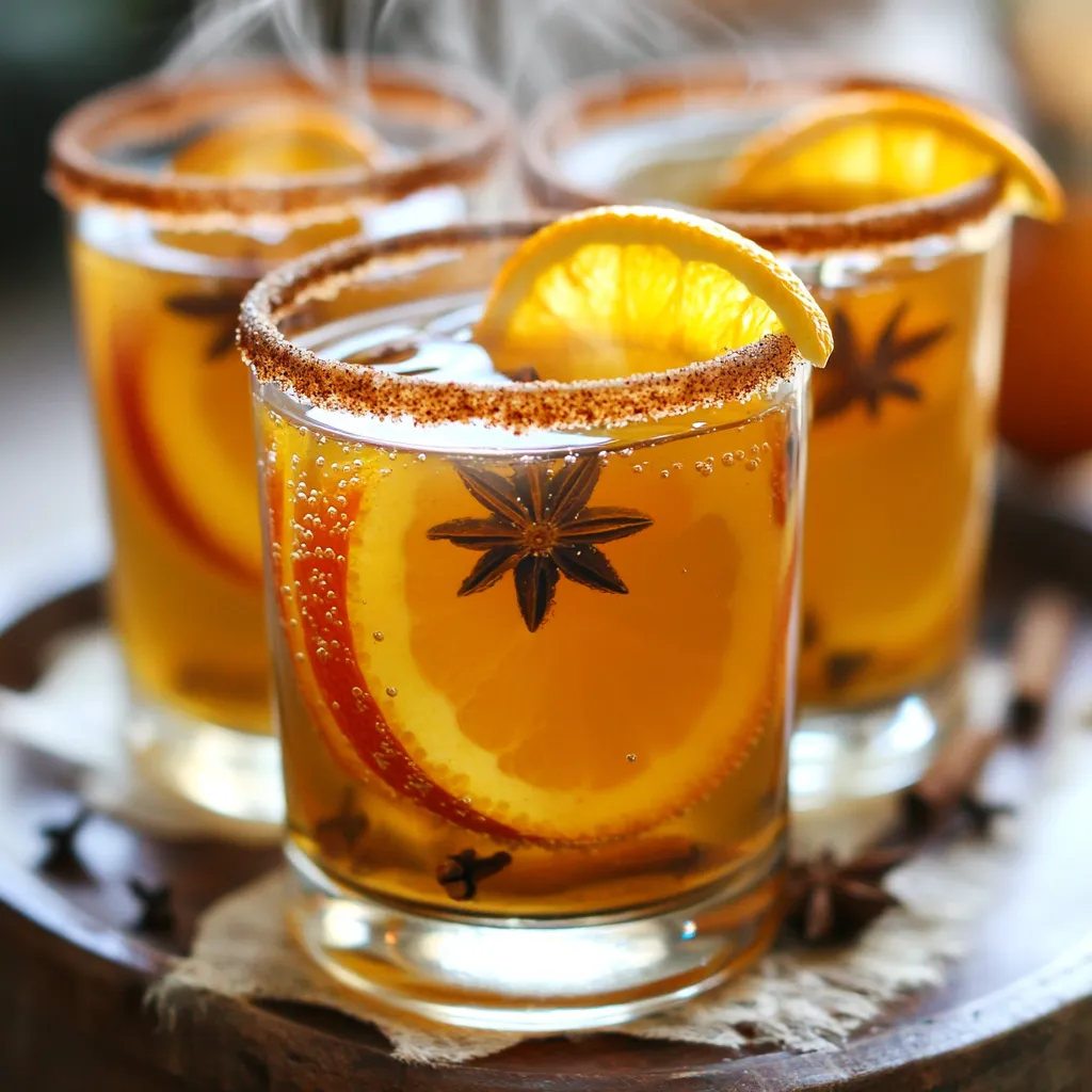 To make a spiced apple cider mocktail, you need: - 4 cups apple cider - 1 cinnamon stick - 4 whole cloves - 3 star anise pods - 1 tablespoon fresh ginger, sliced - Juice of 1 orange - Sparkling water or club soda You can adjust the flavor with these options: - 1 tablespoon maple syrup (for extra sweetness) - Other spices like nutmeg or allspice can add depth. Make your drink look great with these garnishes: - Orange slices (place on the rim or float in the drink) - Cinnamon sugar for rimming the glasses (1 tablespoon sugar mixed with ½ teaspoon ground cinnamon) To start, pour 4 cups of apple cider into a medium saucepan. This is the heart of your drink. Next, add 1 cinnamon stick, 4 whole cloves, 3 star anise pods, and 1 tablespoon of sliced fresh ginger. Squeeze the juice of 1 orange into the mix. This mix gives your cider a rich flavor. Now, heat the mixture over medium heat until it starts to simmer. It should bubble gently. Once it simmers, reduce the heat to low. Allow the cider to steep for 15-20 minutes. This time lets the spices release their deep flavors. During the steeping, the spices will work their magic. This makes your cider warm and aromatic. If you like a bit of sweetness, stir in 1 tablespoon of maple syrup after steeping. This step is optional, but it adds a nice touch. When the spices have infused, remove the saucepan from the heat. Let the cider cool slightly before serving. This cooling time helps to avoid burns when you pour. Prepare your glasses by rimming them with cinnamon sugar. To make this, mix 1 tablespoon of sugar with ½ teaspoon of ground cinnamon. It adds a sweet kick to each sip. Fill each glass halfway with the spiced apple cider. Then, top it off with sparkling water or club soda. This gives your drink a fizzy lift. Garnish each mocktail with an orange slice. You can place it on the rim or float it on top. Your festive drink is now ready to enjoy! To make your spiced apple cider mocktail shine, use fresh ingredients. Fresh ginger boosts the flavor. Whole spices like cloves and star anise give a strong taste. Simmering the cider lets those spices mix well. Try adding a pinch of nutmeg for extra warmth. Also, let it steep longer for a richer flavor. You can control the sweetness easily. Start with the apple cider, as it is sweet. If you want more, add maple syrup. Stir it in slowly. Taste after each addition until it is just right. If it gets too sweet, add a splash of orange juice. This balances the flavors nicely. Choose clear glasses to show off the drink’s color. You can use mason jars for a rustic touch. Rimming the glasses with cinnamon sugar adds a nice look and taste. Serve the drink chilled, so it’s refreshing. Add orange slices on the rim or inside the glass for fun. {{image_2}} You can change up this drink by adding other fruits or herbs. Try adding slices of fresh pear or some cranberries for a tart twist. Fresh mint leaves can also add a nice touch. They will give the drink a refreshing flavor. You can mix and match based on what you like. If you want to make an adult version, you can add alcohol. A splash of spiced rum can warm it up and bring out the spices. You could also add bourbon for a rich flavor. Just remember, keep it light so everyone can enjoy. You can tweak this drink for any holiday. For Halloween, you might use pumpkin spice instead of regular spices. For Christmas, consider adding peppermint extract for a festive flair. During summer, you can switch to iced cider with fresh berries for a cool treat. Each season brings new flavors to try! You can store leftover spiced apple cider in the fridge. Use a clean glass jar or a pitcher. Make sure it has a lid to keep it fresh. If the cider cools down, it tastes even better. Just reheat it gently before serving. The mocktail stays fresh for about 3 days in the fridge. Beyond that, the flavors may fade. You can also freeze the cider for longer storage. Just pour it into ice cube trays. This way, you can make quick drinks later. You can reuse the whole spices for a second batch. Just add them back into the cider. They can still give some flavor. If you have leftover orange slices, use them in your water or tea. This adds a nice citrus touch. Yes, you can make the spiced apple cider mocktail ahead of time. Just prepare the cider base and let it cool. Store it in the fridge for up to three days. When you are ready to serve, just add the sparkling water. This keeps the drink fizzy and fresh! If you don’t have all the spices, don’t worry! You can still make a tasty drink. Try using just cinnamon and ginger. You can also add other spices, like nutmeg or allspice. Experiment with what you have, and find your favorite mix! Yes, you can easily make larger batches of this mocktail. Just multiply the ingredients by the number of servings you want. Use a big pot for the cider and spices. This way, you can serve more guests at your next gathering. Enjoy the festive flavors with everyone! This blog outlined how to create a flavorful cider mocktail. We covered ingredients, preparation, and tips for serving. Personalizing your drink makes it special. Remember, you can adjust sweetness or add fruits and herbs. Store leftovers well so they stay fresh. Making this drink ahead saves time on busy days. Experiment with different versions for each holiday. Enjoy your cider mocktail, and share it with friends!