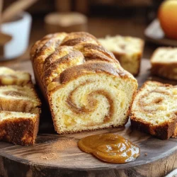 To make this delightful apple butter cinnamon swirl bread, gather the following ingredients: - 2 cups all-purpose flour - 1/2 cup granulated sugar - 1/2 cup unsalted butter, softened - 2 large eggs - 1/2 cup milk - 1 cup apple butter - 1 teaspoon baking powder - 1/2 teaspoon baking soda - 1/2 teaspoon salt - 2 teaspoons ground cinnamon - 1/4 teaspoon nutmeg - 1/2 cup chopped walnuts or pecans (optional) You can swap some ingredients if needed. Here are a few ideas: - Use whole wheat flour for a heartier bread. - Substitute coconut oil for unsalted butter. - Replace granulated sugar with brown sugar for a richer taste. - Almond milk works well if you need a dairy-free option. Feel free to customize your bread with these tasty add-ins: - Add 1/2 cup of raisins or cranberries for a fruity twist. - Fold in chocolate chips for a sweeter treat. - Use a mix of nuts for added crunch and flavor. Using these ingredients and tips, you can create a lovely apple butter cinnamon swirl bread that everyone will enjoy! Start by preheating your oven to 350°F (175°C). Grease a 9x5-inch loaf pan. In a large bowl, mix the softened butter and granulated sugar. Beat them together until the mixture is light and fluffy, which takes a few minutes. Next, add the eggs one at a time. Make sure to beat well after each egg. Then, pour in the milk and apple butter. Stir until everything is well combined. In another bowl, whisk together the flour, baking powder, baking soda, salt, ground cinnamon, and nutmeg. Gradually add this dry mixture to the wet mixture. Stir gently just until combined. If you want, fold in the chopped walnuts or pecans at this point. Pour half of the batter into your prepared loaf pan. Then, take half of the remaining apple butter and spoon it over the batter. Use a knife to swirl it gently. Be careful not to mix it too much; you want to see the swirl. Next, add the rest of the batter on top. Repeat the process with the remaining apple butter, swirling it in just like before. Now it’s time to bake! Place your loaf pan in the preheated oven. Bake for 50-60 minutes. To check if it's done, insert a toothpick into the center. If it comes out clean, your bread is ready. Once baked, allow it to cool in the pan for about 10 minutes. Then, carefully transfer the bread to a wire rack to cool completely. Enjoy the warm, sweet aroma as it fills your kitchen! To make the best apple butter cinnamon swirl bread, follow these tips: - Use room temperature butter and eggs. This helps the batter mix well. - Measure flour correctly. Scoop it with a spoon, then level it off. - Mix just until combined. Over-mixing can make the bread tough. - Let the bread cool completely before slicing. This helps it hold its shape. Here are some common mistakes to watch out for: - Forgetting to grease the loaf pan can lead to sticking. - Using cold ingredients can affect the rise. Always use room temperature items. - Skipping the toothpick test. It’s the best way to check if the bread is done. - Not swirling enough. A light touch creates a beautiful pattern. Creating a stunning swirl is easy with these tips: - Use a knife or a skewer to swirl the apple butter into the batter. - Don’t overdo the swirling. A few gentle strokes are enough. - Layer the batter and apple butter evenly. This helps the flavors blend well. - For extra flair, try swirling in a cinnamon-sugar mix for a crunchy top. {{image_2}} To make this bread gluten-free, swap the all-purpose flour for a gluten-free flour blend. Look for one that has xanthan gum. This helps mimic the texture of wheat flour. Use the same amount as the recipe states. Your bread will still have a lovely taste and texture. For a vegan version, replace the eggs with flax eggs. To make a flax egg, mix one tablespoon of ground flaxseed with three tablespoons of water. Let it sit for five minutes to thicken. Use plant-based butter and non-dairy milk to keep it vegan. The result is a soft and moist bread. You can add fun flavors to your bread! Consider folding in 1/2 cup of dried cranberries or raisins. These will give the bread a sweet burst. Chopped apples can also enhance the texture. For a nutty crunch, stick with walnuts or pecans. Each option adds its own unique twist! To keep your apple butter cinnamon swirl bread fresh, wrap it tightly in plastic wrap. This helps to keep the moisture in. You can also place it in an airtight container. Store the bread at room temperature for up to three days. If you want to keep it longer, consider freezing it. To freeze your apple butter bread, first, allow it to cool completely. Then, slice the bread for easy serving. Wrap each slice in plastic wrap and place them in a freezer bag. Label the bag with the date. You can freeze the bread for up to three months. When you are ready to eat it, just take out a slice. To reheat your bread, you have a few options. The oven works best. Preheat it to 350°F (175°C). Place the bread on a baking sheet and warm it for about 10-15 minutes. This method helps to keep the bread soft. You can also use a microwave. Heat a slice for about 15-20 seconds. Enjoy it warm for the best taste. Apple butter is a spread made from cooked apples. It cooks down to a thick, smooth paste. The cooking process adds spices like cinnamon and nutmeg, enhancing its flavor. You can use it on toast, pancakes, or in recipes like this bread. Yes, you can use various nuts in this recipe. Walnuts and pecans are common choices. You can also try almonds or hazelnuts for a different taste. Just chop them up before mixing them in the batter. To check if the bread is done, insert a toothpick into the center. If it comes out clean, the bread is ready. You may also look for a golden-brown crust on the top. You can make this bread ahead of time. Once it cools, wrap it tightly in plastic wrap. Store it at room temperature for up to three days. For longer storage, freeze it for up to three months. Serve the bread warm or at room temperature. You can slice it and drizzle extra apple butter on top. A sprinkle of cinnamon adds a nice touch. Pair it with tea or coffee for a cozy treat. This article covered all you need to make delicious apple butter bread. We explored ingredients, substitutions, and optional add-ins. You learned step-by-step instructions for a perfect bake, plus helpful tips to avoid common mistakes. Variations offer options for gluten-free and vegan diets. Finally, we discussed how to store, freeze, and reheat leftovers. With these insights, you're ready to bake your own tasty bread and impress everyone with your skills. Enjoy your baking journey!