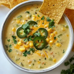 - 4 fresh jalapeños, stems removed and diced - 1 medium onion, chopped - 3 cloves garlic, minced - 4 cups chicken or vegetable broth - 1 cup cream cheese, softened - 1 cup shredded cheddar cheese - 1 cup corn kernels, fresh or canned - 1 teaspoon smoked paprika - 1 teaspoon cumin - 2 tablespoons olive oil - Salt and pepper to taste - 1/4 cup fresh cilantro, chopped for garnish - Tortilla chips for serving This soup has a rich and creamy base. The fresh jalapeños give it that nice kick. You can adjust the heat by changing the amount of jalapeños you use. I love adding the onions and garlic first. This builds a great flavor. Sauté them in olive oil until they are soft. The broth is the next key part. Use chicken broth for a savory touch or vegetable broth for a lighter flavor. The cream cheese adds that creamy texture we want in our soup. It melts into the broth and makes everything smooth. Next, you’ll blend in the cheddar cheese and corn. The corn adds sweetness and texture. Smoked paprika and cumin bring warmth and depth to the soup. Don’t forget to season with salt and pepper. This dish gets even better with fresh cilantro on top. And of course, tortilla chips make the perfect crunchy side. {{ingredient_image_1}} 1. Heat two tablespoons of olive oil in a large pot over medium heat. 2. Chop one medium onion and add it to the pot. Sauté for 3-4 minutes until it turns soft and clear. 3. Mince three cloves of garlic and add them to the pot. Cook for another 2 minutes. 4. Dice four fresh jalapeños, keeping the heat level in mind. Add them to the pot and stir well. 5. Pour in four cups of chicken or vegetable broth. Bring the mix to a gentle simmer. 1. Take one cup of softened cream cheese and add it to the pot. Stir until it melts smoothly into the broth. 2. Next, add one cup of shredded cheddar cheese. Mix well until the cheese is fully melted. 1. Season the soup with salt and pepper to taste. If you want more heat, add extra diced jalapeños. 2. Let the soup simmer for 10-15 minutes. This helps the flavors mix well. 3. Serve the soup hot, garnished with 1/4 cup of fresh chopped cilantro. 4. Pair it with tortilla chips for a crunchy touch. Enjoy every savory bite! You can change the heat by modifying the jalapeño quantity. If you want a milder soup, use fewer jalapeños. Start with two instead of four. You can also remove the seeds to lower the heat. If you like it spicy, add more diced jalapeños. You can even sprinkle in some cayenne or crushed red pepper for extra kick. To make the soup creamier, focus on the cream cheese. Soften it well before adding it to the pot. This helps it melt smoothly. You can also use half-and-half or sour cream for a different creamy texture. For a dairy-free option, try coconut cream. It adds richness without the milk. Serve the soup in rustic bowls for a cozy feel. Add a sprinkle of extra shredded cheese on top for color and flavor. Fresh cilantro not only looks great but also adds a bright taste. Don't forget the tortilla chips! They add crunch and fun to each bite. Pro Tips Adjust the Heat: If you prefer a milder soup, remove the seeds from the jalapeños before dicing them. This will reduce the heat while still providing flavor. Cheese Variations: For a richer flavor, consider mixing different types of cheese like Monterey Jack or pepper jack with the cheddar. Make it Creamy: Blend the soup with an immersion blender after simmering for a smoother texture, if you prefer a creamier soup. Garnish Ideas: Enhance the presentation by adding a dollop of sour cream or a sprinkle of crispy bacon bits on top before serving. {{image_2}} To make this soup vegetarian, swap the chicken broth for vegetable broth. Use cream cheese made from plants, like cashew or almond. For cheese, try a flavor-packed cheddar alternative made from nuts or soy. These swaps keep the soup rich and tasty while being meat-free. For a vegan twist, start with non-dairy cream cheese. Brands like Tofutti or Kite Hill work well. For cheese, look for veggie-based options like vegan cheddar or mozzarella. This way, you enjoy the creamy texture without dairy. The flavors still shine through, making it a delightful dish. You can add proteins like cooked chicken or crispy bacon. Both add a savory punch and complement the jalapeños well. If you want more veggies, consider corn, bell peppers, or even spinach. Each option brings its own taste and texture, letting you customize your soup to fit your mood. To keep your jalapeño popper soup fresh, you can refrigerate or freeze it. - For refrigeration, let the soup cool down first. - Pour it into airtight containers. - It will stay good for a few days in the fridge. For freezing, use freezer-safe containers. - Make sure to leave space for expansion. - You can also use freezer bags for easy storage. - Just remember to label them with the date. When you want to enjoy the soup again, reheating is simple. - The best way is to use a pot on the stove. - Heat it over medium-low heat, stirring often. - If you prefer, you can use a microwave. To avoid separation, stir in a bit of cream cheese while reheating. - This keeps the soup creamy and smooth. - If it seems too thick, add a splash of broth or water. In the fridge, your soup lasts about 3 to 4 days. - After that, it may start to spoil. Watch for signs of spoilage. - If you see any mold, toss it out. - A sour smell or off taste also means it’s time to let go. - Always trust your senses when checking food! Yes, you can use frozen jalapeños. They work well in this soup. Just thaw them first and chop. Frozen jalapeños may lose some crunch but keep their flavor. To spice up your soup, add more jalapeños. You can also add hot sauce or diced serrano peppers. Adjust the spice to match your taste. Start small and taste as you go. Yes, you can make this soup ahead of time. Store it in the fridge for up to three days. Just reheat it on the stove when you're ready to serve. The flavors may even improve overnight! Great sides include crispy tortilla chips or a fresh salad. You can also serve cornbread or grilled cheese sandwiches for a comforting meal. These sides pair nicely with the creamy soup. To lower the calories, use low-fat cream cheese and reduced-fat cheese. You can also add more veggies like zucchini or bell peppers. Skipping the tortilla chips or using baked chips helps too. This blog post covered a tasty jalapeño popper soup recipe. We explored the ingredients, from fresh jalapeños to creamy cheese. I shared step-by-step instructions to simplify cooking for you. We discussed tips to adjust spice levels and make it creamier. Variations offer options for vegetarians and vegans. Lastly, I explained storage methods and reheating to enjoy later. Embrace your culinary skills and enjoy every spoonful of this creamy, spicy delight!