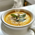 To make the Roasted Butternut Squash Sage Soup, you need a few key ingredients. Each one plays an important role in crafting a rich, creamy soup. Here’s the complete list of ingredients: - 1 medium butternut squash, peeled and cubed - 1 tablespoon olive oil - Salt and pepper to taste - 1 medium onion, chopped - 2 cloves garlic, minced - 4 cups vegetable broth - 1 cup coconut milk - 1 tablespoon fresh sage, finely chopped (or 1 teaspoon dried sage) - 1 teaspoon ground nutmeg - Optional garnish: toasted pumpkin seeds and additional sage leaves These ingredients come together to create a warm and flavorful soup. The butternut squash gives the soup its sweet base. The sage adds a nice herbal note. Meanwhile, the coconut milk makes it creamy and rich. Don't forget to use salt and pepper to bring out all the flavors! - Peeling and Cubing Start by peeling the butternut squash. Use a sharp peeler for ease. Cut the squash in half, scoop out the seeds, and cube it into small pieces. Aim for even cubes to ensure uniform cooking. - Tossing with Oil and Seasoning In a large bowl, combine the cubed squash with one tablespoon of olive oil. Add salt and pepper to taste. Toss well until each piece is coated evenly. This adds flavor and helps with caramelization. - Oven Temperature and Time Preheat your oven to 400°F (200°C). Spread the seasoned squash on a baking sheet in a single layer. Roast for about 25-30 minutes. - Importance of Even Cooking Turn the squash halfway through roasting. This ensures all sides get that nice golden color. Look for the squash to be tender and slightly caramelized when done. - Sautéing Onions and Garlic In a large pot, add a splash of olive oil over medium heat. Sauté the chopped onion for 5-7 minutes. You want the onion to be soft and translucent. Add the minced garlic and cook for one more minute. - Combining Ingredients in the Pot Once the squash is done roasting, add it to the pot. Pour in the vegetable broth and coconut milk. Add the fresh sage and ground nutmeg. Stir to combine all the flavors. - Simmering for Flavor Bring the mixture to a simmer. Let it cook for about 10 minutes. This helps all the flavors blend together nicely. - Using an Immersion Blender Take your immersion blender and blend the soup until it is smooth and creamy. This is quick and easy. - Alternative Blending Method If you don’t have an immersion blender, carefully transfer the soup in batches to a countertop blender. Blend until smooth, being cautious with hot liquids. - Tasting for Seasoning After blending, taste the soup. Adjust the seasoning with more salt or pepper if needed. - Presentation Tips Serve the soup hot. Garnish with toasted pumpkin seeds and fresh sage leaves for a nice touch. This adds flavor and makes the dish look appealing. - Look for squash that feels heavy for its size. - The skin should be smooth and firm. - Choose a squash with a deep tan color. - Avoid any that have soft spots or blemishes. When you pick the right butternut squash, you set the base for a great soup. A ripe squash gives a sweet, rich flavor. - Add a pinch of cayenne for some heat. - Stir in a teaspoon of maple syrup for sweetness. - Try adding a squeeze of fresh lemon juice. - Consider fresh herbs like thyme or rosemary. Balancing flavors is key. Sweetness from the squash pairs well with salt and spice. This balance makes every spoonful delightful. - Use an immersion blender for smoothness. - A countertop blender also works well but be careful. - A sharp knife helps cube the squash easily. - A sturdy cutting board makes prep safe and simple. Having the right tools makes cooking easier and more enjoyable. Invest in good equipment to enhance your soup-making journey. {{image_2}} You can change the base of your soup for a different flavor. - Substituting Coconut Milk: If you don’t like coconut milk, try cashew cream. It adds a nutty taste. - Dairy Options for Creaminess: You can use heavy cream or whole milk for a rich texture. Both will make the soup thick and smooth. Adding spice can make your soup exciting. - Adding Heat with Peppers: If you like heat, add jalapeños or cayenne pepper. Start with a little and taste. - Herb Variations for Added Depth: Besides sage, try thyme or rosemary. Each herb brings its own unique flavor. If you have diet needs, this soup can still work for you. - Ensuring Dietary Restrictions are Met: Use vegetable broth and coconut milk to keep it vegan. This makes it safe for plant-based eaters. - Ingredient Swaps for Compatibility: For gluten-free, check your broth for gluten. Most are safe but always read labels. - Store your soup in the fridge. Use an airtight container. - Let the soup cool first before sealing. - It is best to eat leftovers within three days. - To freeze, let the soup cool down completely. - Pour it into freezer-safe containers. - Leave space at the top for expansion. - Label the containers with the date. - To thaw, place it in the fridge overnight. - Reheat on the stove over low heat. Stir often. - In the fridge, the soup lasts about three days. - In the freezer, it can last for three months. - Look for changes in color or smell. - If it has a bad odor, do not eat it. You can use several alternatives for coconut milk. Here are some options: - Almond milk for a nutty flavor. - Soy milk for a creamy base. - Oat milk for a smooth texture. - Heavy cream for richness, if dairy is okay. - Vegetable broth for a lighter soup. Choose what fits your diet best. Each option changes the flavor a bit, so taste as you go! Absolutely! Many squashes work well in this soup. Try these: - Acorn squash for a sweet taste. - Pumpkin for a classic fall flavor. - Kabocha squash for a creamy texture. Each type brings its own charm. Just make sure to roast it until tender. If you want some heat, here are a few ideas: - Add red pepper flakes for a kick. - Use jalapeños for a fresh spice. - Mix in cayenne pepper for warmth. - Stir in some hot sauce for a tangy twist. Start small, then adjust to your spice level. Yes, this soup is perfect for meal prep! Here are some tips: - Make it in batches and store in jars. - Cool the soup before sealing. - Keep it in the fridge for up to five days. - You can freeze it for up to three months. Just reheat before serving for a quick meal! This blog post explored how to make a delicious Roasted Butternut Squash Sage Soup. We covered key ingredients, step-by-step instructions, and tips for flavor and storage. You can easily adjust this recipe for different diets and tastes. Enjoy your cooking journey and experiment with variations. This soup is a warm and cozy treat that's perfect for any occasion. You'll create something wholesome and tasty for yourself and others.