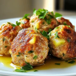 To make these tasty meatballs, you need a few key items: - 1 lb ground turkey - 1 small apple, grated (Granny Smith works best) - 1/4 cup breadcrumbs (go for whole wheat) - 1/4 cup grated Parmesan cheese - 1 egg - 2 tablespoons fresh sage, chopped (or 1 tablespoon dried sage) - 2 cloves garlic, minced - 1 teaspoon onion powder - 1/2 teaspoon salt - 1/2 teaspoon black pepper - 1/4 teaspoon red pepper flakes (optional for heat) - Olive oil (for cooking) - Fresh parsley, chopped (for garnish) These ingredients make the meatballs juicy and full of flavor. The apple adds a sweet twist, while the sage brings a warm, herbal note. Want to boost the taste? Here are some fun extras: - 1/2 teaspoon smoked paprika for a smoky touch - 1 tablespoon Dijon mustard for a tangy kick - 1/4 cup finely chopped onions for more depth - 1/4 cup chopped walnuts for crunch These optional ingredients can make your dish even more exciting. Each one adds a unique flavor that pairs well with the turkey and apple. To serve with your meatballs, consider these delicious sides: - Roasted vegetables like carrots and Brussels sprouts - A fresh salad with mixed greens and vinaigrette - Mashed potatoes or sweet potatoes for comfort - A dipping sauce like honey mustard or barbecue These pairings enhance your meal and create a balanced plate. Enjoy your Apple Sage Turkey Meatballs with these simple, tasty sides! {{ingredient_image_1}} Start by preheating your oven to 400°F (200°C). This step is key for crispy meatballs. Next, grab a large mixing bowl. In this bowl, mix together the ground turkey and grated apple. The apple adds a nice sweetness. Then, add the breadcrumbs, Parmesan cheese, and the egg. The egg helps bind everything together. Now, sprinkle in the fresh sage, minced garlic, onion powder, salt, black pepper, and red pepper flakes if you like some heat. Use your hands or a spatula to combine the ingredients. Make sure not to overmix. Just mix enough until everything is well combined. Now it's time to form the meatballs. Take a small amount of the mixture and roll it into a ball about 1 to 1.5 inches wide. You should get about 20 meatballs. Place them on a lined baking sheet. Make sure to leave space between each meatball. This space allows hot air to circulate and helps them cook evenly. Drizzle a little olive oil on top of the meatballs. This will help them get a nice golden color while baking. Place the baking sheet in your preheated oven. Bake for 20 to 25 minutes. Keep an eye on them. You want them to be golden brown and reach an internal temperature of 165°F (75°C). Once they are cooked, take them out of the oven and let them cool for a few minutes. For a final touch, sprinkle some fresh parsley on top. This adds flavor and makes the dish look great. To keep your meatballs moist, use fresh ground turkey. When mixing, avoid overworking the meat. Adding grated apple brings moisture and flavor. The egg also helps bind and keep them juicy. Drizzle a little olive oil on top before baking for extra moisture. If you prefer not to use turkey, ground chicken is a great option. For a vegetarian choice, try using lentils or chickpeas. Both options work well with the same seasonings. Just ensure you adjust the cooking time as needed. To boost flavor, use fresh herbs like sage. Mixing in spices like garlic and onion powder brings depth. Grated cheese, like Parmesan, adds richness. For a kick, add red pepper flakes. Always taste your mixture before forming meatballs to get the right balance. Pro Tips Choose the Right Apple: For the best flavor, opt for a tart apple like Granny Smith. It balances the richness of the turkey beautifully. Don’t Overmix: When combining the ingredients, mix just until everything is incorporated to keep the meatballs tender. Perfect Meatball Size: Aim for meatballs that are about 1 to 1.5 inches in diameter to ensure even cooking and a pleasant bite size. Let Them Rest: After baking, let the meatballs cool for a few minutes before serving. This helps them hold their shape and enhances the flavors. {{image_2}} If you want a low-carb option, swap the breadcrumbs for almond flour. Almond flour offers a nice texture and cuts carbs. You can also use crushed pork rinds. They add crunch and flavor without the carbs. Feel free to experiment with herbs. Try thyme or rosemary for a fragrant twist. You can also add a pinch of cumin for warmth. Each herb brings a unique taste to your meatballs. Just remember, start small and taste as you go. You can make larger meatballs for a hearty meal. Just increase the baking time to ensure they cook through. Smaller meatballs work great for appetizers or in soups. Serve them with your favorite sauce or over pasta. They also shine on a wooden board, garnished with parsley and sage. You can store leftover meatballs in an airtight container. Make sure they cool first. Place them in the fridge for up to three days. This keeps them fresh and tasty. If you want to keep them longer, consider freezing. To freeze meatballs, place them on a baking sheet. Make sure they are not touching. Freeze them for about one hour. Once frozen, move them to a freezer bag. This way, they won't stick together. Frozen meatballs last for about three months. Label the bag with the date for easy tracking. To reheat, take the meatballs out of the fridge or freezer. If frozen, let them thaw in the fridge overnight. For quick reheating, you can use the microwave. Heat them for about 1-2 minutes. Alternatively, place them in the oven at 350°F (175°C) for 10-15 minutes. Check that they reach an internal temperature of 165°F (75°C) before serving. Enjoy your delicious meatballs! Yes, you can. Ground chicken or pork works well too. These meats have a nice flavor and texture. If you try beef, it will taste different but can still be tasty. Just keep in mind that cooking times may change. Always check the temperature to be safe. These meatballs pair well with many sides. You might try roasted vegetables for a healthy option. A fresh salad adds a nice crunch. You could also serve them with pasta or rice. For a fun twist, try them in a sub sandwich with cheese and sauce. Check the internal temperature. It should reach 165°F (75°C) for safety. Use a meat thermometer for accuracy. The meatballs should also be golden brown on the outside. If they look dry or crumbly, they may be overcooked. Let them rest a bit after baking for better flavor. In this post, we explored how to make tasty apple sage turkey meatballs. We covered the key ingredients, step-by-step instructions, and helpful tips to keep them moist. I shared variations for those who want to try new flavors. Storing and reheating leftover meatballs is easy too. In short, these meatballs are not just simple, but also packed with flavor. Try them out and enjoy a new family favorite!
