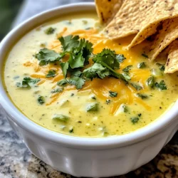 To make Jalapeño Popper Soup, you will need: - 4 fresh jalapeños, diced (seeds removed for less heat) - 1 medium onion, diced - 3 cloves garlic, minced - 4 cups chicken or vegetable broth - 2 cups cream cheese, softened - 1 cup shredded cheddar cheese - 1 cup milk - 1 teaspoon smoked paprika - 1 teaspoon cumin - Salt and pepper to taste - 2 tablespoons olive oil - Fresh cilantro, for garnish - Tortilla chips, for serving For this soup, gather these tools: - Large pot - Cutting board - Sharp knife - Wooden spoon - Measuring cups and spoons - Immersion blender (optional) - Ladle - Serving bowls You can swap some ingredients if you like. Here are a few ideas: - Use green bell peppers instead of jalapeños for a milder taste. - Swap cream cheese for Greek yogurt for a lighter option. - If you prefer, use non-dairy milk to make it vegan. - Instead of cheddar, try pepper jack cheese for extra spice. - Use vegetable broth for a vegetarian-friendly dish. These swaps can help you tailor the soup to your taste and dietary needs. Enjoy experimenting! {{ingredient_image_1}} First, gather all your ingredients. You need fresh jalapeños, onion, garlic, broth, cream cheese, cheddar cheese, milk, smoked paprika, cumin, salt, and pepper. Also, have olive oil, fresh cilantro, and tortilla chips ready. Dice the jalapeños, onion, and garlic. If you want less heat, remove the jalapeño seeds. Heat the olive oil in a large pot over medium heat. Add the diced onion and cook for about five minutes. The onion should turn translucent. Next, add the minced garlic and diced jalapeños. Sauté for two to three minutes until the mix smells great. Pour in the chicken or vegetable broth and bring it to a simmer. Let it cook for about ten minutes. Lower the heat and stir in the softened cream cheese. Mix until it’s melted and creamy. Then, add the milk, shredded cheddar cheese, smoked paprika, cumin, salt, and pepper. Stir well and let it cook for another five minutes. If you like ultra-smooth soup, use an immersion blender. Blend the soup until it’s creamy. If you prefer some chunks, skip this step. Taste the soup and adjust the seasoning if needed. Serve the soup hot, garnished with fresh cilantro and tortilla chips for crunch. To make your jalapeño popper soup even tastier, try adding fresh herbs. Chopped cilantro or parsley gives a fresh kick. You can also use lime juice for a zesty touch. For a smokier taste, add more smoked paprika. If you like it spicy, leave some seeds in the jalapeños. A sprinkle of crispy bacon on top also adds great flavor. One common mistake is not cooking the onions long enough. Cook them until they are soft and clear. This brings out their sweet taste. Another mistake is adding cold milk. Always let the milk sit out for a bit to warm up. Finally, be careful with salt. Taste the soup before adding too much, as broth can be salty. Serve the soup hot in bowls. Garnish with fresh cilantro for color and taste. Pair it with crispy tortilla chips for crunch. You can also add a dollop of sour cream or a sprinkle of cheese on top. This soup works great as a starter or a main dish. Enjoy it with friends or family for a cozy meal. Pro Tips Control the Heat: Adjust the spiciness of your soup by leaving some seeds in the jalapeños or using less jalapeño altogether. Cheese Choices: Experiment with different types of cheese like pepper jack for a spicy kick or gouda for a smoky flavor. Make it Creamy: For an ultra-rich texture, add an extra dollop of cream cheese at the end and stir until melted. Garnish for Flavor: Fresh toppings like diced avocado or a squeeze of lime can elevate the flavors of the soup when serving. {{image_2}} If you love heat, this variation is for you. Start with more jalapeños. Use six instead of four. Keep some seeds for extra spice. You can also add a pinch of cayenne pepper. This adds depth and warmth. Serve with spicy tortilla chips for a nice kick. To make a vegetarian soup, skip the chicken broth. Use vegetable broth instead. You can also add more veggies. Bell peppers and corn blend well. For a creamier texture, add more cream cheese. This version still packs flavor and comfort without meat. Want a lighter soup? Use low-fat cream cheese and milk. You can even swap the cream cheese for Greek yogurt. This keeps the texture creamy while cutting calories. To add flavor, boost the spices. A bit of extra smoked paprika works wonders. Store your Jalapeño Popper Soup in a sealed container. It can last in the fridge for about 3 to 4 days. Let it cool to room temperature before sealing. This helps keep the soup fresh. When ready to eat, check for any off smells or changes in color. You can freeze Jalapeño Popper Soup for up to 3 months. Use freezer-safe containers or bags. Leave some space at the top of the container. This space allows for expansion. When you are ready to eat, thaw it in the fridge overnight for best results. Reheat the soup on the stove over medium heat. Stir it often to avoid burning. You can also use a microwave. Heat in a microwave-safe bowl, stirring every minute. Make sure it is hot all the way through before serving. You may want to add a little milk to thin it out if it gets too thick. You can use sour cream or Greek yogurt. Both options add creaminess. You can also try cashew cream for a nutty flavor. Each choice gives a unique twist to the soup. Yes, you can make it ahead. Just store it in the fridge. It will stay fresh for about three days. When ready to eat, heat it gently on the stove. To make it milder, remove the seeds from the jalapeños. You can also use fewer jalapeños. For extra heat, add crushed red pepper or a dash of hot sauce. Tortilla chips are perfect for crunch. You can also serve it with a fresh salad. Grilled cheese sandwiches or quesadillas go well too. Enjoy your meal with a refreshing drink. In this blog post, we covered key ingredients, tools needed, and ways to customize your Jalapeño Popper Soup. You learned easy step-by-step cooking instructions and tips to avoid common mistakes. I shared variations for spice levels and dietary needs, plus best practices for storage. Remember, the right preparation makes a big difference! Enjoy creating your own delicious version and impress your friends and family with this fun recipe. Happy cooking!