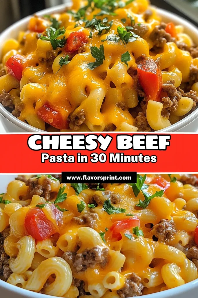 Looking for an easy pasta recipe that combines comfort and flavor? Try this Homemade Hamburger Helper featuring cheesy beef pasta! This beefy pasta recipe uses ground beef and cheese to create a satisfying one-pot pasta meal that your family will love. Quick to prepare in just 30 minutes, it’s perfect for busy weeknights. Save this recipe and delight in creamy goodness tonight! #HomemadeHelper #CheesyBeefPasta #OnePotMeals #EasyDinnerIdeas