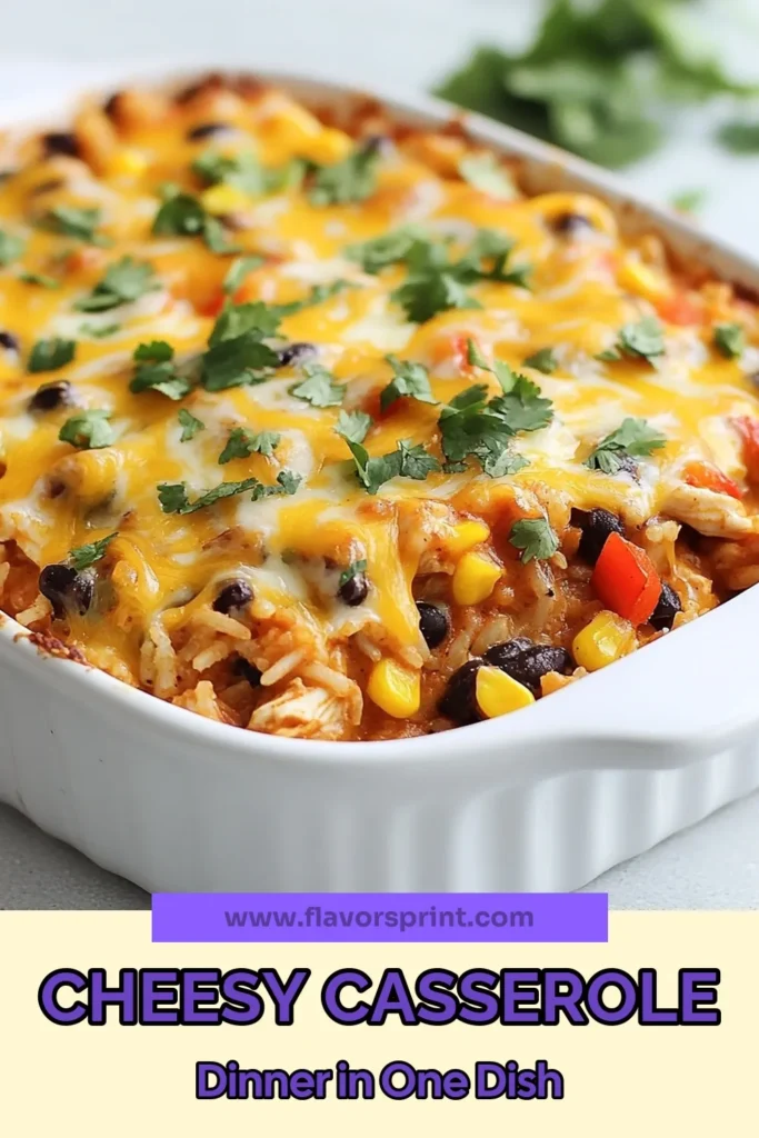 Savor the flavors of this Cheesy Chicken Enchilada Casserole, a perfect mix of creamy, cheesy goodness and spicy kick! Try this Chicken Enchilada Rice Recipe using leftover rotisserie chicken for an Easy Cheesy Casserole that delights the whole family. Packed with wholesome ingredients, this Mexican Rice Casserole Recipe is a must-try! Save this recipe for a quick and tasty dinner! #CasseroleRecipes #EasyDinner #MexicanCuisine #CheesyGoodness